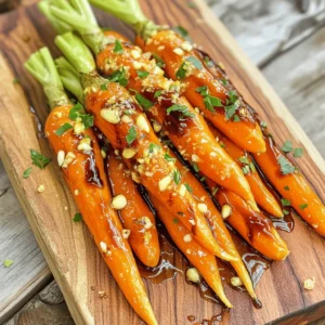 - 1 lb baby carrots (or 4 regular carrots, peeled and cut into 1-inch thick slices) - 3 tablespoons balsamic vinegar - 2 tablespoons honey or maple syrup - 2 tablespoons unsalted butter (or olive oil for a vegan alternative) - 1 teaspoon garlic powder - ½ teaspoon salt - ¼ teaspoon freshly cracked black pepper - Fresh parsley, finely chopped, for garnish These ingredients create a sweet and tangy flavor. The balsamic vinegar gives a nice depth to the dish. Honey or maple syrup adds a hint of sweetness. You can customize your carrots with a few extra ingredients. Consider adding: - A sprinkle of red pepper flakes for heat - Chopped nuts like walnuts or pecans for crunch - A splash of orange juice for a citrus twist These variations bring new flavors and textures to the dish. Feel free to explore what you like best! This recipe serves about four people. Here’s a quick look at the nutrition: - Calories: 150 - Protein: 1g - Carbohydrates: 23g - Fiber: 3g - Fat: 7g These numbers may vary based on what you choose. Overall, this dish is a healthy addition to any meal. It provides fiber and vitamins while keeping it delicious. For the full recipe, check the link. Start by prepping your carrots. If you use regular carrots, peel them first. Next, slice them into thick, 1-inch rounds. This step helps them cook evenly. If you choose baby carrots, you can keep them whole. This gives a nice rustic look to your dish. Now, it's time to cook the carrots. Grab a large skillet and add about an inch of water. Bring it to a rolling boil. Once boiling, carefully add your prepared carrots. Cook them for about 5-7 minutes. You want them tender but still a bit crisp. After cooking, drain the carrots and set them aside. In the same skillet, lower the heat to medium. Add the butter or olive oil and let it melt. Then, pour in the balsamic vinegar and honey or maple syrup. Mix in the garlic powder, salt, and black pepper. Stir everything well until it bubbles. This is where the magic happens. Return the drained carrots to the skillet. Toss them in the bubbling glaze, making sure each piece gets coated. Cook for another 4-5 minutes, stirring often. This lets the glaze thicken and stick to the carrots. When they are glazed and tender, they are ready to serve. To get a great glaze, start with the right balance. Use balsamic vinegar and honey. The sweet and tangy mix gives the carrots a rich flavor. Make sure to let the glaze bubble. This helps it thicken and coat the carrots well. Toss the carrots gently in the glaze. You want each piece to be covered. Steaming carrots before glazing helps keep them crisp. Boil them for just 5-7 minutes. This method brings out their natural sweetness. After boiling, quickly drain them. Use the same skillet for the glaze. The leftover bits from cooking the carrots add flavor to the glaze. You can boost the flavor in many ways. Add fresh herbs like thyme or rosemary. A pinch of red pepper flakes gives a spicy kick. For a richer taste, try adding orange juice or zest to the glaze. This adds a nice twist. For the full recipe, check the details provided earlier. {{image_4}} You can switch honey with maple syrup. This option suits vegan diets. You can also try agave nectar. Each sweetener adds its unique taste. Maple syrup offers a rich flavor. Agave nectar gives a light sweetness. Mix in other veggies for more color and flavor. Try adding sliced bell peppers or zucchini. You can also toss in green beans for crunch. These additions make the dish more vibrant. They also enhance the nutrient value. Aim for a mix that complements the carrots. To make this dish vegan, use olive oil instead of butter. This simple swap keeps the taste intact. For gluten-free options, check your balsamic vinegar. Most brands are gluten-free, but always read labels. Enjoy this dish without worry while keeping the flavors bold. For a complete recipe, check the [Full Recipe]. To keep your balsamic glazed carrots fresh, store them in an airtight container. Let them cool down first. Place a paper towel in the container to absorb excess moisture. This helps keep the carrots crisp. You can keep them in the fridge for up to four days. Make sure to label the container with the date. When you are ready to enjoy the leftovers, reheat them gently. You can use a microwave or a skillet. If using the microwave, place the carrots in a bowl. Add a splash of water to keep them moist. Heat in 30-second intervals until warm. If you prefer the skillet, heat over medium-low heat. Stir occasionally until heated through. Freezing balsamic glazed carrots is possible, but they may lose some texture. To freeze, cool the carrots completely. Place them in a freezer-safe bag or container. Remove as much air as possible to prevent freezer burn. You can freeze them for up to three months. To enjoy them later, thaw in the fridge overnight before reheating. For best results, it’s better to eat them fresh. Check the [Full Recipe] for more details on preparation. To make balsamic glazed carrots, you need a few simple steps. First, prepare your carrots by peeling and slicing them, or use baby carrots whole. Cook them in boiling water for about 5-7 minutes until tender but still crisp. Then, drain the carrots. In the same pan, melt butter or olive oil and add balsamic vinegar, honey, garlic powder, salt, and pepper. Stir this mixture and let it bubble. Toss the carrots in the glaze and cook for an additional 4-5 minutes, coating them well. Finally, serve with fresh parsley for a pop of color. For a detailed guide, check the Full Recipe. Yes, you can use regular carrots instead of baby carrots. If you choose regular ones, peel and cut them into 1-inch thick slices. This size helps them cook evenly. They will taste just as good and add a nice texture to the dish. Balsamic glazed carrots work well with many dishes. They make a great side for roasted meats, like chicken or pork. You can also serve them with grilled fish or as part of a vegetarian meal. Pair them with grains, like quinoa or rice, for a balanced plate. Their sweet and tangy flavor complements many flavors, making them a versatile side. This blog post covered how to make delicious balsamic glazed carrots. We talked about the main and optional ingredients, plus their nutritional values. You learned step-by-step instructions for preparing, cooking, and making the glaze. We shared tips for the best results and fun variations. You also found out how to store, reheat, and freeze them. Balsamic glazed carrots are tasty and easy to make, adding flavor to any meal. Try them out, and enjoy the great taste!