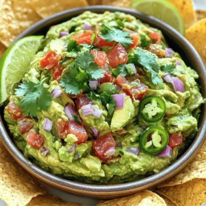 To make a great guacamole, you need just a few simple ingredients: - 3 ripe avocados - 1 medium ripe tomato, finely diced - 1/4 cup red onion, finely chopped These three key items form the base of your guacamole. The avocados give it a creamy texture. The tomato adds freshness, and the onion brings a nice crunch. You can add some optional ingredients to jazz up your guacamole: - 1 jalapeño pepper, seeds removed and finely minced - 1/4 teaspoon smoked paprika The jalapeño adds a bit of heat, while smoked paprika gives a nice smoky flavor. Feel free to adjust these to your taste! Guacamole is a great choice for everyone. It is naturally: - Vegan and gluten-free If you have common allergies, you can substitute some ingredients. For example, if you can't have onions, try using green onions for a milder taste. If you want a creamy twist, add some dairy-free yogurt. This way, everyone can enjoy your homemade guacamole! For the full recipe, check out the Avocado Fiesta Guacamole section. To start, slice each avocado in half lengthwise. Use a sharp knife to carefully cut down to the pit, then twist the two halves to separate them. Use a spoon to scoop out the creamy flesh into a mixing bowl. This is the base for your guacamole. Now, to mash the avocados, you can use a fork or a potato masher. If you like smooth guacamole, mash it until it is creamy. For chunkier guacamole, mash it less. Find the consistency you enjoy best! Next, it’s time to add flavor! Mix in the diced tomato, chopped red onion, minced jalapeño, and garlic. Stir gently so that everything combines well. Don’t forget the cilantro! Folding it in adds a fresh taste that brightens the guacamole. The cilantro brings a unique flavor that makes your dip special. Now, let's talk seasoning. Sprinkle salt and black pepper over the mix. If you like a hint of smokiness, add the optional smoked paprika. It gives a nice depth to your guacamole. After stirring everything together, taste it! You may want to add more lime juice, salt, or pepper to get the flavor just right. For the best taste, let your guacamole rest for about 10-15 minutes. This helps the flavors blend together beautifully. Enjoy this fresh and flavorful dip with your favorite tortilla chips! For the full recipe, check out the details above. To make great guacamole, start with ripe avocados. A ripe avocado feels soft but not mushy. Press gently on the skin; it should yield slightly. Check the color too; it should be dark green to almost black. Avoid avocados that feel too hard or have many brown spots. If you notice an avocado that is too soft, it's likely overripe. Overripe avocados may have dark, stringy flesh. They can also taste bitter or off. If you find one like this, it’s best to toss it. After enjoying guacamole, you might have leftovers. To store them, keep the guacamole in an airtight container. Press plastic wrap directly onto the surface to limit air exposure. This helps keep it fresh longer. To prevent browning, add lime juice on top before sealing. You can also place a thin layer of water over the guacamole. When you are ready to eat it again, just stir it back together. Serving guacamole well makes it even more tempting. Use a bright bowl to hold the guacamole. A colorful dish adds joy to your table. For garnishing, sprinkle extra cilantro on top. You can also add lime wedges around the bowl. This not only looks great but also adds flavor. Serve with crunchy tortilla chips or fresh veggies. This makes for a fun and tasty dipping experience. For the full recipe, check out Avocado Fiesta Guacamole. {{image_4}} You can have fun with flavors in your guacamole! Adding fruits like mango or pomegranate can give it a sweet twist. The juicy mango brings a tropical taste. Pomegranate seeds add a nice crunch and bright color. Both fruits pair well with the creamy avocado. Want some heat? Spicing it up with different peppers can change the game. Try using serrano or habanero peppers for extra kick. These peppers can add both fire and flavor. Just remember to remove the seeds for less heat if you prefer. Not a fan of garlic or onion? You can switch them out for other flavors. Try using shallots or green onions for a milder taste. If you want to keep it simple, skip these altogether. Your guacamole will still be tasty! For those who want a creamy texture without dairy, use avocado oil or cashew cream. These alternatives keep your guacamole smooth. They also add a unique flavor that you might love. Guacamole can also change based on where you are. Different regions have their own styles. For instance, in some areas, people add corn or black beans. This makes the guacamole heartier and more filling. You can also use local ingredients for unique flavors. If you live near the coast, try adding seafood like shrimp. This adds a fun twist and makes it special. Experiment with what’s around you to find your favorite blend! To keep guacamole fresh, store it in an airtight container. Press plastic wrap directly onto the surface of the guacamole to limit air contact. This method helps slow browning. Guacamole stays good in the fridge for about 2 to 3 days. After that, it may lose its flavor and texture. If you want to store guacamole longer, freezing it is a great option. Scoop the guacamole into a freezer-safe container. Leave some space at the top, as it may expand when frozen. You can also freeze it in ice cube trays for easy portions. To thaw, move it to the fridge overnight. Once thawed, give it a good stir before using. It may look a little different, but the taste should still be great. You can tell if guacamole has gone bad by checking for a few signs. If the color turns brown or gray, it may still be okay but isn’t fresh. If it smells off or has a sour odor, it's best to toss it. If you see mold, throw it away immediately. When in doubt, it’s safer to discard it. To keep guacamole fresh, use lime juice. The acid in lime stops browning. Squeeze some lime juice over your guacamole right after you make it. Mix it in well. Store guacamole in an airtight container. Press plastic wrap directly onto the surface. This minimizes air exposure. If you see brown spots, just stir them in. It won’t affect the taste. Yes, you can make guacamole ahead of time. I suggest making it a few hours before serving. This gives the flavors time to blend. Store it properly to keep it fresh. Use the lime juice trick and keep it airtight. If you want to prepare more than a few hours ahead, consider freezing it. Just thaw it in the fridge before serving. Guacamole pairs well with many foods. Here are some great options: - Tortilla chips - Fresh vegetables like carrots or bell peppers - Nachos with melted cheese - Tacos or burritos as a topping - Quesadillas for an extra flavor kick Feel free to get creative! Guacamole brightens up any meal. Guacamole is simple to make and can please anyone. We reviewed essential and optional ingredients to elevate your dish. You learned how to prepare and combine avocados, tomatoes, and spices for the best taste. Storage tips help keep your guacamole fresh longer. Experiment with flavors and local styles for unique versions. Don't forget to check for spoilage signs. Now you can enjoy delicious, fresh guacamole anytime!
