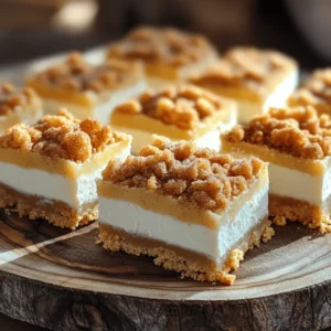 - 16 oz cream cheese, softened to room temperature - 3/4 cup granulated sugar - 1 teaspoon vanilla extract - 2 large eggs - 1/4 cup sour cream - 1 cup all-purpose flour - 1/4 teaspoon baking powder - 1/4 teaspoon baking soda - 1/2 teaspoon ground cinnamon - 1/4 teaspoon salt - 1/2 cup unsalted butter, melted - 1/2 cup packed brown sugar - 1 tablespoon ground cinnamon (for the topping) - 1/4 cup granulated sugar (for finishing) The ingredients are key to making these churro cheesecake bars a hit. For the cheesecake layer, you need cream cheese, sugar, vanilla, eggs, and sour cream. The cream cheese gives the bars their rich, creamy texture. The sugar adds sweetness, while the vanilla brings out the flavors. Sour cream adds a nice tang. For the churro crust and topping, you will need flour, baking powder, baking soda, cinnamon, salt, melted butter, and brown sugar. The flour forms the base. The baking powder and baking soda help the crust rise. Cinnamon gives that classic churro taste. Brown sugar adds a deep sweetness. This mix of flavors makes the bars unique. You can find the full recipe for detailed steps. Enjoy making these tasty treats! - Set the oven to 350°F (175°C). - Prepare an 8x8-inch baking pan with parchment paper. First, we need to make the churro crust. Start by whisking the dry ingredients in a bowl. Combine 1 cup of all-purpose flour, 1/4 teaspoon baking powder, 1/4 teaspoon baking soda, 1/2 teaspoon ground cinnamon, and 1/4 teaspoon salt. In another bowl, mix 1/2 cup melted unsalted butter with 1/2 cup packed brown sugar. Stir until smooth. Then, add the dry mix to the wet mix. Keep stirring until you form a soft dough. Now, let's make the cheesecake filling. In a large bowl, beat 16 oz of softened cream cheese with 3/4 cup granulated sugar until smooth. Next, add 1 teaspoon of vanilla extract and 2 large eggs, one at a time. Mix well after each egg. Finally, blend in 1/4 cup of sour cream until the filling is creamy. It’s time to bake! Take about two-thirds of the churro dough and press it evenly into the bottom of your pan. Bake this crust for 10-12 minutes until the edges turn golden brown. Pour the cheesecake filling over the baked crust. Crumble the remaining dough on top. Bake for another 25-30 minutes until the cheesecake is set and looks cracked on top. After baking, let the bars cool completely in the pan. Chill them in the fridge for at least 2 hours. When they are cold, lift the bars out using the parchment paper. Cut them into squares. Enjoy these delicious churro cheesecake bars! For the full recipe, see the previous section. Using room temperature ingredients is key. When your cream cheese warms up, it mixes better. Cold cream cheese can lead to lumps. This makes your cheesecake dense and less creamy. When mixing, use a hand mixer or stand mixer. Start on low speed, then increase. Mix just until smooth. Overmixing adds too much air, which can cause cracks during baking. To check if your cheesecake is done, look for slight cracks on the surface. A gentle jiggle in the center is fine. If it wobbles too much, it needs more time. Avoid overbaking. This can make your cheesecake dry. Keep an eye on the timer. You want a smooth, creamy texture that feels soft but set. Top your bars with whipped cream or chocolate sauce. Fresh fruit also adds a nice touch. Try sliced strawberries or a berry compote for a burst of flavor. Beverages can enhance the experience. Serve with coffee or a sweet dessert wine. A glass of cold milk works well, too. These drinks balance the sweetness of the bars perfectly. For the full recipe, check out the detailed instructions above. Enjoy your baking! {{image_4}} You can easily change the flavor of your cheesecake. Adding fruit purées or extracts gives it a fresh twist. For example, mix in pureed strawberries or raspberries for a fruity touch. You can also use a few drops of almond or lemon extract for a different flavor kick. Another fun way to switch things up is by swapping flavors. Try chocolate instead of plain cheesecake. Just melt some chocolate and mix it with the cream cheese. You can also recreate fall vibes by using pumpkin puree and pumpkin spice. The options are endless! If you want to try a different crust, there are several tasty options. A graham cracker crust adds a classic crunch. Simply crush the crackers and mix them with melted butter. If you're a fan of chocolate, an Oreo crust will make your dessert extra special. Just crush the cookies and mix them with melted butter for a sweet base. For those who need gluten-free options, almond flour or gluten-free cookie crumbs work well. You can easily make a delicious gluten-free crust that everyone can enjoy! You can also make churro cheesecake bars to fit different diets. For a vegan option, swap cream cheese for a plant-based alternative and use flax eggs instead of regular eggs. You can find many great dairy-free cream cheese brands that work perfectly. If you want a low-sugar version, use a sugar substitute. Look for options like stevia or erythritol. These substitutes can keep your bars sweet without the extra sugar. For the full recipe, check out the sections above! To keep your churro cheesecake bars fresh, use an airtight container. This will help keep them moist. I recommend placing parchment paper between layers to avoid sticking. Store the bars in the fridge. They will stay good for about a week. If you want to freeze these bars, start by cutting them into squares. Use a freezer-safe container. Place parchment paper between layers to prevent them from sticking. For the best taste and texture, eat them within three months. To thaw, place them in the fridge overnight. This keeps them from getting too soggy. In the fridge, your churro cheesecake bars will last about one week. If you see any signs of spoilage, like mold or an off smell, throw them away. Always check before eating to ensure they are still good. Yes, you can use low-fat cream cheese. It makes the bars lighter. However, the flavor and texture may change. The cheesecake might be less creamy and rich. If you want the full taste, stick with regular cream cheese. Look for a few signs to know when they are done. The edges should look set, but the center may still jiggle slightly. You can also check for cracks on the surface. These cracks show that the cheesecake is baked just right. Yes, you can make Churro Cheesecake Bars ahead of time. Bake them and let them cool. Then, store them in the fridge. They taste great after chilling for a few hours or even overnight. This can help the flavors blend better. You can use Greek yogurt as a great substitute for sour cream. It has a similar tangy taste and creamy texture. You can also use buttermilk or cream cheese. Keep in mind, these may change the flavor a bit. The original recipe is not gluten-free. To make them gluten-free, use a gluten-free flour mix. This will help keep the texture and taste great. Always check labels to ensure other ingredients are gluten-free. Serve Churro Cheesecake Bars chilled for the best taste. You can cut them into squares and arrange them on a plate. Add a sprinkle of cinnamon sugar on top for flair. Pair them with whipped cream or fresh berries for a fun touch. For even more flavor, try a drizzle of chocolate sauce or caramel. Enjoy these sweet treats with friends and family! In this post, we explored how to make delicious Churro Cheesecake Bars. We covered the key ingredients, step-by-step instructions, helpful tips, and variations. Remember, using room temperature ingredients is crucial for a silky cheesecake. You can switch flavors to make it your own or opt for gluten-free options. These bars are perfect for sharing or enjoying at home. With these simple steps, you can delight friends and family with an amazing treat. Enjoy baking, and don't be afraid to get creative!