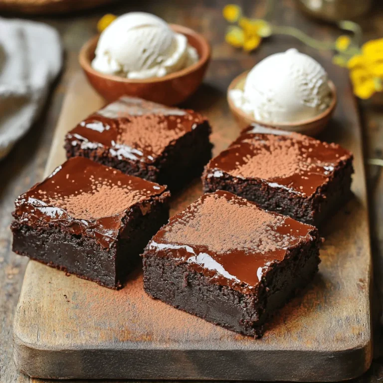 To make these rich vegan zucchini brownies, gather the following ingredients: - 1 medium zucchini, grated and excess moisture thoroughly squeezed out - 1 cup all-purpose flour - 1/2 cup unsweetened cocoa powder - 1/2 teaspoon baking soda - 1/2 teaspoon baking powder - 1/4 teaspoon salt - 1/3 cup coconut oil, melted - 1/2 cup maple syrup - 1/4 cup almond milk (or any other plant-based milk) - 1 teaspoon vanilla extract - 1/2 cup dark chocolate chips (ensure they are dairy-free) - 1/2 cup chopped walnuts (optional) - Zucchini: This veggie adds moisture and fiber. Use a medium-sized zucchini for best results. Squeeze out the excess moisture to avoid soggy brownies. - Coconut Oil: This oil gives a rich texture and flavor. Melt it before adding to the mix. - Dark Chocolate Chips: Look for dairy-free options to keep it vegan. They melt beautifully and add a rich taste. - Maple Syrup: This natural sweetener pairs well with cocoa. It adds sweetness without refined sugar. - Flour: You can use gluten-free flour if needed. Just ensure it’s a 1:1 baking blend. - Maple Syrup: Agave nectar or date syrup can work as sweet alternatives. - Almond Milk: Any plant-based milk, like soy or oat milk, can replace almond milk. - Walnuts: If you have nut allergies, you can skip the walnuts or use seeds like pumpkin or sunflower seeds. This detailed ingredient list and notes ensure you have everything you need to create these decadent vegan zucchini brownies. For the full recipe, check out the complete cooking instructions. To make vegan zucchini brownies, start by preheating your oven to 350°F (175°C). Grab an 8-inch square baking pan and line it with parchment paper. Leave some paper hanging over the sides for easy removal later. In a large mixing bowl, add the squeezed grated zucchini, melted coconut oil, maple syrup, almond milk, and vanilla extract. Mix everything well until it looks smooth. In another bowl, whisk together the flour, cocoa powder, baking soda, baking powder, and salt. Make sure there are no lumps for a nice texture. Now, slowly add the dry mix to the wet mix. Stir just until you see no flour. Avoid overmixing, as this keeps your brownies fudgy. Next, fold in the dark chocolate chips and walnuts (if you like). Spread the batter evenly in your prepared pan. Bake for 25-30 minutes. To check if they’re done, insert a toothpick in the center. It should come out mostly clean, with a few moist crumbs being okay. Let the brownies cool in the pan for about 10 minutes. Use the parchment paper to lift them out and place them on a wire rack to cool completely. Finally, cut them into 16 squares and enjoy! When mixing, be gentle. Overmixing can make brownies tough. If you want a fudgier texture, use more zucchini. Make sure to squeeze out excess moisture, or your brownies may turn out too wet. Keep an eye on the baking time. Every oven is different, so check for doneness a few minutes early. The edges should look firm, and the center will still be soft. To check for doneness, insert a toothpick in the center of the brownies. If it comes out with a few moist crumbs, they are ready. If it comes out wet with batter, give them a few more minutes. It’s important not to overbake, as this can dry them out. Once done, let the brownies cool in the pan before cutting. This helps them set and makes slicing easier. Enjoy your rich and decadent vegan zucchini brownies! For the full recipe, check back to the ingredients section. To get the best moisture from zucchini, start with a fresh, firm zucchini. Wash it well, then grate it using a box grater. After grating, place the zucchini in a clean kitchen towel. Squeeze out as much liquid as you can. This step keeps the brownies from being too wet. Remember, too much moisture can lead to soggy brownies. A little liquid is good, but excess can ruin your treat. Want fudgier brownies? Use less flour and add more cocoa powder. You can also reduce baking time slightly. For cakeier brownies, add a bit more flour and increase the baking time. Adjusting these ingredients changes the texture. Experiment to find your perfect balance. Each oven can be different, so keep an eye on your brownies as they bake. Serve your brownies warm with a scoop of dairy-free ice cream. The warm chocolate pairs well with cold creaminess. You can also dust them with cocoa powder or powdered sugar for flair. Try adding fresh berries on the side for a burst of flavor. If you love nuts, sprinkle some on top before serving. These brownies are versatile and can fit any occasion! For the full recipe, check out the preparation steps above. {{image_4}} You can change up the flavors in your vegan zucchini brownies. Try using different flours. For example, swap all-purpose flour with spelt flour for a nutty taste. You can also replace cocoa powder with carob powder for a unique twist. Adding a bit of instant coffee can deepen the chocolate flavor too. Feel free to experiment until you find a mix you love. If you want a healthier brownie, consider using whole grain flour. This adds fiber and nutrients. You can also reduce the sugar by using ripe bananas or applesauce. These options keep the brownies moist while lowering calories. Using unsweetened applesauce can make the brownies softer and sweeter without added sugar. Adding extras can make your brownies even more exciting. Toss in some nuts, like walnuts or pecans, for crunch. Seeds, such as chia or flaxseeds, can boost nutrition. Dried fruits, like cranberries or raisins, add a sweet surprise. Dark chocolate chips can be replaced with white chocolate chips for a fun change. Don't be afraid to mix and match until you find your favorite combo. For the full recipe, make sure to check the details provided above. To keep your vegan zucchini brownies fresh, store them in an airtight container. This helps prevent them from drying out. You can place parchment paper between layers to avoid sticking. If you live in a warm area, keep them in the fridge. You can freeze these brownies for later. First, let them cool completely. Then, cut them into squares. Wrap each square tightly in plastic wrap. Place them in a freezer-safe bag. When you want to enjoy them, thaw them in the fridge overnight. You can also warm them in the microwave for a few seconds. These brownies last about a week at room temperature. In the fridge, they can stay fresh for up to two weeks. Signs of spoilage include a dry texture or an off smell. If you see mold, discard them right away. Always trust your senses when it comes to food! For the complete recipe, check the Full Recipe section. No, you cannot taste the zucchini in these brownies. The cocoa powder and chocolate chips mask the zucchini flavor. Instead, the zucchini adds moisture and a rich texture. You get a fudgy brownie without any veggie taste. This makes them a great treat for all ages. Even picky eaters will love them! Yes, vegan zucchini brownies can be healthier than regular brownies. They use less sugar and fat than traditional recipes. The zucchini also adds fiber and nutrients. Plus, these brownies are dairy-free, which can be better for some diets. You still enjoy a delicious brownie while making a healthier choice. To make gluten-free vegan zucchini brownies, swap all-purpose flour for a gluten-free blend. Many blends work well, like almond flour or oat flour. Follow the same steps in the full recipe. The result will be just as tasty and moist! Enjoy a gluten-free version of this rich treat without missing out. Vegan zucchini brownies are easy to make and delicious. We covered the ingredients, including what to use and how to store them. You learned step-by-step instructions, tips for baking, and variations to try. Now, you have great ideas for serving and storing leftovers too. These brownies offer a tasty twist on a classic treat while keeping it healthy. Enjoy experimenting with flavors and making them your own!