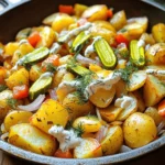 - 4 medium russet potatoes, diced - 1 tablespoon olive oil - 1/2 cup onion, finely diced - 1/2 cup bell pepper, diced - 1/2 cup dill pickles, sliced - 1/4 cup pickling juice - 1 teaspoon garlic powder - 1 teaspoon onion powder - 1 teaspoon smoked paprika - Salt and black pepper - 2 tablespoons ranch dressing (optional) - Fresh dill sprigs for garnish The first step to creating Pickle Ranch Potato Hash is gathering the right ingredients. Using fresh russet potatoes gives the dish a great texture. The onions and bell peppers add a sweet crunch. Dill pickles bring a tangy kick, while the pickling juice adds depth to the flavors. You can customize this dish based on your tastes. If you want more spice, add jalapeños or hot sauce. If you enjoy a creamier texture, sprinkle on more ranch dressing before serving. - Caloric content per serving: About 250 calories - Breakdown of macronutrients: - Carbohydrates: 40g - Protein: 4g - Fat: 8g - Gluten-free and vegetarian considerations: This dish is both gluten-free and vegetarian, making it a great option for many diets. Understanding the nutritional side helps you enjoy this meal in moderation. Each serving is satisfying while fitting into a balanced diet. Enjoy this flavorful dish as a hearty breakfast or a delicious side at lunch or dinner. If you're looking for the full recipe to try this at home, check the Full Recipe. To start, you need to dice the potatoes. Use a sharp knife for safety. Cut the potatoes in half, then slice each half into even strips. Finally, cut the strips into small cubes. This size helps them cook well and become crispy. When slicing vegetables, aim for uniform pieces. This ensures they cook evenly. For onions and bell peppers, slice them thin. The thinner they are, the quicker they will soften in the pan. First, bring a large pot of water to a boil. Carefully add the diced russet potatoes. Parboil them for 5-7 minutes until they are slightly tender. Drain them well and let them cool for a moment. Next, heat olive oil in a heavy skillet over medium heat. Once the oil shimmers, add the diced onion and bell pepper. Sauté for 3-4 minutes until they soften. They should smell great! Now, add the parboiled potatoes to the skillet. Increase the heat to medium-high. Cook for about 10 minutes, stirring occasionally. This step gives the potatoes a nice golden color and crispy texture. Lower the heat to medium. Stir in the sliced dill pickles and pickling juice. Add garlic powder, onion powder, smoked paprika, salt, and pepper. Mix everything well and cook for an extra 3-5 minutes. This allows the flavors to blend beautifully. If you want a flavor boost, drizzle ranch dressing over the hash now. Toss gently to combine. Let it cook for one more minute. This warms the dressing and adds a creamy touch. Remove the skillet from the heat. Fluff the hash lightly with a spatula. For a fresh finish, garnish with sprigs of dill. This adds color and a lovely aroma to your dish. Enjoy your Pickle Ranch Potato Hash! For the full recipe, check out the earlier section. To make your Pickle Ranch Potato Hash shine, focus on spices and herbs. I love using garlic powder, smoked paprika, and fresh dill. These add depth and warmth to the dish. You can also add a pinch of cayenne for a kick. Always choose high-quality ingredients. Fresh potatoes and crisp pickles will boost the taste. For crispy potatoes, start by parboiling them. This helps them cook evenly and makes them soft inside. After boiling, drain and let them dry. In the skillet, heat olive oil well before adding potatoes. This creates a nice golden crust. You know the hash is perfect when the potatoes turn brown and crispy, usually after about 10 minutes in the skillet. Avoid overcooking your potatoes. This makes them mushy, which we don’t want. Keep an eye on the heat levels. Too high, and they burn; too low, and they become soggy. Stir occasionally to help them cook evenly. Remember, the key is a balance between heat and time. {{image_4}} You can switch up the potatoes in this dish. Try using sweet potatoes for a twist. They add a nice sweetness that works well with the pickles. You can also use Yukon gold potatoes. They are creamy and delicious too. If you want to add protein, consider bacon or sausage. They bring a savory crunch that contrasts with the potatoes. Eggs are another great choice. Scramble or fry them and put them on top of your hash. Want some heat? You can add jalapeños or hot sauce to the hash. These spicy options will wake up your taste buds. If you prefer a vegetarian version, use vegan ranch dressing. It keeps the creamy flavor while staying plant-based. You can also add other spices, like cayenne pepper or chili powder, to amp up the flavor. This dish is perfect for breakfast. Pair it with eggs for a hearty meal. You can serve it as a side with lunch or dinner too. It goes well with grilled meats or sandwiches. The crispy texture and bold flavors make it a hit at any meal. Try serving it family-style in the skillet for a fun presentation. For a fresh look, top each serving with extra dill. For the full recipe, check out the Pickle Ranch Potato Hash. To keep your Pickle Ranch Potato Hash fresh, store it in an airtight container. Glass or plastic containers work well. Make sure to let the dish cool before sealing it. This step helps prevent moisture buildup. Keep it in the fridge for up to three days. To reheat your hash, use a skillet over medium heat. This method keeps the texture crispy. Stir occasionally to warm it evenly. You should reheat it for about 5-7 minutes. If you prefer the microwave, heat it in 30-second bursts, stirring in between. Make sure it is hot all the way through. Yes, you can freeze Pickle Ranch Potato Hash! To freeze, let it cool completely. Then, place it in a freezer-safe container. It can last for up to two months in the freezer. When ready to eat, thaw it overnight in the fridge. Reheat it in a skillet to restore its delicious crunch. Yes, you can use different potatoes. I often choose sweet potatoes for a twist. They add a nice sweetness that balances the tangy pickles. You could also use Yukon Gold potatoes. They are creamy and cook well. Just remember, each type has its own unique flavor and texture. Yes, this dish is gluten-free. All the ingredients are safe for those with gluten issues. Just double-check the ranch dressing if you use it. Some brands may have gluten, but many are gluten-free. Always read the labels to be sure. To add heat, try mixing in diced jalapeños or crushed red pepper flakes. You can also swap the ranch dressing for a spicy version. Adjust the spices to fit your taste. A little extra garlic or onion powder can also kick up the flavor. Pickle Ranch Potato Hash pairs well with eggs for breakfast. Scrambled or fried eggs make a great combo. For lunch or dinner, serve it with a fresh salad or grilled chicken. You can also enjoy it alongside a hearty sandwich. This post covered how to make Pickle Ranch Potato Hash. You learned about the key ingredients and the easy steps to prepare and cook this dish. We discussed tips for enhancing flavor and avoiding common mistakes. Variations let you personalize the recipe, while storage info helps you keep leftovers fresh. In conclusion, this dish is fun and flexible. You can make it your own. Enjoy experimenting with flavors and ingredients. Savor every bite!