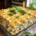 To make Chicken Alfredo Lasagna, gather these simple ingredients: - 9 lasagna noodles - 2 cups cooked chicken breast, shredded - 2 cups ricotta cheese - 2 cups Alfredo sauce - 2 cups mozzarella cheese - 1 cup grated Parmesan cheese - 1 cup fresh spinach - 2 cloves garlic - 1 teaspoon Italian seasoning - Salt and pepper - Fresh basil for garnish Each ingredient plays a key role in building layers of flavor. The lasagna noodles create a sturdy base. Shredded chicken adds protein and heartiness. Ricotta cheese brings creaminess and a mild taste. Alfredo sauce infuses richness throughout the dish. Mozzarella and Parmesan cheese melt beautifully, creating a golden, bubbly top. Fresh spinach adds color and a touch of nutrition. Garlic and Italian seasoning boost the taste, ensuring every bite is flavorful. Don't forget salt and pepper to enhance all the flavors. Finally, fresh basil makes a lovely garnish, adding a pop of color and freshness. You can find the full recipe for this creamy delight, which will guide you through every step! To start, you need to cook the lasagna noodles. Follow the package instructions. Aim for al dente, which means they should still have a slight bite. Once cooked, drain them well. Rinse them under cold water. This stops the cooking and cools them down. Set them aside gently to prevent sticking. Now, let’s make the cheese mixture. Grab a medium mixing bowl. Add the ricotta cheese, minced garlic, Italian seasoning, salt, and pepper. Mix it all well. You want a creamy and smooth blend. This mixture adds richness and flavor to our lasagna. Next, it’s time to layer everything. Start by spreading a thin layer of Alfredo sauce in a 9x13-inch baking dish. This prevents sticking. Then, place three lasagna noodles on top. Add half of the chicken mixture over the noodles. Follow this with half of the ricotta mixture. Sprinkle one-third of the mozzarella cheese on top. Repeat these steps. Place another three noodles, then the rest of the chicken mixture, and the second half of the ricotta. Add another third of the mozzarella cheese. Finally, top everything with the last three noodles. Spread the remaining Alfredo sauce over the noodles. Finish with the rest of the mozzarella and all of the grated Parmesan cheese. Cover your dish tightly with aluminum foil. Place it in your preheated oven at 375°F (190°C). Bake for 25 minutes. After that, remove the foil and bake for another 15-20 minutes. You want the cheese to be bubbly and golden brown. Once done, let it sit for 10 minutes before slicing. This helps the layers set. If you want, add fresh basil leaves on top for color. For the full recipe, check the details above. Enjoy your creamy, layered chicken Alfredo lasagna! To get a great lasagna, baking evenly is key. Preheat your oven to 375°F (190°C) before starting. This ensures all parts of the dish cook well. Cover the dish with foil for part of the bake to trap moisture. Remove it later to get a nice golden brown top. Letting your lasagna rest is very important. After baking, let it sit for about 10 minutes. This helps the layers set and makes slicing easier. You will enjoy nice, clean cuts without a mess. The best chicken for this dish is cooked chicken breast. I often use rotisserie chicken. It brings a great flavor and saves time. If you have leftover chicken, that works too. For the Alfredo sauce, you have two choices. You can make your own for a fresh taste. Or, you can use store-bought for ease. Both options work well, but homemade sauce gives a personal touch. When serving Chicken Alfredo Lasagna, I recommend pairing it with some sides. Garlic bread adds a nice crunch and complements the creamy lasagna. A fresh salad with greens and a light vinaigrette balances the meal perfectly. If you want to add more flavor, think about a side of steamed veggies. They add color and nutrition to your plate. Enjoy your meal with family and friends! You can find the full recipe for this delicious dish in the earlier sections. {{image_4}} If you want to make this dish fit your needs, you can swap some items. For a gluten-free option, choose gluten-free lasagna noodles. Many brands offer good tastes and textures. This way, you can enjoy the same creamy goodness without gluten. For those who avoid dairy, try dairy-free cheese options. Look for brands that melt well. This helps you keep that creamy texture. You won't miss the dairy at all! To elevate the flavors in your lasagna, think about adding vegetables. Sautéed mushrooms or colorful bell peppers add taste and nutrition. You can mix them into the chicken and spinach layer for a tasty twist. If you enjoy a bit of heat, sprinkle some red pepper flakes into the layers. This small addition can kick the flavor up a notch, making each bite more exciting. You can be creative with your Alfredo lasagna! Try different sauces, like pesto or marinara, to change the flavor. Combining these sauces with Alfredo gives a unique taste. You can also use different proteins. Shredded turkey or even sautéed shrimp work well. Each choice brings its own flair to the dish. Feel free to explore and make it your own! For the full recipe, check out the Creamy Chicken Alfredo Lasagna Delight. To freeze your Chicken Alfredo Lasagna, follow these steps: - Cool completely: Let the lasagna cool to room temperature first. - Wrap tightly: Use plastic wrap or aluminum foil to wrap it well. This keeps out air and prevents freezer burn. - Label and date: Write the date on the wrap so you know when you made it. When stored properly, your lasagna can last up to three months in the freezer. After that, it may lose flavor and texture. To reheat your lasagna without drying it out, use these methods: - Oven method: Preheat the oven to 350°F (175°C). Place the lasagna in a baking dish and cover it with foil. Heat for about 25-30 minutes until hot. - Microwave method: Place a slice on a microwave-safe plate. Cover it with a damp paper towel and heat for 2-3 minutes. Check and heat more if needed. When serving leftovers, try to reheat only what you will eat. This keeps the remaining lasagna fresh. Enjoy your creamy delight anytime! To make homemade Alfredo sauce, start with simple ingredients. You need butter, heavy cream, garlic, and Parmesan cheese. Melt the butter in a pan over medium heat. Add minced garlic and cook until fragrant, about one minute. Pour in the heavy cream and let it simmer for a few minutes. Stir in grated Parmesan cheese until it melts. Season with salt and pepper to taste. This sauce is rich and creamy, perfect for Chicken Alfredo Lasagna. Yes, you can use uncooked noodles, also called no-boil noodles. They absorb moisture during baking. This helps them cook perfectly. If you choose this option, add extra sauce to ensure they cook well. Spread enough sauce between layers, so the noodles soften. The lasagna will still be creamy and delicious. Several sides pair well with Chicken Alfredo Lasagna. Here are some great options: - Garlic Bread: A classic choice. It complements the creamy lasagna well. - Caesar Salad: The crisp greens balance the richness of the dish. - Steamed Vegetables: Broccoli or green beans add color and nutrients. - Caprese Salad: Fresh tomatoes, mozzarella, and basil offer a nice, bright flavor. These sides enhance your meal and provide a variety of textures and tastes. This post covered all you need for Chicken Alfredo Lasagna. You learned about the key ingredients, from lasagna noodles to fresh basil. I shared simple steps to prepare, assemble, and cook your dish for the best results. Key tips help ensure it bakes evenly and tastes great. Remember, you can tweak this recipe to fit your tastes. Try different ingredients or flavors. With these ideas, cooking can be fun and easy. Enjoy your lasagna and impress your family and friends!