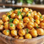 - 1 can (15 oz) chickpeas - 2 tablespoons extra virgin olive oil - 1 teaspoon smoked paprika - 1 teaspoon garlic powder - ½ teaspoon cayenne pepper (adjust according to desired heat level) - ½ teaspoon ground cumin - Sea salt to taste I love using canned chickpeas because they are quick and easy. You can find them at any grocery store. Rinsing and draining them well is key. It removes any excess salt and helps them crisp up. The olive oil adds a rich flavor and helps the spices stick. I use smoked paprika for a nice, smoky taste. Garlic powder brings depth, while cayenne gives it that spicy kick. You can adjust the cayenne to make it as hot as you like. Ground cumin adds warmth and earthiness. A sprinkle of sea salt at the end ties all the flavors together. - Freshly squeezed lemon juice - Fresh parsley, finely chopped For a zesty touch, I like to add lemon juice right after roasting. It brightens the dish and adds freshness. Fresh parsley not only looks good but also adds a burst of flavor. Chickpeas are packed with protein and fiber. They keep you full and satisfied. Each serving has about 120 calories, making them a great snack option. The spices offer various health benefits. Smoked paprika is high in antioxidants. Garlic powder can help boost your immune system. Cayenne pepper may improve metabolism. Ground cumin aids digestion. With this snack, you get both flavor and nutrition! For the full recipe, check the section above. 1. Preheat your oven to 400°F (200°C). 2. Line a baking sheet with parchment paper. This makes for easy cleanup. 1. Open the can of chickpeas. Rinse them well under cold water. 2. Use a clean kitchen towel to dry the chickpeas thoroughly. 3. Removing moisture is key. If they are wet, they won’t get crispy. 1. In a medium bowl, mix the dried chickpeas with olive oil and spices. 2. Add smoked paprika, garlic powder, cayenne pepper, ground cumin, and sea salt. 3. Stir the chickpeas until they are well coated in the seasoning mix. 4. Spread the chickpeas in a single layer on the baking sheet. 5. Roast them in the oven for 25-30 minutes. 6. Halfway through, shake the pan to turn the chickpeas for even cooking. 7. Watch closely in the last few minutes. You want them golden and crunchy, not burnt. 8. After roasting, drizzle fresh lemon juice over the hot chickpeas. 9. Toss gently to mix in the lemon flavor. 10. Let them cool for a few minutes on the baking sheet. This helps them crisp up more. 11. Before serving, sprinkle chopped parsley on top for color and taste. For the full recipe, check the details above. Enjoy your crunchy snack! To make the best spicy roasted chickpeas, start by drying them well. Moisture will stop them from getting that nice crunch. After rinsing, use a clean towel to pat them dry. This step is key! Next, spread the chickpeas in a single layer on your baking sheet. This gives each chickpea space to roast evenly. If they are too close, they will steam and not crisp up. Halfway through roasting, shake the pan gently. This helps turn them for a uniform crunch. Want more spice? Adjust the cayenne pepper based on your taste. If you love heat, add more! If you prefer it milder, cut back a bit. Feel free to experiment with other spices too. Try adding curry powder or chili powder for a twist. You can also mix in dried herbs like thyme or rosemary for extra depth. The options are endless! For a fun presentation, serve the chickpeas in a small bowl or on a platter. You can even sprinkle some extra parsley on top for color. Pair your spicy roasted chickpeas with dips like yogurt sauce or hummus. This adds creaminess and balances the heat. These snacks are great for parties or just enjoying at home with friends! {{image_4}} You can mix up the flavor of spicy roasted chickpeas by using different spice blends. Here are some great options: - Curry Powder: Adds warmth and a hint of sweetness. - Chili Powder: Gives a nice kick and smoky flavor. - Cumin: Deepens the earthy taste of the chickpeas. - Dried Herbs: Try adding oregano or thyme for extra freshness. You can also use fresh herbs. Mixing in rosemary or cilantro can brighten the dish. Experimenting with flavors keeps snacking fun! If you want to make this recipe gluten-free, it’s already safe. Chickpeas are naturally gluten-free. You can also make it vegan by sticking to the original recipe. For those allergic to specific spices, try different options. Use Italian seasoning instead of cayenne for less heat. You can also swap garlic powder for onion powder if needed. Adjusting spices makes it personal and safe for everyone. Spicy roasted chickpeas pair well with many snacks. Here are some ideas: - Dips: Serve them with hummus or yogurt-based dips. The creaminess balances the heat. - Salads: Use chickpeas as a crunchy topping for salads. They add great texture and flavor. - Trail Mix: Combine with nuts and dried fruit for a tasty snack mix. These ideas make your spicy roasted chickpeas even more exciting and tasty! To keep your spicy roasted chickpeas fresh, let them cool completely. Then, place them in an airtight container. A glass jar or a plastic container works well. Avoid using a bag, as it can trap moisture and make them soggy. Roasted chickpeas can last up to 3 days at room temperature. If you want them to stay fresh longer, put them in the fridge. This can extend their shelf life to about 1 week. If your chickpeas lose their crunch, don’t worry! Preheat your oven to 350°F (175°C). Spread the chickpeas on a baking sheet and bake for about 10 minutes. Check them often to avoid burning. If they feel soggy, this method will help revive that crunchy texture. Enjoy your snack just like it was fresh from the oven! Spicy roasted chickpeas can last about 1 week when stored properly. Keep them in an airtight container at room temperature. Check for signs of spoilage, like softness or a stale smell. If they lose their crunch, they may not be enjoyable. To extend their life, store them in the fridge, but they may lose some crunchiness. Yes, you can use dried chickpeas! Start by soaking them overnight in water. After soaking, drain and rinse them. Then, cook them in boiling water for about 1 hour until tender. Once cooked, follow the same steps as in the Full Recipe to season and roast them. This method may take more time, but it can enhance the flavor! You can use leftover spices in many ways! Add them to soups or stews for extra flavor. They work great in marinades or dressings too. Try mixing them into roasted veggies or grains. You can even use them in homemade bread or crackers for a tasty twist. This way, nothing goes to waste! Absolutely! To air fry, preheat your air fryer to 400°F (200°C). Prepare the chickpeas as you would for the oven. Place them in the air fryer basket in a single layer. Cook for about 15-20 minutes, shaking the basket halfway through. Keep an eye on them to prevent burning. You’ll get a nice crunch in less time! Chickpeas are very nutritious! They are high in protein and fiber, which help you feel full. They also contain vitamins and minerals like folate, iron, and magnesium. Eating chickpeas can support heart health and aid digestion. Plus, they are low in fat, making them a great snack choice! Spicy roasted chickpeas are a simple and tasty snack. We started with key ingredients, discussing the main spices and optional garnishes. I shared easy step-by-step instructions, tips for crispiness, and flavor ideas. We explored fun variations and how to store leftovers. Enjoying chickpeas offers health benefits and flavor options galore. Try these roasted chickpeas for a quick snack or tasty salad topping. You can mix spices for your favorite twist. With these tips, you will create a crunchy and satisfying treat every time!