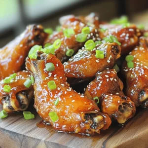 - Chicken wings (2 lbs) - Honey (1/2 cup) - Soy sauce (1/4 cup, low sodium recommended) - Garlic (4 cloves, finely minced) - Fresh ginger (1 tablespoon, grated) - Sriracha (1-2 teaspoons, adjust to taste) - Green onions (2, thinly sliced) - Sesame seeds (optional) The magic of spicy honey garlic wings starts with the main ingredients. First, chicken wings are the star of the show. I love using about 2 pounds; they’re just the right amount for a tasty snack or a meal. Honey adds a sweet kick, balancing the heat. I use half a cup for that perfect glaze. Low-sodium soy sauce, a quarter cup, brings in a savory touch without overpowering the other flavors. Now let’s talk about the extra flavors. Garlic is a must! I use four cloves, finely minced, for a bold taste. Fresh ginger, just one tablespoon grated, adds warmth. For that spicy zing, I use sriracha. Adjust the amount to your spice level; one to two teaspoons works well for most. Finally, we need to make these wings look great. I like garnishing them with sliced green onions. They add color and freshness. A sprinkle of sesame seeds is optional but gives a nice crunch. This combination of ingredients creates a flavor boost that makes these wings irresistible. For the full recipe, check out the link. - Preheat your oven to 400°F (200°C). - Dry the wings thoroughly with paper towels. - In a bowl, whisk together all marinade ingredients. - Make sure the mixture is smooth and well combined. - Marinate the wings for 30 minutes to 2 hours. - Bake the wings on a wire rack for even cooking. - Brush the wings with remaining marinade before finishing. These steps create the perfect spicy honey garlic wings. For the complete recipe, check out the Full Recipe. To get crispy wings, first dry your wings well. Moisture makes them soggy. Pat them dry with paper towels before cooking. This step is key for crispiness. Next, use a wire rack when baking. A wire rack allows air to flow all around the wings. This helps them cook evenly. Place the rack on a baking sheet. This way, any drips will fall away from the wings. Want to adjust the spice level? You can make it milder or hotter. Use less sriracha for a gentler taste. If you love heat, add more! You can also swap sriracha with your favorite hot sauce. This gives the wings a new twist. If you have dietary needs, try these swaps. Use agave instead of honey for a vegan option. You can also use tamari instead of soy sauce. This is a great choice for gluten-free diets. These wings taste great with dipping sauces. Try ranch or blue cheese for a creamy touch. The cooling effect balances the heat. Pair your wings with crunchy celery sticks. The crispness adds a nice contrast to the wings. For a fun twist, serve with carrots or cucumber slices. Enjoy your feast with a great mix of flavors! For the full recipe, check out the complete instructions on how to make these delicious spicy honey garlic wings! {{image_4}} You can easily adjust the spice in your wings. If you love heat, add more sriracha. For a milder taste, use less. You can also try different hot sauces. Each sauce brings its unique flavor. For example, buffalo sauce adds tang, while chipotle gives a smoky kick. Don’t have chicken? No problem! You can use tofu or cauliflower instead. Tofu absorbs flavors well, making it a great choice. Cauliflower wings offer a nice crunch. These options work for vegetarian and vegan diets. Just follow the same recipe steps to prepare them. You have options for cooking methods too. Grilling gives wings a smoky taste and crispy skin. Baking is easy and still gets you that crunch. If you want a no-fuss method, try a slow cooker. It makes the wings tender and flavorful. Just set it up and let it work its magic! After enjoying your spicy honey garlic wings, it’s key to store leftovers properly. Place any uneaten wings in an airtight container. Make sure to cool them to room temperature first. Storing wings this way keeps them fresh and tasty. You can keep them in the fridge for up to three days. After this time, the flavor and texture may decline. If you want to save wings for later, freezing is a great option. First, let the wings cool completely. Then, place them in a freezer-safe bag or container. Remove as much air as possible to prevent freezer burn. You can freeze wings for up to three months. When you’re ready to eat, just thaw them in the fridge overnight. To reheat after freezing, place them on a baking sheet. Bake at 400°F (200°C) for about 20-25 minutes. This method helps retain their crispy texture. Crispiness is key when reheating wings. To maintain that crunch, avoid the microwave. Instead, use your oven or an air fryer. Preheat your oven to 400°F (200°C). Bake wings for 10-15 minutes until they are heated through. If you choose an air fryer, set it to 375°F (190°C) and cook for about 8-10 minutes. This keeps them delicious and crispy. Be cautious with sogginess! If you’re reheating wings, place them on a wire rack. This allows air to circulate and keeps them dry. Enjoy your spicy honey garlic wings again with the same great flavor as before! Marinating chicken wings is key to getting great flavor. I recommend marinating them for at least 30 minutes. This quick soak gives them a burst of flavor. For a deeper taste, let them sit in the marinade for up to 2 hours. The longer they marinate, the better they taste! Yes, you can make these wings in advance! Prepare the marinade and coat the wings a day ahead. Store them in the fridge until you're ready to cook. This method saves time and lets the flavors blend even more. Just remember to let them sit at room temperature for about 15 minutes before baking. Dipping sauces can add extra fun to your wings. Here are some popular choices: - Blue cheese dressing: Its cool creaminess balances the spice. - Ranch dressing: A classic choice that many love. - Honey mustard: Sweet and tangy, it complements the honey in the wings. - Sriracha mayo: For those who crave more heat, this sauce is perfect. Try combining different sauces to find your favorite mix! Check out the Full Recipe for more ideas. This post covered how to make spicy honey garlic wings from start to finish. We looked at key ingredients like chicken wings, honey, and soy sauce. I shared tips for achieving the perfect crispiness and ideas for variations and storage. In conclusion, you can customize these wings to fit your taste. Whether you enjoy them spicy or mild, these flavors will impress. With simple steps and options for every diet, wings can be a fun treat. Enjoy cooking and sharing these tasty meals with friends!