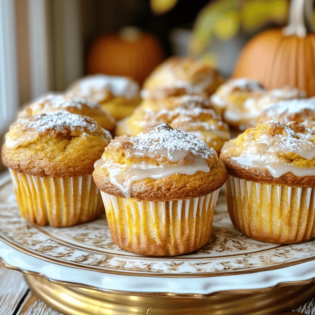 To make delicious pumpkin cream cheese muffins, gather these ingredients: - 1 cup pumpkin puree - 1/2 cup cream cheese, softened to room temperature - 1/2 cup vegetable oil - 1 cup packed brown sugar - 1/2 cup granulated sugar - 2 large eggs, at room temperature - 2 cups all-purpose flour - 1 teaspoon baking soda - 1 teaspoon baking powder - 1 teaspoon ground cinnamon - 1/2 teaspoon ground nutmeg - 1/2 teaspoon salt - 1 teaspoon vanilla extract - 1/2 cup chopped nuts (optional, such as walnuts or pecans) These ingredients help create a moist and fluffy muffin. Feel free to add nuts for a nice crunch. You can also swap in chocolate chips for a sweet twist. This recipe is flexible, so you can get creative! For the full recipe, check out the complete instructions later in this article. First, preheat your oven to 350°F (175°C). This step is key for even baking. Next, prepare your muffin tin. You can line it with paper liners or grease each cup lightly. This will help the muffins come out easily. Now, let’s prepare our ingredients. Gather everything you need. Make sure your cream cheese is soft. This helps it mix well with the other wet ingredients. In a large mixing bowl, use an electric mixer to beat the cream cheese. Mix it until it’s creamy and smooth. Next, add the pumpkin puree, vegetable oil, brown sugar, granulated sugar, eggs, and vanilla extract. Mix all these together until they are fully combined. This step is essential for a uniform batter. In a different bowl, whisk together the flour, baking soda, baking powder, ground cinnamon, ground nutmeg, and salt. Make sure there are no lumps. Gradually add this dry mix to your wet ingredients. Stir gently to combine. Be careful not to overmix. The batter should be a bit lumpy. If you want to add nuts, fold them in gently now. Now you can fill your muffin tin. Use a spoon or an ice cream scoop to add the batter. Fill each cup about two-thirds full. This allows room for the muffins to rise while baking. Put the muffin tin in the preheated oven and bake for 18-22 minutes. To check for doneness, insert a toothpick into the center of a muffin. If it comes out clean, your muffins are ready. Once baked, take them out of the oven. Let them cool in the pan for about 5 minutes. After that, transfer the muffins to a wire rack to cool completely. Enjoy the delightful aroma as they cool! For the full recipe, refer to the earlier section. Using room temperature ingredients is key to making moist muffins. Cold eggs or cream cheese can affect how well they mix. Take them out ahead of time. This simple step ensures a smooth batter that rises evenly. Choosing the right oil also matters. I prefer vegetable oil for its neutral taste. It keeps the muffins light and fluffy. Other oils, like olive oil, can alter the flavor. Stick with vegetable oil for classic taste. To boost the flavor of your muffins, consider adding spices. Ground ginger or allspice can give a warm kick. You can also mix in extras like chocolate chips or dried fruits for a fun twist. These small changes make each batch unique. Different nuts can change the texture and taste. Walnuts and pecans add crunch and a rich flavor. You can toast them lightly for extra depth. Feel free to experiment with what you have on hand. For a beautiful display, use a decorative platter. Arrange the muffins neatly and consider dusting them with powdered sugar. This adds a touch of elegance. A cream cheese glaze can also enhance the look and taste. Try creative topping options too. A sprinkle of cinnamon or even a few chocolate shavings can delight your guests. Serve them warm for the best experience. Your friends and family will love these treats! For the complete recipe, check the [Full Recipe]. {{image_4}} You can still enjoy these muffins if you are dairy-free. For cream cheese, use a dairy-free cream cheese. Many brands offer great alternatives that taste creamy and rich. Instead of regular milk, try almond milk or oat milk. These swaps keep the muffins moist and tasty. If you need gluten-free muffins, substitute all-purpose flour with gluten-free flour blends. Look for blends that include xanthan gum to help the muffins rise. Almond flour or coconut flour can also work, but adjust the liquid in the recipe, as these flours absorb more moisture. Get creative by adding seasonal flavors. Dried cranberries add a nice tartness that pairs well with pumpkin. You could also mix in chocolate chips for a sweet twist. Both options add fun and unique tastes to your muffins. Try them out and see what you like best! For the full recipe, check out the earlier section. To keep your pumpkin cream cheese muffins fresh, store them in an airtight container. This helps maintain moisture and flavor. You can keep them at room temperature for up to three days. If you want to keep them longer, placing them in the fridge is a good option. Just remember to let them cool completely before storing. For long-term storage, freezing is best. Wrap each muffin in plastic wrap or foil. Then place them in a freezer-safe bag. They can last up to three months in the freezer. When you want to eat one, simply take it out and let it thaw at room temperature. You can also heat them in the microwave for a quick treat. To restore moisture and flavor, you can reheat your muffins easily. The microwave works well for this. Heat each muffin for about 15-20 seconds. Check to see if it's warm enough. You can also use a toaster oven. This gives a nice crisp outside while warming the inside. Enjoy your muffins warm for the best taste! You can check if your muffins are done by using a toothpick. Insert it into the center of a muffin. If it comes out clean, your muffins are ready. The tops will also look golden brown and will spring back when you touch them. Yes, you can use fresh pumpkin! You should cook and puree the pumpkin first. Make sure to drain excess moisture. This helps keep your muffins moist and flavorful. You can use applesauce or flaxseed meal. For applesauce, use 1/4 cup for each egg. For flaxseed, mix 1 tablespoon of flaxseed meal with 2.5 tablespoons of water. Let it sit for a few minutes before adding to the mix. If your muffins turn out dry, you can fix them by adding moisture. Brush them with melted butter or a simple syrup made from equal parts sugar and water. You can also serve them warm with cream cheese spread on top for extra creaminess. In this post, we explored the essential ingredients and clear steps for baking perfect muffins. I shared tips for keeping them moist and ways to enhance flavor with spices and nuts. You learned about tasty variations and how to store your muffins right. These insights help you create delicious treats that everyone will enjoy. Remember, baking is both a science and an art. Enjoy the process and share your tasty results!