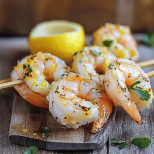 To make Lemon Garlic Shrimp Skewers, you need fresh ingredients. The shrimp soak in a tangy marinade. This adds flavor and keeps them juicy. - Shrimp and Marinade Components - 1 pound large shrimp, peeled and deveined - 3 tablespoons extra virgin olive oil - 3 cloves garlic, finely minced - Zest and juice of 2 fresh lemons - Sea salt and freshly ground black pepper to taste - Optional Heat Elements - 1 teaspoon red pepper flakes (for a spicy kick) - Garnishing Supplies - Fresh parsley, finely chopped (for a vibrant garnish) - Wooden or metal skewers (if using wooden, soak them in water for 30 minutes to prevent burning) These ingredients create a bright, fresh flavor that shines through. The shrimp will taste amazing when grilled. The garlic and lemon work together to enhance the shrimp's natural sweetness. Don’t skip the fresh parsley; it adds a lovely touch! For the full recipe, check the earlier section. To start, you need to make the marinade. In a medium bowl, mix together the olive oil, minced garlic, lemon zest, lemon juice, red pepper flakes, sea salt, and black pepper. Whisk well until it is smooth. Add the shrimp to the bowl. Make sure each shrimp is covered in the marinade. Cover the bowl with plastic wrap and place it in the fridge. Let the shrimp marinate for 30 minutes to 1 hour. This step is key to infusing strong flavors into the shrimp. While the shrimp marinates, it's time to get the grill ready. Preheat your grill or grill pan to medium-high heat. This is important because it helps to sear the shrimp nicely. A well-preheated grill gives you the best results. If you are using wooden skewers, soak them in water for 30 minutes. This prevents them from burning on the grill. For metal skewers, no soaking is needed. Once your grill is hot and the skewers are ready, it’s time to thread the shrimp. Take the marinated shrimp from the fridge. Carefully thread 4 to 5 shrimp onto each skewer. Leave a little space between the shrimp for even cooking. Place the skewers on the grill and cook them for 2 to 3 minutes per side. Keep a close watch on them. The shrimp will change color as they cook. They should turn pink and opaque. This is your signal that they are done. Use tongs to flip the skewers gently, so they don’t splatter. After grilling, let the skewers rest for a couple of minutes. This helps keep them juicy. Garnish the skewers with fresh parsley right before serving. For the full recipe, check out the detailed instructions. To make sure your shrimp soak up all the delicious flavors, marinate them well. Use a bowl that allows the shrimp to be fully covered by the marinade. Stir them gently to coat every shrimp evenly. I recommend letting them marinate for at least 30 minutes. If you can wait an hour, the flavors will be even better. - Overcooking Shrimp: Shrimp cook fast. Keep an eye on them while grilling. They only need about 2-3 minutes on each side. Once they turn pink and opaque, they are done. Overcooking turns them rubbery. - Proper Skewer Handling: If you use wooden skewers, soak them in water for 30 minutes. This step helps prevent burning. When placing the shrimp on the skewers, leave a bit of space between each piece. This helps them cook evenly. - Garnishing Ideas: Fresh parsley adds a pop of color. Sprinkle it on right before serving. You can also add lemon wedges for a bright touch. They look great and add flavor. - Serving Suggestions: Serve your skewers on a platter. Pair them with a light salad or fluffy rice. This makes for a lovely meal and a beautiful table setting. For a fun twist, you can serve with a dipping sauce like garlic aioli or a spicy salsa. For the full recipe, check out the details above. Enjoy your cooking! {{image_4}} You can swap shrimp for many other proteins. Try chicken, beef, or even tofu. Each option brings its own flavor. For instance, chicken takes on garlic and lemon well. Beef adds a hearty taste. Tofu is great for a vegetarian twist. Adjust the marinade time based on the protein. Chicken may need more time, while tofu requires less. Want a different flavor? Mix things up with your marinade. Use lime instead of lemon for a zesty kick. You can also add soy sauce for a savory depth. If you want a sweet note, try honey or maple syrup. Each alternative opens a new taste experience. Herbs can change the whole dish. Instead of parsley, try cilantro for a fresh twist. Basil or thyme can bring a unique flavor profile too. Experiment with what you have at home. Fresh herbs often work better than dried ones. Grilling gives a smoky flavor. It also creates a nice char that many love. If you prefer, you can bake the skewers in the oven. Just place them on a baking sheet at 400°F for 10-12 minutes. Both methods yield tasty results, so choose what suits you. Consider serving with dips. A creamy garlic aioli or spicy sriracha sauce pairs well. You can also try a cool yogurt dip to balance the heat. These additions elevate the dish and make it more fun to eat. Mixing and matching keeps meals exciting. For the full recipe, check out the earlier sections! After you enjoy your lemon garlic shrimp skewers, store any leftovers in the fridge. Place them in an airtight container. They will stay fresh for up to two days. If you used wooden skewers, remove the shrimp before storing. This helps keep them from getting soggy. If you want to save the skewers for later, freezing is a great option. Here’s how to do it: - Steps for Freezing Shrimp Skewers 1. Allow the cooked shrimp skewers to cool completely. 2. Wrap each skewer in plastic wrap. 3. Place the wrapped skewers in a freezer bag or container. 4. Label the bag with the date and type of dish. 5. Store in the freezer for up to three months. - Thawing and Reheating Tips To thaw, place the skewers in the fridge overnight. You can also use the microwave on the defrost setting, but watch closely. Reheat the skewers in a pan over medium heat until warm. This keeps them juicy and tasty. Leftover shrimp are versatile. You can use them in various dishes. Here are some ideas: - Toss them in salads for a protein boost. - Add them to pasta for a quick meal. - Mix with rice and veggies for a stir-fry. By following these storage tips, you can enjoy your lemon garlic shrimp skewers even after the main meal. For the complete recipe, check out the Full Recipe section. When selecting shrimp, look for large, fresh shrimp. Fresh shrimp should have a mild ocean scent. Avoid any with a strong fishy smell. Check the shells; they should be firm and shiny. The color can vary but should not look dull or faded. If possible, buy shrimp that are wild-caught for better flavor. You want shrimp that are peeled and deveined for easy skewering. This makes cooking and eating much simpler. Yes, you can prepare these skewers in advance! Marinate the shrimp up to 24 hours before grilling. This allows the flavors to mix well. Just keep them in the fridge until you're ready to cook. If you skewer them, cover and store them in the fridge. This way, you can enjoy a quick and easy meal when the time comes. To reheat, place the skewers on a grill or in a skillet over medium heat. Cook for 2 to 3 minutes on each side. You want them warm without overcooking. If you prefer, you can microwave them. Place the skewers on a plate and cover with a damp paper towel. Heat for 30 seconds, then check. Repeat until warm. This method keeps the shrimp juicy. We explored how to make delicious shrimp skewers from start to finish. You learned about essential ingredients, marinating tips, and grilling methods. Understanding these steps helps you avoid common mistakes and enhances your presentation. We also discussed variations to keep your dish exciting and how to store any leftovers. With these tips, you can cook shrimp skewers that impress your friends and family. Enjoy your cooking adventures with shrimp!