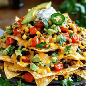 To make loaded veggie nachos, gather these simple ingredients: - 1 bag of tortilla chips - 1 cup black beans, drained and rinsed - 1 cup corn kernels (fresh or frozen) - 1 medium bell pepper, diced (your choice of color) - 1 small red onion, finely diced - 1 cup cherry tomatoes, halved - 1 ripe avocado, diced - 1 cup shredded cheese (cheddar or a cheese blend) - 2 tablespoons olive oil - 1 teaspoon ground cumin - 1 teaspoon smoked paprika - 1 teaspoon chili powder - Salt and freshly cracked pepper, to taste - Fresh cilantro, chopped (for garnishing) - Jalapeño slices (optional, for those who like it spicy) - Sour cream (for serving alongside) These ingredients create a flavorful mix that is sure to please everyone. Feel free to customize your nachos with these tasty toppings: - Sliced black olives - Diced green onions - Fresh lime juice - Guacamole - Salsa or pico de gallo Adding these toppings can enhance flavor and make the dish even more fun! If you need to swap some ingredients, try these options: - Use refried beans instead of black beans. - Substitute queso for shredded cheese for a creamy touch. - Replace corn with diced zucchini for a different veggie. - If you don’t have olive oil, any cooking oil will work. These substitutes can help accommodate your pantry and personal taste! Start by preheating your oven to 375°F (190°C). This step is key for melting the cheese perfectly. In a large bowl, mix the black beans, corn, bell pepper, red onion, cherry tomatoes, and avocado. Drizzle in olive oil and add cumin, smoked paprika, chili powder, salt, and pepper. Gently toss the mix until everything is nicely coated. Next, spread the tortilla chips on a large baking sheet. Make sure they cover the sheet evenly. Now, layer the veggie mix over the chips. This ensures every bite is bursting with flavor. Finally, sprinkle the shredded cheese on top. Bake the nachos in your preheated oven for 10-15 minutes. Look for the cheese to be melted and bubbly, which signals they are ready. After baking, take the nachos out and let them cool for a few minutes. If you like it spicy, add jalapeño slices on top. Then, sprinkle chopped cilantro for a fresh touch. Serve the nachos hot with a side of sour cream for dipping. This dish is perfect for sharing or enjoying alone! For more details on making these tasty nachos, check out the Full Recipe. To get the best taste, layer your ingredients right. Start with tortilla chips, then add the veggie mix. This way, every chip gets some flavor. After that, sprinkle cheese on top. Make sure to cover it well. You want that cheesy goodness in every bite. If you skip this step, some chips may end up plain. No one wants that! For cheese that melts just right, choose a good blend. Cheddar and Monterey Jack work great together. Grate the cheese finely. This helps it melt faster and more evenly. Bake your nachos until the cheese bubbles. This usually takes about 10-15 minutes at 375°F (190°C). Keep an eye on it. You want it melted, not burnt! You can prep your nachos in advance. Just keep your chips and toppings separate. Mix your veggies and seasonings a few hours ahead. Store them in the fridge. When you’re ready, layer everything and bake. This way, you save time and still enjoy fresh nachos. If you want a quick snack, loaded veggie nachos are perfect. Just follow the Full Recipe for all the details! {{image_4}} You can easily add protein to your Loaded Veggie Nachos. Consider using cooked chicken, beef, or turkey. You can also try plant-based options, like lentils or tofu. This gives your nachos a heartier feel. Simply mix the protein into your veggie blend before layering. It adds flavor and fills you up. Do you like your nachos spicy? You can adjust the heat by adding jalapeños or hot sauce. For a milder taste, skip the jalapeños or use less chili powder. You can also try different peppers, like poblano or serrano, for unique flavors. This way, everyone can enjoy their nachos just how they like them. Cheese is key in nachos. You can mix it up by using different types. Try pepper jack for a spicy kick, or mozzarella for a stretchy, gooey texture. You can even use a vegan cheese if you're looking for dairy-free options. Just remember to sprinkle the cheese evenly to ensure every bite is cheesy and delicious. For the complete recipe, check out the [Full Recipe]. After enjoying your Loaded Veggie Nachos, cool any leftovers. Place them in an airtight container. They keep well in the fridge for up to three days. The chips may get a bit soft, but the flavors stay fresh. To reheat, preheat your oven to 350°F (175°C). Spread the nachos on a baking sheet. Heat for about 10 minutes until warm. If needed, add a bit of cheese before reheating. This will help revive the cheesy goodness. You can freeze your Loaded Veggie Nachos for longer storage. Just make sure to separate the chips and toppings. Place the toppings in a freezer bag and remove air. The chips can go in a separate bag. They stay good in the freezer for up to a month. When ready to eat, thaw everything in the fridge overnight. Reassemble and reheat for a quick snack. Enjoy the taste anytime! For the full recipe, check out the earlier section. Yes, you can use other chips. Tortilla chips are classic, but you can try pita chips. You can also use plantain chips for a unique twist. Just make sure they are sturdy enough to hold the toppings. If you prefer a healthier option, baked chips work well too. To make these nachos gluten-free, choose certified gluten-free tortilla chips. Always check the labels to be safe. Most of the ingredients in this recipe are already gluten-free, like beans and veggies. This makes it simple to adapt without losing flavor. The best toppings for Loaded Veggie Nachos include fresh cilantro, diced jalapeños, and sour cream. You can also add sliced olives or pickled onions for extra taste. For a creamy touch, drizzle with some avocado crema or hot sauce. Feel free to get creative with your favorites! You learned about making great nachos, from the ingredients to storage. We discussed important tips for flavor and texture. Always layer your nachos well and choose fun toppings. Feel free to explore protein options and adjust spice levels. With the right care, you'll enjoy them fresh or saved for later. Nachos are perfect for any gathering or snack. Try your own twists and share your favorites! Enjoy every bite of your nacho adventure.
