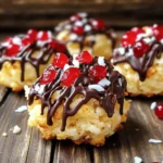 To make cherry coconut macaroons, you need a few key ingredients. These create the sweet and chewy texture that everyone loves. - 2 cups shredded unsweetened coconut - 1 cup sweetened condensed milk - 1/2 cup maraschino cherries, finely chopped (drained and patted dry) The shredded coconut gives the macaroons their signature texture. Sweetened condensed milk adds a rich sweetness that binds everything together. Cherries not only add flavor but also a lovely splash of color. You can enhance your macaroons with some optional ingredients. These add extra flavor and flair. - 1 teaspoon vanilla extract - 1/4 teaspoon almond extract - 1/4 cup dark chocolate chips (for drizzle) Using vanilla and almond extracts gives the macaroons a deeper flavor. A drizzle of dark chocolate makes them look fancy and taste even better! If you need alternatives, there are a few good options. You can swap out sweetened condensed milk with coconut cream or homemade nut milk mixed with sugar. For the coconut, you can use sweetened coconut if you want a sweeter taste. Unsweetened is great if you prefer to control the sugar. These ingredient choices allow you to customize your macaroons to suit your taste or dietary needs. For the full recipe, be sure to check the details above. To start, preheat your oven to 325°F (160°C). This ensures even baking. Next, prepare your baking sheet by lining it with parchment paper. This step helps prevent sticking and makes cleanup easier. In a large mixing bowl, combine the base ingredients. Mix together: - 2 cups shredded unsweetened coconut - 1 cup sweetened condensed milk - 1 teaspoon vanilla extract - 1/2 cup maraschino cherries, finely chopped (make sure to drain and pat dry) - 1/4 teaspoon almond extract - A pinch of salt Stir until the coconut is well coated. This mix creates a sweet and chewy base for your macaroons. Now it's time to form the mounds. Use a small cookie scoop or your hands to create small mounds. Aim for about 1 to 1.5 inches in diameter. This size bakes evenly and is easy to eat. When placing the mounds on the baking sheet, leave space between them. I suggest about 2 inches apart. This spacing allows them to rise and spread without merging into one another. Bake the macaroons in the preheated oven for 18 to 20 minutes. Keep an eye on them; they should be golden brown at the edges. The centers will stay chewy, which adds to the delightful texture. Once baked, remove them from the oven. Let the macaroons cool on the baking sheet for about 10 minutes. This initial cooling helps them set. After that, transfer them to a wire rack to cool completely. For the perfect texture, avoid rushing the cooling process. Cooling them properly ensures they maintain their shape and chewiness. You can find the complete recipe for these cherry coconut macaroons in the Full Recipe section. Enjoy making these sweet treats! To make great cherry coconut macaroons, focus on the right mix. You want a sticky, yet not runny, consistency. Here are some tips to help: - Use fresh coconut: It adds a better flavor. Shred it finely. - Do not skip the mixing: Mix well until every piece of coconut is coated. - Let it sit: Allow the mixture to rest for about 10 minutes. This helps it bind better. To keep macaroons from spreading, follow these steps: - Chill the dough: Place the formed mounds in the fridge for 15-20 minutes before baking. This helps them hold shape. - Use parchment paper: It prevents sticking. This keeps the shape intact while baking. Presenting your macaroons can be fun and creative. Here are some ideas: - Platter display: Arrange the macaroons on a colorful plate for a festive look. - Garnish: Top with extra chopped cherries or a light dusting of shredded coconut. This adds flair. For drinks, pair them with: - Milk or almond milk: These creamy options complement the sweet flavors. - Herbal teas: A light tea can balance the sweetness of the macaroons. Sometimes, things don’t go as planned. Here’s what to do if problems arise: - Macaroons too dry: If they turn out dry, try adding a splash more sweetened condensed milk to the next batch. This keeps them moist. - Over-baked macaroons: If they bake too long, they can harden. To fix this, check your oven temperature. It may run hot. Always bake at 325°F (160°C). These tips will help you make cherry coconut macaroons perfect every time. For more details, refer to the Full Recipe. {{image_4}} You can change up the flavors in your cherry coconut macaroons to make them unique. Try adding different dried fruits like apricots or cranberries. These fruits will add a nice chew and extra sweetness. You can also use different extracts to change the taste. For example, try using coconut extract for a more tropical flavor. Almond or lemon extracts can also bring a fresh twist. If you need gluten-free options, you’re in luck! These macaroons are naturally gluten-free since they use coconut. You can enjoy them without worry. For vegan alternatives, swap out the sweetened condensed milk. Use coconut cream or a plant-based sweetened condensed milk instead. This keeps the treat delicious while fitting your diet. Chocolate can elevate your macaroons to a new level. Use dark, milk, or white chocolate for drizzling. Each type brings its own flavor to the table. For added texture, try topping your macaroons with chopped nuts or toasted coconut. These toppings add crunch and make the treats even more delightful. Check out the Full Recipe for more tips and ideas! To keep your cherry coconut macaroons fresh, store them in an airtight container. This method helps lock in moisture and flavor. Place a piece of parchment paper between layers to avoid sticking. Keep the container in a cool, dry place away from direct sunlight. Ideal conditions are a pantry or a cupboard. You can freeze your macaroons for later enjoyment. To do this, first, let them cool completely. Then, place them in a single layer on a baking sheet. Freeze until firm, which takes about an hour. Next, transfer the macaroons to a freezer-safe bag or container. They can last up to three months in the freezer. When you’re ready to eat them, thaw them in the fridge overnight. This process helps keep their texture intact. At room temperature, macaroons last about 5 to 7 days. Look for signs of spoilage, such as a change in texture or smell. If they become hard or lose their flavor, it’s time to toss them. Keeping track of freshness ensures you enjoy each bite. You can check your macaroons regularly to maintain their deliciousness. To make cherry coconut macaroons, follow these steps: 1. Preheat your oven to 325°F (160°C) and prepare a baking sheet with parchment paper. 2. In a bowl, mix shredded coconut, sweetened condensed milk, vanilla, almond extract, and a pinch of salt. 3. Gently fold in finely chopped maraschino cherries, being careful not to crush them. 4. Form small mounds, about 1 to 1.5 inches wide, and place them on the baking sheet with space between. 5. Bake for 18-20 minutes until golden brown on the edges. 6. Cool on the sheet for 10 minutes, then move to a wire rack. 7. For a chocolate drizzle, melt dark chocolate chips and drizzle over cooled macaroons. This is a fun and easy way to create delicious treats! For a detailed recipe, check out the Full Recipe. Yes, you can use fresh cherries! Fresh cherries have a bright and tart flavor. They add a juicy burst to each bite. However, they have more moisture than maraschino cherries. This can change the texture of your macaroons. Be sure to chop them finely and pat them dry with a towel. This helps keep the macaroons from being too wet. The taste will be more vibrant and less sweet, which some may prefer. To decorate cherry coconut macaroons, consider these fun ideas: - Drizzle melted dark chocolate over the tops for a rich look. - Sprinkle extra shredded coconut on top for added texture. - Chop additional cherries and place them on top for a pop of color. - Use colorful sprinkles for a festive touch for parties. These simple decorations make your macaroons look as good as they taste! This blog post covered how to make cherry coconut macaroons from scratch. We discussed the key ingredients like shredded coconut and sweetened condensed milk, plus optional items for added flavor. I shared step-by-step instructions for prepping, shaping, and baking your treats. Tips for perfecting the macaroons and serving suggestions were also included. In conclusion, with simple ingredient swaps and variations, you can craft unique macaroons. Enjoy experimenting and make each batch your own. Happy baking!