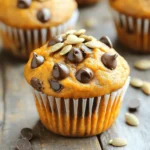 - 1 cup canned pumpkin puree - 1/2 cup packed brown sugar - 1/2 cup granulated sugar - 1/3 cup vegetable oil - 2 large eggs - 1 teaspoon vanilla extract - 1 1/2 cups all-purpose flour - 1 teaspoon baking powder - 1 teaspoon baking soda - 1 teaspoon ground cinnamon - 1/2 teaspoon ground nutmeg - 1/4 teaspoon ground ginger - 1/2 teaspoon salt - 1 cup chocolate chips (semisweet or dark) - Optional: Pumpkin seeds for topping When I make Chocolate Chip Pumpkin Muffins, I love using canned pumpkin puree. It adds moisture and rich flavor. The brown sugar and granulated sugar give a sweet touch. I use vegetable oil for a soft texture. Eggs help the muffins rise and bind the ingredients nicely. I always choose all-purpose flour for the base. Baking powder and baking soda are key for a fluffy muffin. The spices—cinnamon, nutmeg, and ginger—bring warmth and fall vibes. Chocolate chips add delicious bursts of sweetness. If you want to get creative, sprinkle pumpkin seeds on top for crunch. This mix of ingredients creates a cozy, flavorful treat perfect for any fall day. Each bite gives you that warm, seasonal taste. Trust me, you will love these muffins! First, preheat your oven to 350°F (175°C). This warms the oven so your muffins bake evenly. Prepare your muffin tin by lining each cup with paper liners or greasing them lightly with cooking spray or oil. Next, in a large mixing bowl, mix the wet ingredients. Combine 1 cup of canned pumpkin puree, 1/2 cup of packed brown sugar, 1/2 cup of granulated sugar, 1/3 cup of vegetable oil, 2 large eggs, and 1 teaspoon of vanilla extract. Whisk these together until smooth. Now, it’s time to sift and combine the dry ingredients. In a separate bowl, sift together 1 1/2 cups of all-purpose flour, 1 teaspoon of baking powder, 1 teaspoon of baking soda, 1 teaspoon of ground cinnamon, 1/2 teaspoon of ground nutmeg, 1/4 teaspoon of ground ginger, and 1/2 teaspoon of salt. This process helps mix the leavening agents well. Gradually mix the dry ingredients into the wet mixture. Add the dry ingredients in thirds, stirring gently with a spatula or wooden spoon. It’s okay to have a few lumps; avoid overmixing. This keeps the muffins soft. Next, fold in 1 cup of chocolate chips carefully. Make sure they spread evenly throughout the batter. Then, using a scoop or spoon, fill each muffin cup about two-thirds full with the batter. For a nice touch, add a sprinkle of pumpkin seeds on top. Bake the muffins for 18-22 minutes. They are ready when a toothpick comes out clean or with a few moist crumbs. Once baked, let the muffins cool in the tin for 5 minutes before moving them to a wire rack. This cooling step helps them set properly. How to prevent overmixing Overmixing can lead to tough muffins. To avoid this, mix the wet and dry ingredients gently. Stir until just combined. A few small lumps are fine. This keeps the muffins light and fluffy. Ensuring even baking To help your muffins bake evenly, place the muffin tin in the center of the oven. This allows hot air to flow around the muffins. Keep an eye on them during baking. Rotate the tin halfway through for best results. Alternatives for sugar If you want a healthier option, use maple syrup or honey instead of sugar. You may need to adjust the liquid in the batter. Use less liquid if you add a wet sweetener. Vegan substitutions To make these muffins vegan, replace the eggs with flaxseed meal. Mix 1 tablespoon of flaxseed with 3 tablespoons of water for each egg. Let it sit until it thickens. You can also use plant-based milk instead of regular milk. Best pairings with beverages These muffins pair well with coffee or tea. The flavors of pumpkin and chocolate blend nicely with both. Try serving them with a warm spiced cider for a cozy treat. Ideas for garnishing For a special touch, sprinkle powdered sugar on top of the muffins before serving. You can also add pumpkin seeds for crunch. A dollop of whipped cream adds sweetness and creaminess. {{image_4}} You can easily change the taste of your chocolate chip pumpkin muffins. Adding nuts or dried fruits gives a new twist. Try walnuts, pecans, or dried cranberries for texture. You can also explore different types of chocolate. Semisweet chocolate is a classic choice, but milk or dark chocolate adds a rich flavor. Mix and match to find your favorite combo! For those needing gluten-free options, swap all-purpose flour with almond or gluten-free flour. Your muffins will still be fluffy and tasty! If you want to reduce sugar, use a sugar substitute like stevia or applesauce. This keeps the muffins sweet while cutting calories. Fall brings lovely flavors. You can add apple chunks or chopped dates for a seasonal touch. For holiday themes, consider adding spices like allspice or cloves. You could even top your muffins with a cream cheese frosting for festive flair. These changes make your muffins perfect for any occasion! To keep your muffins fresh, use airtight containers. Plastic or glass containers work well. You can also use a resealable bag. Make sure to cool the muffins before you store them. This helps prevent moisture build-up. Place parchment paper between layers to avoid sticking. For refrigeration, store the muffins in the fridge if you want them to last longer. They stay fresh for about a week in the fridge. Remember to wrap them tightly to keep them moist. Freezing muffins is a great way to enjoy them later. First, let the muffins cool completely. Then, wrap each muffin in plastic wrap. You can also use aluminum foil for better protection. Place wrapped muffins in a freezer-safe bag. To thaw, remove a muffin from the freezer. Leave it at room temperature for about an hour. If you want to eat it warm, pop it in the microwave for 15-20 seconds. This brings back the fluffy texture. Chocolate chip pumpkin muffins stay fresh for about 3-5 days at room temperature. If stored in the fridge, they can last a week. Signs of spoilage include mold, an off smell, or a dry texture. If you see any of these signs, it’s best to toss them. Enjoy your muffins while they’re at their best! You can use a toothpick test for doneness. Insert a toothpick into the center of a muffin. If it comes out clean or with a few moist crumbs, your muffins are ready. This simple test helps you avoid underbaking or overbaking. Trust me, it works every time! Yes, you can use fresh pumpkin! To prepare fresh pumpkin, start by cutting it in half and removing the seeds. Roast the halves in the oven until soft. Scoop out the flesh and mash it until smooth. This method gives a rich flavor. Just make sure to measure the same amount as you would with canned pumpkin. You have several options for egg replacements in baking. Common choices include: - 1/4 cup unsweetened applesauce per egg - 1/4 cup mashed banana per egg - 1 tablespoon ground flaxseed mixed with 3 tablespoons water, let sit for a few minutes These substitutes work well in muffins and keep them moist. Yes, you can make these muffins ahead of time! Bake them and let them cool completely. Store them in an airtight container at room temperature. They stay fresh for up to three days. You can also freeze them for longer storage. Just thaw before enjoying. In this article, we explored how to make delicious pumpkin muffins from scratch. We covered the essential ingredients, detailed step-by-step instructions, and shared tips for perfect baking. You can also try variations and discover how to store leftovers. Making these muffins can bring warmth to your kitchen, especially during fall. With a bit of creativity, every batch can be unique. Enjoy your baking journey, and share your tasty results!