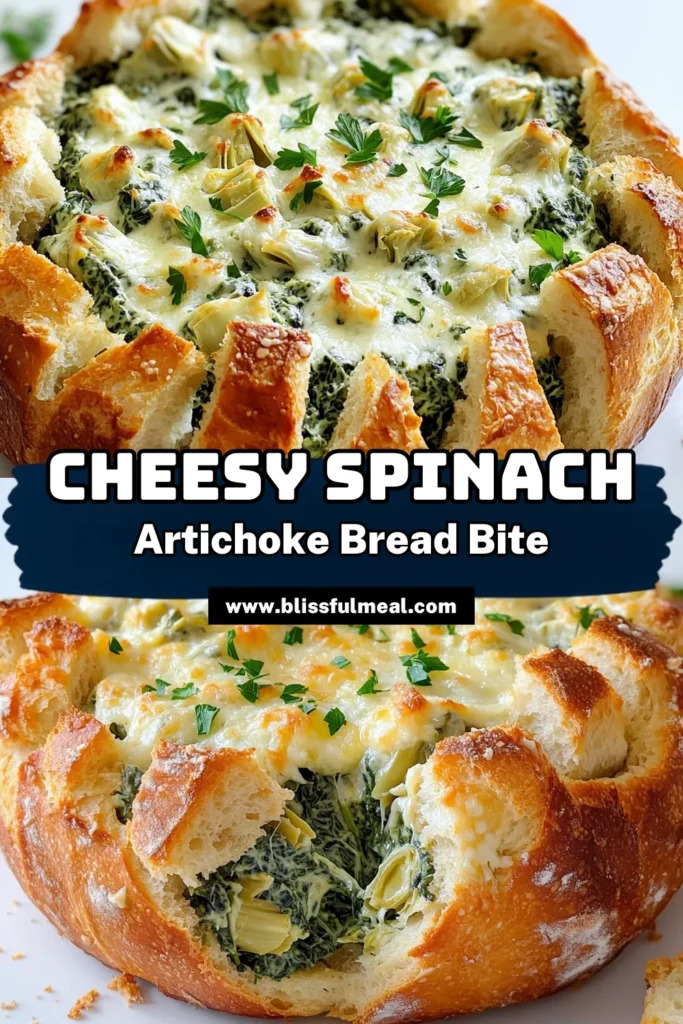 Get ready to impress with this Savory Spinach Artichoke Dip Pull Apart Bread! This mouthwatering recipe combines fresh spinach and artichokes with creamy cheeses, all stuffed into a delicious sourdough loaf. Perfect for your next party or game day snack, this dish is easy to make and is sure to wow your guests. Click through to explore the full recipe and elevate your appetizer game today! #SpinachArtichokeDip #PullApartBread #PartySnack #EasyRecipes