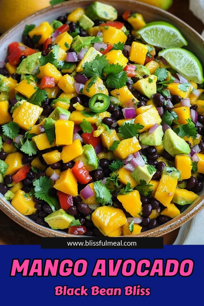 Dive into a tropical delight with this refreshing Mango Avocado Black Bean Paradise salad! Made with ripe mango, creamy avocados, and zesty lime, it’s perfect for any meal or a quick snack. This vibrant dish is easy to prepare in just 15 minutes and bursts with flavor, making it a crowd-pleaser. Click through to discover the full recipe and impress your friends with this delicious fusion! #MangoAvocadoSalad #HealthyEats #SummerRecipes #FreshFlavors
