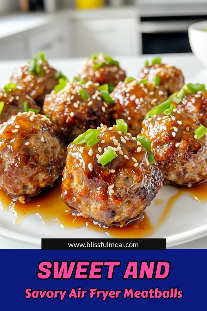 Satisfy your cravings with these Air Fryer Honey Garlic Meatballs! Made with juicy ground chicken or turkey and coated in a sweet and tangy honey garlic sauce, this easy recipe is perfect for a quick dinner or party appetizer. In just 30 minutes, you can impress your guests and family alike. Click through for the full recipe and elevate your meals today! #AirFryerRecipes #MeatballLover #QuickDinnerIdeas #EasyAppetizers
