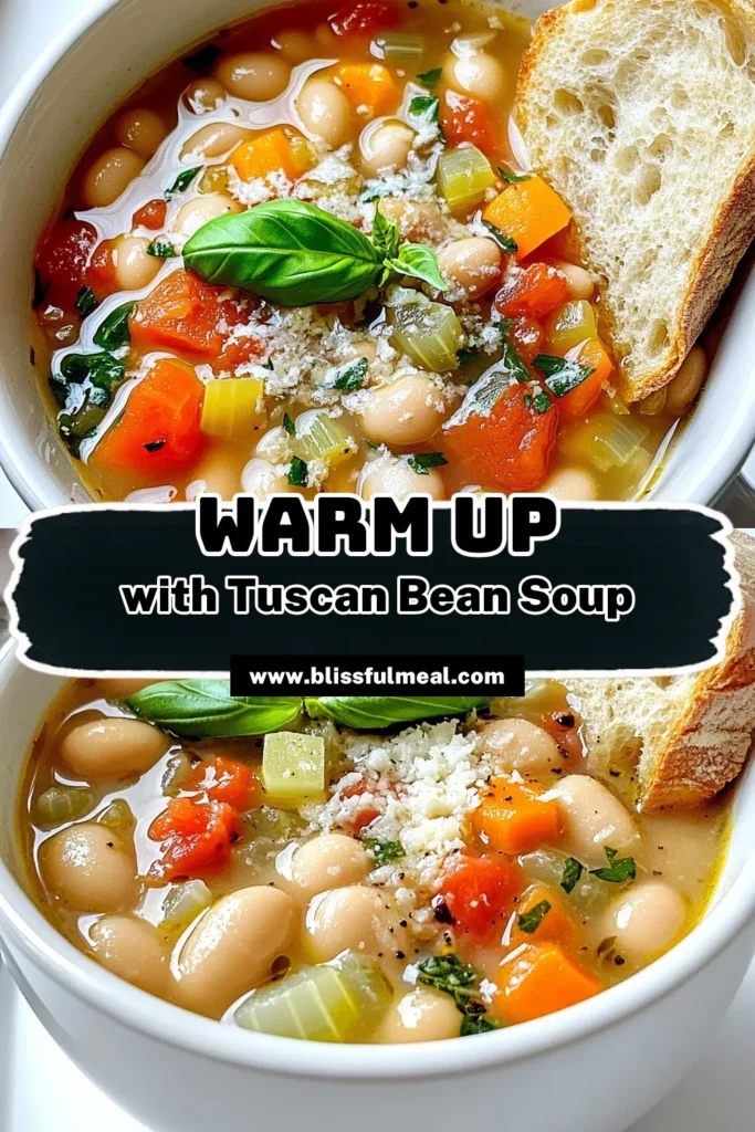 Warm up with this delicious Slow Cooker Tuscan White Bean Soup! Made with healthy ingredients like beans, fresh veggies, and aromatic herbs, it's perfect for cozy nights. Simply combine your ingredients in the slow cooker and let it do the work while you enjoy your day. Ready in 6-8 hours, this hearty soup is a crowd-pleaser. Click through for the full recipe and make it tonight! #SlowCookerSoup #HealthyEats #ComfortFood #BeanRecipes