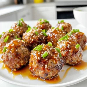 To make Air Fryer Honey Garlic Meatballs, you need a few simple ingredients that blend well together. Here’s what you’ll need: - 1 lb ground chicken or turkey - 1/2 cup breadcrumbs (preferably panko for added crispiness) - 1/4 cup grated Parmesan cheese - 1/4 cup chopped fresh parsley - 1 large egg - 2 cloves garlic, minced - 1 teaspoon salt - 1/2 teaspoon freshly cracked black pepper - 1/2 teaspoon garlic powder - 1 tablespoon soy sauce - 1/4 cup honey - 1 tablespoon rice vinegar - 1 teaspoon sesame oil - Sesame seeds and sliced green onions for garnish Each ingredient plays a role in bringing flavor and texture to the dish. For example, the breadcrumbs help bind the meatballs. They add a nice crunch, especially when using panko. The honey gives a sweet touch, while soy sauce adds depth. Don’t skip the garlic; it brings a savory note that makes these meatballs irresistible. Using fresh parsley not only adds color but also a fresh taste. The egg binds everything together, ensuring your meatballs hold their shape. Feel free to adjust the seasonings to match your taste. This recipe is versatile and can easily adapt to what you have on hand. Start by gathering all your ingredients. In a large bowl, mix the ground chicken or turkey with breadcrumbs, Parmesan cheese, chopped parsley, egg, minced garlic, salt, black pepper, and garlic powder. Use your hands to blend everything well until it forms a smooth mixture. Now, shape the mixture into meatballs. Aim for about 1 inch in size. Place them on a clean plate or tray. Make sure they are not touching each other. This helps them cook evenly later. Next, preheat your air fryer to 375°F (190°C). Preheating is key. It helps the meatballs cook right away and get that nice golden crust. Once preheated, arrange the meatballs in the air fryer basket. Lay them in a single layer. For a crispy finish, lightly spray them with cooking spray. Cook for about 12-15 minutes. Halfway through, shake the basket gently. This turns the meatballs and helps them brown nicely. To check for doneness, use a meat thermometer. The internal temperature should hit 165°F (75°C) for safe eating. While the meatballs cook, it’s time to make the honey garlic sauce. In a small saucepan on medium heat, whisk together honey, soy sauce, rice vinegar, and sesame oil. Let this simmer for 3-5 minutes. Keep stirring until it thickens slightly and bubbles form. You want the sauce to be sticky but not too thick. It should coat the meatballs perfectly when you drizzle it on later. To keep your meatballs juicy, use fresh ingredients. Choose ground chicken or turkey with some fat. Fat helps maintain moisture during cooking. Mix in breadcrumbs, Parmesan, and parsley for extra flavor. The egg binds everything together. Don't overmix; this keeps the meatballs tender. A light spray of cooking oil helps create a crispy outer layer. Make sure to space out the meatballs in the air fryer. This allows hot air to circulate, cooking them evenly. Flip the basket halfway through cooking for even browning. You can add more flavor with simple seasonings. Try adding chili flakes for heat or ginger for a twist. Marinating the meatball mixture overnight can deepen the taste. Just cover and refrigerate the mixture to let the flavors blend. {{image_4}} You can switch up the ground meat for your honey garlic meatballs. Ground beef or pork works well. If you want a leaner option, try ground chicken or turkey. Each choice gives a different taste and texture. If you need a gluten-free option for breadcrumbs, use crushed gluten-free crackers. You can also use ground oats. Both alternatives hold the meatballs together nicely while keeping them tasty. To boost flavor, add spices like ginger or chili flakes. Ginger adds a warm, zesty kick, while chili flakes give some heat. You can adjust the amount based on your taste. You might also try different sauces. Instead of the honey garlic sauce, use teriyaki or sweet chili sauce. Each sauce brings a unique flavor to the meatballs, letting you explore new tastes. Pair your meatballs with sides for a complete meal. Steamed rice, quinoa, or roasted veggies work great. These sides complement the sweet and savory flavors of the meatballs. For a fun presentation at parties, serve the meatballs on a colorful platter. Use fresh parsley or greens as a base. You can also put toothpicks in each meatball for easy serving. This makes them perfect for gatherings or game days. To store leftover meatballs, let them cool first. Place them in an airtight container. This keeps them fresh and tasty. You can refrigerate them for up to three days. When ready to eat, simply reheat them in the air fryer or microwave. If you want to save meatballs for later, freezing is a great option. First, let them cool completely. Then, place them in a single layer on a baking sheet. Freeze them for about an hour. Once they are firm, transfer them to a freezer bag. Remove as much air as possible to prevent freezer burn. You can freeze them for up to three months. When you're ready to eat, take out the meatballs and reheat them. You can air fry them at 375°F (190°C) for about 10-12 minutes. They will heat through and regain their crispy texture. Properly stored, these meatballs will last in the fridge for three days. If frozen, they can last for up to three months. Always check for any signs of spoilage before eating. If they smell off or look strange, it's best to throw them away. Enjoy your delicious honey garlic meatballs while they are fresh! Yes, you can use other meats. Ground beef or pork works well too. If you want a healthier option, try ground lamb or even plant-based meat. Each will bring its own unique flavor. You can also mix meats for a fun twist. Check the internal temperature of the meatballs. They should reach 165°F (75°C) for safety. Use a meat thermometer for the best results. This temperature ensures they are cooked all the way through. If you don’t have a thermometer, cut one open and check for no pink inside. These meatballs pair great with many sides. Try serving them over rice or noodles for a filling meal. You can also add steamed vegetables for a colorful plate. For a lighter option, serve them with a fresh salad. They also make a great appetizer with toothpicks! Absolutely! You can prepare the meatball mixture the night before. Just cover it and store it in the fridge. When you're ready to cook, form the meatballs and air fry them. You can also cook them and store leftovers in the fridge for quick meals later. Reheat in the air fryer for the best results. In this post, we explored making delicious honey garlic meatballs. We covered essential ingredients, step-by-step instructions, and tips for juicy, crispy meatballs. You learned about variations and storage to keep them fresh. With these details, you can impress family and friends in the kitchen. Don't hesitate to experiment with flavors and sides to make this dish your own. Enjoy your cooking journey and happy eating!