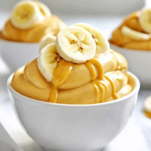 - 3 ripe bananas, peeled, sliced, and frozen - 1/2 cup natural peanut butter - 1/4 cup coconut milk - 1 tablespoon maple syrup - 1/2 teaspoon pure vanilla extract - A pinch of sea salt - High-powered blender or food processor - Parchment-lined baking sheet - Airtight container For this vegan peanut butter banana ice cream, you'll need a few simple items. Main Ingredients: Ripe bananas are key. Choose bananas that are yellow and have some brown spots. They will taste sweeter. Next, grab some natural peanut butter. Ensure it's creamy and made from just peanuts. This will give your ice cream a rich flavor. Lastly, coconut milk adds creaminess. You can also use any plant-based milk you prefer. Optional Ingredients: You might want to add maple syrup for extra sweetness. A little vanilla extract adds depth. Finally, a pinch of sea salt balances the sweetness. Equipment Needed: Using a high-powered blender or food processor is important. It blends the frozen bananas into a smooth ice cream. A parchment-lined baking sheet helps freeze the banana slices evenly. An airtight container will keep your ice cream fresh in the freezer. Gather these ingredients and tools, and you’re ready to make a creamy delight! {{ingredient_image_2}} Start by peeling your ripe bananas. Cut them into thin, even slices. This helps them freeze faster. Lay the slices flat on a parchment-lined baking sheet. Freeze them for at least 2 hours. This ensures they are solid. Even slicing is key for quick freezing. If they are too thick, they will take longer. Once your banana slices are frozen, it’s time to blend. Put the frozen banana slices in a high-powered blender. Add natural peanut butter and coconut milk. If you want, add maple syrup, vanilla extract, and a pinch of sea salt. Blend on high speed until smooth. Stop to scrape down the sides as needed. If the mixture is too thick, add more coconut milk. Do this one tablespoon at a time until you get a creamy texture. After blending, taste your ice cream. You may want to adjust the sweetness. If you want it sweeter, add more maple syrup. You can serve it right away for a soft-serve texture. If you prefer it firmer, transfer it to an airtight container. Freeze for about 2 hours. Once it’s set, scoop it into bowls. Enjoy this creamy delight! To get that perfect creamy texture, pay close attention to the liquid ratios. Use just enough coconut milk to blend smoothly. If it feels too thick, add a tablespoon more. Always stop to scrape down the sides of the blender. This ensures all the ingredients mix well. You want a smooth, soft-serve ice cream feel. Keep blending until you achieve that dreamy consistency. You can have fun by adding more flavors! Try mixing in cocoa powder for a chocolate twist. You can also use other fruits like strawberries or mango. Pairing flavors is key. The nutty taste of peanut butter goes so well with sweet banana. Be bold and explore what you like! When serving, use chilled bowls for a special touch. Garnish your ice cream with extra banana slices or a drizzle of peanut butter. A sprinkle of crushed nuts adds a nice crunch, too. These little details make your dish look great and taste even better. Enjoy every creamy bite! Pro Tips Use Very Ripe Bananas: The riper the bananas, the sweeter and creamier your ice cream will be. Look for bananas with brown spots for the best flavor. Experiment with Add-ins: Feel free to customize your ice cream by adding ingredients like cocoa powder, cinnamon, or even a handful of chocolate chips for a delightful twist. Store Properly: To keep your ice cream fresh, make sure to store it in an airtight container, and press a piece of parchment paper directly on the surface before sealing. Thaw Before Serving: If your ice cream becomes too firm after freezing, let it sit at room temperature for a few minutes before scooping for easier serving. {{image_4}} You can change the flavor of your ice cream easily. Try adding chocolate or cocoa powder. This gives a rich taste that blends well with peanut butter. Just mix in 2 tablespoons of cocoa powder when you blend. You can also try other fruits. Berries, mango, or even pineapple can add a fun twist. Just freeze and blend them like the bananas. Want a different texture? You can add mix-ins like nuts or granola. Chopped peanuts or almonds give a nice crunch. Stir them in after blending, so they stay chunky. If you want a chunkier ice cream, freeze banana pieces longer. Then, blend only until smooth. This keeps some small chunks for a delightful bite. If you have nut allergies, you can use different nut butters. Almond or sunflower seed butter works well. Each nut butter will give a unique flavor. You can also make this recipe gluten-free. All the ingredients listed are naturally gluten-free, so you are safe to enjoy. To store your vegan peanut butter banana ice cream, use an airtight container. This keeps out air and moisture. I recommend freezing it in small portions. This way, you can enjoy it later without wasting any. If you want to keep it fresh, press a piece of plastic wrap against the surface before sealing the lid. It helps reduce ice crystals. When you want to enjoy your ice cream again, take it out of the freezer. Let it sit on the counter for about 10 minutes. This softens it nicely. If you find it still too hard, you can use a microwave. Heat it for 10 seconds at a time. Check often to avoid melting too much. To prevent ice crystals, store it tightly sealed and avoid frequent opening. In the freezer, this ice cream lasts for about 2 to 3 weeks. After that, the flavor may fade. Look for any changes in texture. If you see ice crystals forming or a strange smell, it’s time to toss it. Always trust your senses; they guide you well in the kitchen! Yes, you can use regular peanut butter. However, natural peanut butter has a different taste. It has simple ingredients and no added sugar. Regular peanut butter often has added sugar and oils. This can make your ice cream sweeter and richer. If you like that taste, go for it! This recipe is easy to change for allergies. If you have a nut allergy, use sun butter or seed butter. For a dairy-free version, stick with coconut milk or any plant-based milk. If you're avoiding sugar, try a sugar substitute. Always check labels to be safe. If you don’t have a blender, use a fork or potato masher. Start with the frozen bananas. Mash them until they are smooth. Then, mix in the peanut butter and other ingredients with a spoon. It will take more time, but you can still enjoy this creamy treat! This blog post guided you through making a tasty banana ice cream. You learned about the key ingredients, from ripe bananas to natural peanut butter. I also shared tips for blending and achieving the perfect texture. You can experiment with flavors and customize the recipe to fit your needs. Remember to store your ice cream properly to keep it fresh. With these steps, you can create a delightful treat that satisfies your sweet tooth! Enjoy your ice cream-making adventure!