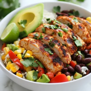 - 2 boneless, skinless chicken breasts - 2 tablespoons Cajun seasoning - 1 tablespoon olive oil (plus more if needed) - 1 cup jasmine rice - 2 cups chicken broth or water - 1 red bell pepper, diced - 1 green bell pepper, diced - 1 small onion, finely chopped - 2 cloves garlic, minced - 1 can (15 oz) black beans, drained and rinsed - 1 cup corn (fresh or frozen) - 1 tablespoon lime juice - 1 teaspoon smoked paprika - ¼ cup chopped fresh cilantro - Salt and pepper to taste - Optional garnish: sliced avocado and lime wedges - Chicken Breasts: This lean meat is the star of the dish. It cooks fast and absorbs flavors well. - Cajun Seasoning: This blend adds spice and bold flavor. It includes paprika, cayenne, and herbs. - Olive Oil: This oil helps cook the chicken and keeps it moist. You can use more if needed. - Jasmine Rice: This fragrant rice pairs well with the dish. It cooks fluffy and light. - Chicken Broth or Water: Using broth adds depth to the rice. Water is a good substitute. - Red and Green Bell Peppers: These add color and crunch. They bring sweetness and freshness. - Onion: This ingredient enhances the dish's flavor base. It becomes sweet when sautéed. - Garlic: Minced garlic adds a rich, savory taste. It complements the Cajun seasoning. - Black Beans: These beans add protein and fiber. They make the meal hearty and filling. - Corn: Sweet corn adds a pop of sweetness. It balances the spices nicely. - Lime Juice: This adds brightness. It cuts through the richness of the dish. - Smoked Paprika: This spice gives a smoky flavor, enhancing the Cajun taste. - Fresh Cilantro: Chopped cilantro adds a fresh touch. It also provides a nice color contrast. - Salt and Pepper: These basic seasonings enhance all the flavors. - Sliced Avocado and Lime Wedges: These are optional but add creaminess and extra zing. - Chicken: You can use thighs for more flavor. Tofu or shrimp also work well. - Jasmine Rice: Use brown rice for a healthier option. Quinoa is a good gluten-free choice. - Bell Peppers: Any color of bell pepper is great. You can also try zucchini or spinach. - Black Beans: Substitute with pinto beans or chickpeas for variety. - Corn: You can use canned corn or skip it if you prefer. - Lime Juice: Lemon juice is a good alternative if you don’t have lime. - Cilantro: If you dislike cilantro, parsley or green onions can be used instead. - Spices: Add more Cajun seasoning for heat or smoked paprika for depth. {{ingredient_image_2}} First, take the chicken breasts and rub them with olive oil. Use your hands to ensure that each piece is well-coated. Next, sprinkle Cajun seasoning all over the chicken. Make sure to cover every inch for the best flavor. Let the chicken marinate for at least 15 minutes. This step is key for great taste. In a medium pot, combine jasmine rice and chicken broth or water. Bring this mix to a boil over high heat. Once it boils, lower the heat and cover the pot. Let it simmer for 15 to 18 minutes. The rice will be fluffy and absorb all the liquid when done. Heat a splash of olive oil in a large skillet over medium heat. Add the chopped onion and sauté it until it turns translucent. This takes about 2 to 3 minutes. Then, add the diced red and green bell peppers and minced garlic. Sauté these for another 3 to 4 minutes until they soften and smell great. Now, push the cooked veggies to one side of the skillet. Place the marinated chicken breasts on the other side. Cook each breast for 6 to 7 minutes on one side, then flip them over. Cook for another 6 to 7 minutes until the chicken is fully cooked and has a nice char. After cooking, let the chicken rest for a few minutes before slicing. In the same skillet with the veggies, add the drained black beans and corn. Sprinkle in smoked paprika and lime juice, then stir gently. Heat everything through for 2 to 3 minutes. Season with salt and pepper to your taste. Slice the rested grilled chicken into strips. In serving bowls, start with a layer of the spiced rice mixture. Then, place the sliced chicken on top. To finish, sprinkle freshly chopped cilantro over the bowls. For a nice touch, add avocado slices and lime wedges on the side. This adds a refreshing flavor and a beautiful look to your dish. To make juicy chicken, marinate it well. Use olive oil and Cajun seasoning to coat the chicken. Let it sit for at least 15 minutes. This step packs in flavor and keeps the chicken moist. When cooking, use medium heat. This helps prevent burning while still giving a nice char. Flip the chicken only once. This keeps the juices inside. For the best rice, rinse jasmine rice before cooking. This removes extra starch and makes it fluffy. Use chicken broth or water for cooking. Start by boiling the liquid, then lower the heat. Cover and let it simmer for 15-18 minutes. When done, fluff the rice with a fork. This adds air and keeps the grains separate. Heat olive oil in a large skillet over medium heat. Start with onions. Cook them until they turn translucent. This usually takes about 2-3 minutes. Next, add bell peppers and garlic. Sauté for another 3-4 minutes. Look for the peppers to soften and become fragrant. This step adds great flavor to your dish. Add lime juice and smoked paprika to boost the flavor. These ingredients add a zesty kick and depth. Don't forget to season with salt and pepper. Always taste your food as you cook. Adjust the seasoning to your liking. Fresh cilantro on top adds a pop of color and freshness. For extra fun, serve with avocado slices and lime wedges. They bring a creamy and tart taste to every bite. Pro Tips Marinating Time: For the best flavor, allow the chicken to marinate for at least 30 minutes or up to overnight in the refrigerator. Rice Cooking: To achieve perfectly fluffy rice, avoid lifting the lid while it cooks, as this releases steam and can affect the cooking process. Vegetable Variations: Feel free to mix in other vegetables like zucchini or corn for added nutrition and flavor. Garnish for Freshness: Adding lime wedges and avocado not only enhances flavor but also adds a refreshing contrast to the spicy dish. {{image_4}} You can make this dish vegetarian by swapping chicken for veggies. Use hearty vegetables like zucchini, mushrooms, or eggplant. Toss these with the Cajun seasoning and olive oil. Let them soak in the flavors for a few minutes. Cook them just like the chicken. This way, you get that same rich taste without the meat. If you want to mix it up, try using shrimp or tofu. For shrimp, season them like the chicken. Cook them for just a few minutes until they turn pink. For tofu, use firm or extra-firm varieties. Press it to remove extra water, then cut it into cubes. Marinate and sauté until golden. Both options add great flavor and texture. To spice things up, you can adjust the heat level. Add more Cajun seasoning or include hot sauce. If you want a smoky kick, add smoked paprika. You can also toss in sliced jalapeños or crushed red pepper flakes. Always taste as you go. This way, you can find the perfect heat for your bowl. To keep your Cajun chicken and rice bowls fresh, let them cool first. Place them in an airtight container. Store them in the fridge for up to three days. Remember to separate the chicken from the rice and veggies for best results. When you are ready to eat, you can reheat your leftovers easily. Use the microwave for quick warming. Heat in 30-second intervals, stirring in between, until it’s hot. If you prefer, you can reheat on the stove. Just add a splash of chicken broth to prevent sticking. If your meal prep includes freezing, it works well! Pack your chicken and rice bowls in freezer-safe containers. Label them with the date. They can last up to three months in the freezer. To eat, thaw in the fridge overnight before reheating. I recommend using jasmine rice. It has a lovely aroma and fluffy texture. The rice absorbs the Cajun flavors well. You can also use long-grain rice if you prefer. Both options will work nicely. Yes, you can prepare this dish ahead of time. Cook the chicken and rice, then store them separately. Keep the vegetables in a sealed container. This way, you can reheat everything before serving. It helps save time on busy days. To add some heat, increase the Cajun seasoning. You can also add fresh minced jalapeños or hot sauce. For a smoky flavor, try adding a dash of cayenne pepper. Adjust the spice to match your taste. Cajun Chicken and Rice Bowls are great with a simple green salad. You can serve coleslaw or cornbread as well. Grilled vegetables also make a nice side. These options keep the meal fresh and balanced. This blog shared how to make delicious Cajun chicken and rice bowls. We explored key ingredients and their roles, plus substitutions. I detailed each cooking step for perfect results, from marinating the chicken to serving. You learned tips for cooking, variations to try, and best storage methods for leftovers. Remember, cooking is fun! Use these steps as a guide, but feel free to get creative and make it your own. Enjoy your cooking journey!