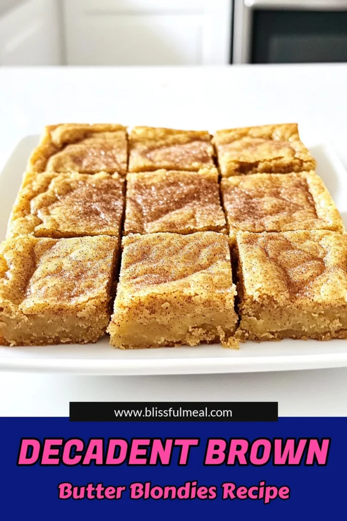Indulge in the deliciousness of Brown Butter Snickerdoodle Blondies! These chewy treats made with rich brown butter and sweet cinnamon sugar are perfect for any occasion. With simple ingredients and easy steps, you'll be enjoying this delightful dessert in no time. Click through to explore the full recipe and impress your friends and family with your baking skills! #BrownButterBlondies #Snickerdoodles #BakingJoy #DessertLovers