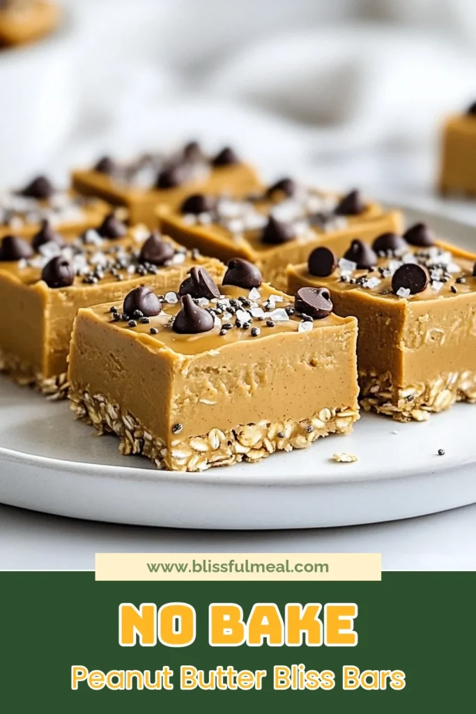 Looking for a quick and nutritious treat? Try these no bake peanut butter bars! This easy protein bar recipe is perfect for healthy peanut butter snacks that fuel your day. Made with rolled oats, chia seeds, and optional chocolate chips, these no bake energy bars are ideal for meal prep or a post-workout boost. Whip up these homemade peanut butter treats and savor a delicious snack. Save this recipe for later! #NoBakeSnacks #HealthyTreats #PeanutButterBars #ProteinSnacks