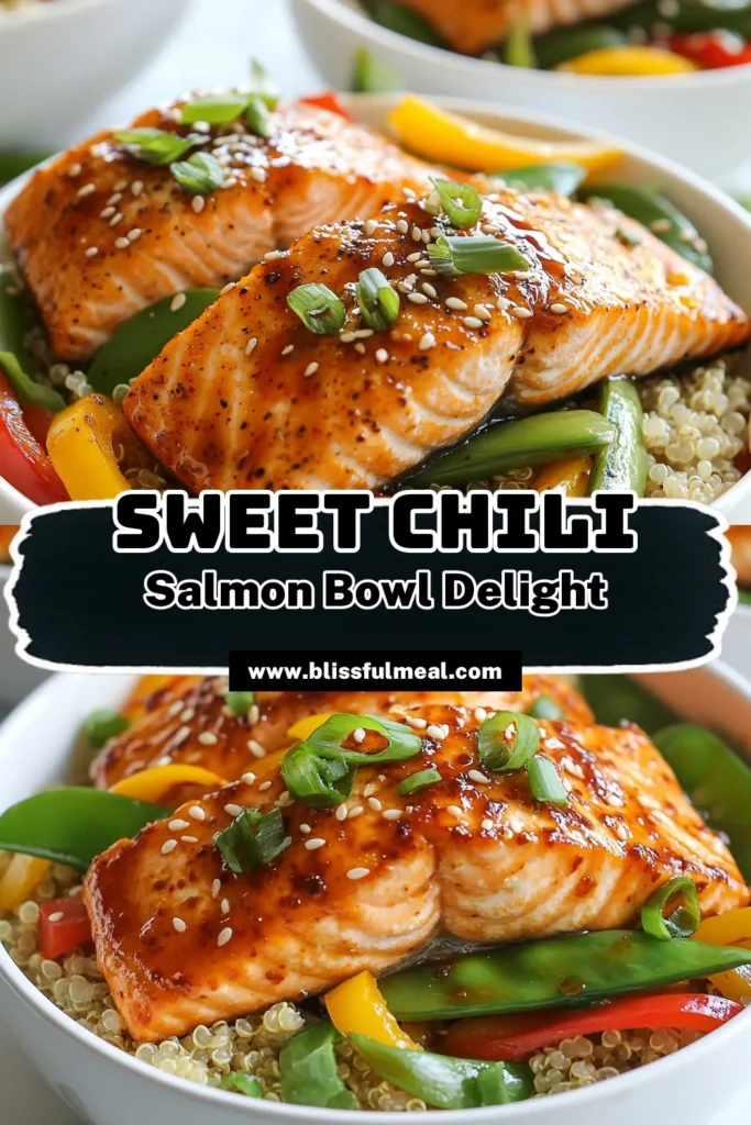 Discover the perfect blend of flavors with these Sweet Chili Salmon Bowls! Packed with protein and nutrients, this easy dinner idea features tender quinoa, vibrant veggies, and perfectly cooked salmon glazed in sweet chili sauce. Perfect for a healthy dinner or meal prep, these Asian inspired bowls are a must-try. Get the full recipe now and elevate your culinary skills! #SweetChiliSalmon #QuinoaSalmonBowls #HealthySalmonRecipes #AsianInspiredBowls
