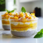 - 1 cup full-fat canned coconut milk - 1/4 cup chia seeds - 2 tablespoons honey or maple syrup - 1 ripe mango, peeled and diced - 1/2 teaspoon pure vanilla extract (optional) - A pinch of sea salt - Toasted coconut flakes for garnish For the coconut milk, you can choose full-fat for creaminess or light for a lower fat option. The honey or maple syrup lets you customize the sweetness. If you use honey, it adds a nice floral note. If you prefer vegan, stick with maple syrup. The vanilla extract is optional. It adds depth but is not essential. Chia seeds are tiny powerhouses. They are high in fiber, which helps digestion. They also provide omega-3 fatty acids, which are great for heart health. Coconut milk gives you healthy fats, which can keep you full longer. It also contains vitamins C, E, and B vitamins. The mango adds a burst of flavor and is rich in vitamins A and C. This pudding is not just tasty; it also supports a healthy diet. To start, grab a medium mixing bowl. Pour in 1 cup of full-fat canned coconut milk. This gives the pudding a rich, creamy texture. Next, add 1/4 cup of chia seeds. These tiny seeds will thicken the pudding. Then, add 2 tablespoons of honey or maple syrup to sweeten. Adjust this based on how sweet you like your pudding. If you want, add 1/2 teaspoon of pure vanilla extract for extra flavor. Finally, sprinkle in a pinch of sea salt. Use a whisk to mix everything well. Make sure the chia seeds spread out evenly. Now, let the mixture rest for about 5 minutes. This is a key step! It allows the chia seeds to absorb some coconut milk. After that, whisk again. This helps keep the chia seeds from clumping together. You want a smooth texture, so don't skip this part. The more you whisk, the better the pudding will turn out. Cover the bowl with plastic wrap or pour the mixture into a mason jar. Make sure it has a lid. Place it in the refrigerator for at least 4 hours. For best results, let it chill overnight. This time lets the chia seeds soak up the liquid. They will expand and create a thick pudding. When it's ready, give it a gentle stir. If it’s too thick, add a splash of coconut milk and mix. Now, it’s time to enjoy your creamy chia pudding! To avoid clumping in chia seeds, follow these steps. First, mix your coconut milk and chia seeds well. Use a whisk to blend them together. After mixing, let the mixture sit for about five minutes. This allows the chia seeds to absorb some liquid. Then, whisk it again. This second whisking helps break up any clumps. If you skip this, your pudding may not be smooth. You have fun options for serving mango coconut chia pudding. Try using clear glass cups for a beautiful display. Layer the pudding with diced mango for a colorful look. You can also serve it in mason jars for a cute picnic treat. Another idea is to serve it with a scoop of yogurt on top. This adds creaminess and a tangy flavor that pairs well. Garnishing adds flair and flavor to your pudding. Use fresh fruits like berries, kiwi, or even more mango on top. For crunch, sprinkle toasted coconut flakes over each serving. Nuts like almonds or cashews add a nice texture too. A few mint leaves give a pop of color and freshness. These simple additions make your dish look and taste amazing. {{image_4}} You can get creative with flavors in this pudding. Try adding cocoa powder for a rich chocolate taste. You can also mix in other fruits like strawberries or bananas. Each fruit gives a new twist to the pudding. You might even blend in some peanut butter for a nutty flavor. The options are endless! If you have dietary needs, there are easy swaps. Use agave syrup or stevia instead of honey or maple syrup for vegan options. For nut-free choices, just skip any nut toppings. This pudding is great for many diets, so you can enjoy it worry-free. Layering can make your pudding look fancy. Use clear cups to show off the pudding's color. Add yogurt or granola between layers for texture. Fresh fruit on top adds a pop of color and taste. This makes a delightful parfait that impresses guests or brightens your day! To store leftover mango coconut chia pudding, use an airtight container. Glass jars or plastic containers work well. Make sure the lid is secure to keep out air. This helps maintain the pudding's creamy texture and flavor. Always refrigerate your pudding right after serving. Mango coconut chia pudding lasts up to five days in the fridge. If you see any change in color or smell, it's best to toss it out. Always check for freshness before enjoying your leftovers. You can freeze mango coconut chia pudding for up to three months. Use freezer-safe containers and leave some space at the top for expansion. When you're ready to eat, thaw it overnight in the fridge. Stir well before serving to revive the texture. Yes, you can use other fruits! Berries, bananas, or peaches work well. They add different flavors and colors. Try mixing fruits for a fun twist. Just make sure they are ripe and sweet. The pudding should be thick and creamy. After refrigerating, check the texture. If it holds its shape when you scoop it, it is ready. If it seems too runny, let it chill longer. Yes, chia pudding is very healthy. Chia seeds provide fiber, protein, and healthy fats. Coconut milk adds creaminess and good nutrients. This dish is a great choice for breakfast or a snack. In this article, we explored how to make mango coconut chia pudding. We covered the key ingredients, preparation steps, and helpful tips for texture. You learned about fun serving ideas and flavor variations. Don't forget about proper storage to keep your pudding fresh! Try this recipe for a tasty, healthy treat. Enjoy experimenting with flavors and serving styles. Remember, making chia pudding is simple and fun. Happy cooking!