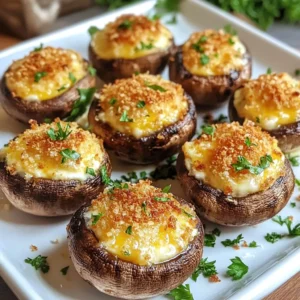- 12 large cremini or button mushrooms, cleaned and stems removed - 1 cup cream cheese, softened - 1/2 cup freshly grated Parmesan cheese - 1/4 cup panko breadcrumbs - 1/4 cup fresh parsley, finely chopped - 2 cloves garlic, minced - 1 teaspoon dried oregano - Salt and black pepper to taste - 1 tablespoon olive oil These ingredients create a rich and creamy filling. The cream cheese pairs well with the Parmesan, giving a nice flavor. The panko breadcrumbs add crunch, while parsley and garlic enhance freshness. - Crumbled bacon for a savory touch - Chopped sun-dried tomatoes for a tangy flavor - Spinach for added nutrients - Different cheese like feta or mozzarella for variety Feel free to mix and match these ingredients. They help you make the dish your own. You can easily adapt the flavors to suit your taste. - Air fryer for quick cooking - Mixing bowl for combining ingredients - Spoon or piping bag for filling mushrooms - Small brush for drizzling oil These tools make the process easy. The air fryer cooks the mushrooms evenly, while the mixing bowl helps you blend the filling well. A spoon or piping bag lets you fill each cap neatly. {{ingredient_image_2}} 1. Preheat your air fryer to 350°F (175°C) for about 5 minutes. This helps cook the mushrooms evenly. 2. Prepare the filling by mixing the softened cream cheese, grated Parmesan, panko breadcrumbs, chopped parsley, minced garlic, dried oregano, and some salt and pepper in a bowl. Stir well. 3. Clean the mushrooms by wiping them with a damp cloth. Remove the stems gently to create space for the filling. 1. Fill each mushroom cap with the cream cheese mixture. Use a small spoon for precision. Make sure to fill them well without overflowing. 2. Drizzle olive oil over the tops of the stuffed mushrooms. This adds flavor and helps them brown nicely. 3. Place the stuffed mushrooms in a single layer in the air fryer basket. Avoid overcrowding to ensure they cook evenly. 4. Air fry the mushrooms for 10 to 12 minutes. Watch them closely. They should be golden brown and tender when done. 1. Remove the mushrooms from the air fryer and let them cool for a few minutes. This helps set the filling. 2. Serve your mushrooms on a pretty platter. For a pop of color, garnish with fresh parsley or a sprinkle of paprika. Enjoy the delicious flavors! To get the best stuffed mushrooms, start with fresh mushrooms. Look for large cremini or button mushrooms. Clean them gently to keep them intact. Use a mix of cream cheese and Parmesan for a rich filling. Panko breadcrumbs add crunch. Fill each mushroom cap generously, but don’t overfill. Drizzle olive oil for extra flavor. Air fry at 350°F for about 10 to 12 minutes. Check for a golden brown top. The mushrooms should be tender and bursting with flavor. One common mistake is overcrowding the air fryer. This can lead to uneven cooking. Always leave space between the mushrooms for air to circulate. Another mistake is using cold cream cheese. Make sure it’s softened for easy mixing. Also, avoid skipping the olive oil drizzle. It helps with browning and flavor. Lastly, don’t forget to season well with salt and pepper. It makes a big difference in taste. Preheat your air fryer before cooking. This ensures even cooking from the start. Place the mushrooms in a single layer in the basket. This helps them cook properly. Shake the basket halfway through cooking for even browning. Always monitor the cooking time. Air fryers can cook faster than expected. Lastly, let the mushrooms cool for a few minutes after cooking. This helps the flavors settle and makes them easier to eat. Pro Tips Use Fresh Ingredients: Always choose the freshest mushrooms and herbs to enhance the overall flavor of your stuffed mushrooms. Experiment with Fillings: Feel free to add ingredients like crumbled sausage, spinach, or sun-dried tomatoes to the filling for a unique twist. Don’t Overcrowd the Air Fryer: Arrange the stuffed mushrooms in a single layer for even cooking and optimal crispiness. Adjust Cooking Time: Depending on the size of your mushrooms, you may need to adjust the cooking time slightly for perfect results. {{image_4}} You can change the stuffing for more fun. Try adding cooked sausage or bacon for a meaty touch. You can also use spinach or artichokes for a more veggie vibe. Mixing in different cheeses, like feta or mozzarella, adds a great twist. If you love heat, add some diced jalapeños or red pepper flakes for spice. For a vegetarian option, replace cream cheese with a vegan cream cheese. You can also use cashew cheese or ricotta for a creamy feel. To make it vegan, swap the Parmesan with nutritional yeast. This gives a cheesy flavor without dairy. You can even add nuts like walnuts or almonds for added crunch and taste. To boost the flavor, think about adding fresh herbs. Basil, thyme, or chives can make a big difference. You can also mix in some lemon zest for brightness. A splash of balsamic vinegar or soy sauce can add depth to the filling. Don't forget a sprinkle of smoked paprika for a unique twist. These little changes can take your stuffed mushrooms to a whole new level! To store your leftover stuffed mushrooms, let them cool first. Place them in an airtight container. Store them in the fridge for up to three days. If you want to keep them longer, freezing is a great option. When you’re ready to enjoy your leftovers, preheat your air fryer to 350°F (175°C). Place the mushrooms in the basket. Heat for about 5 to 7 minutes. This will make them warm and crispy again. Check them often to avoid overcooking. To freeze stuffed mushrooms, wrap them tightly in plastic wrap. Place them in a freezer-safe bag or container. They can last for up to three months in the freezer. To thaw, move them to the fridge for a few hours or overnight. Reheat them in the air fryer as described above for best results. Yes, you can use various mushrooms. Cremini and button mushrooms work best. Other types like portobello or shiitake add unique flavors. Just ensure they are big enough to hold the filling. Each type brings its own taste and texture, so feel free to experiment. Cook the stuffed mushrooms for about 10 to 12 minutes at 350°F. Check for a golden brown top and tender mushrooms. Cooking time may vary slightly based on your air fryer model. Always keep an eye on them for the best results. Pair these stuffed mushrooms with a light salad or garlic bread. They also go well with dips like marinara or aioli. You can serve them as an appetizer or a side dish. Their rich flavors complement many main courses. Absolutely! You can prepare the filling and stuff the mushrooms in advance. Just store them in the fridge until you’re ready. When you’re ready to cook, air fry them straight from the fridge. This saves time and keeps your meal stress-free. This blog post covered all you need for stuffed mushrooms. We explored main and optional ingredients, tools, and step-by-step cooking guides. I shared tips for perfect results and variations for your taste. Plus, I reviewed how to store and reheat leftovers. With these insights, you'll create delicious stuffed mushrooms. Enjoy experimenting with flavors and sharing them with loved ones. Happy cooking!