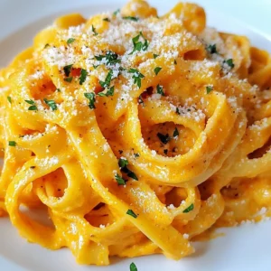 - 12 oz pasta of your choice (fettuccine or penne recommended) - 2 large red bell peppers - 1 tablespoon olive oil, plus more for drizzling - 3 cloves garlic, minced - ½ cup heavy cream (or coconut cream for a dairy-free alternative) - ¼ cup grated Parmesan cheese (optional) - 1 teaspoon dried basil - 1 teaspoon dried oregano - Salt and pepper to taste - Fresh parsley, chopped (for garnish) When I make creamy roasted red pepper pasta, I always start with the ingredients. Choosing the right pasta is key. I love fettuccine for its texture, but penne works great too. The red bell peppers bring a sweet and smoky flavor. I use two large ones for a rich taste. Olive oil adds a nice touch when roasting the peppers. Garlic is a must in this dish. I use three cloves, minced, to enhance the flavor. For creaminess, I add half a cup of heavy cream. If you prefer dairy-free, coconut cream is a nice swap. Parmesan cheese is optional but adds a nice salty bite. I sprinkle in dried basil and oregano for extra flavor. Finally, I season it all with salt and pepper to taste. I always keep fresh parsley on hand for garnish. It adds color and freshness to my dish. With the right ingredients, this pasta becomes a comforting meal that impresses everyone. {{ingredient_image_2}} 1. Preheating the oven for roasting Start by preheating your oven to 400°F (200°C). This high heat helps the peppers roast well. 2. Roasting red bell peppers Arrange your red bell peppers on a baking sheet. Drizzle them lightly with olive oil. Roast for 25-30 minutes. Turn the peppers halfway to ensure even cooking. Look for charred and blistered skins. 3. Steaming and peeling the peppers After roasting, remove the peppers from the oven. Place them in a bowl and cover tightly with plastic wrap. Let them steam for 10 minutes. This makes peeling easier. Once cooled, peel off the charred skins, discard the seeds, and slice the peppers into strips. 1. Sautéing garlic and adding roasted peppers In a large skillet, heat one tablespoon of olive oil over medium heat. Add three minced garlic cloves. Sauté for about one minute until fragrant, but don’t let it burn. Then, add your sliced roasted red peppers. Cook for another two minutes, stirring gently. 2. Blending the sauce Transfer the garlic and pepper mix to a blender. Pour in half a cup of heavy cream. If you like, add a quarter cup of grated Parmesan cheese. Sprinkle in a teaspoon of dried basil and oregano. Season with salt and pepper. Blend until smooth and creamy. Adjust the thickness if needed. 1. Cooking pasta and reserving water While making the sauce, cook 12 ounces of pasta in a large pot of salted boiling water. Follow the package instructions until it’s al dente. Before draining, reserve about half a cup of the pasta water. Then, drain the pasta. 2. Mixing pasta with sauce In the skillet used for the peppers, add the drained pasta to the creamy sauce. Mix well. Gradually add the reserved pasta water until you like the sauce's consistency. Toss everything together so the pasta is evenly coated. To get the right sauce consistency, start by blending the roasted peppers and cream until smooth. If it’s too thick, add a bit of reserved pasta water. This water helps the sauce cling to the pasta. For a thinner sauce, blend in more water a little at a time. Seasoning is key for flavor. Taste your sauce before serving. Add salt and pepper as needed. A well-seasoned sauce makes a big difference. Don't rush this step; it enhances your dish greatly. Using fresh herbs boosts the taste. Try adding basil or parsley right before serving. This adds a fresh aroma and brightens the dish. You can also mix in some fresh chives for a mild onion flavor. For wine pairings, consider a light white wine. A Sauvignon Blanc works well. Its crispness complements the creaminess of the sauce. If you prefer red, a light Pinot Noir can also be a good match. Enjoy your meal with a glass for a complete experience! Pro Tips Choose the Right Pasta: Use pasta shapes that hold sauce well, like fettuccine or penne, to enhance your dish. Roasting Technique: Ensure the peppers are well-charred for maximum flavor; turning them halfway through roasting helps achieve this. Adjusting Creaminess: If the sauce is too thick, gradually add reserved pasta water to reach your desired consistency. Garnish for Freshness: Fresh parsley not only adds color but also a burst of freshness that complements the creamy sauce beautifully. {{image_4}} You can add protein to make this dish heartier. Chicken is a great choice. Simply grill or sauté chicken breast, then slice it and mix it with the pasta. Shrimp also works well. Sauté shrimp in olive oil until pink and add it to the sauce. For a plant-based option, try chickpeas or tofu. These will soak up flavors and add texture. If you need dairy-free options, use coconut cream instead of heavy cream. It gives a rich flavor without the dairy. For gluten-free pasta, use rice or quinoa pasta. They cook well with this sauce. Adding veggies boosts nutrition. Spinach, zucchini, or peas can mix in nicely. Just sauté them briefly before combining with the pasta. To complement the creamy roasted red pepper pasta, serve a simple side salad. A mix of greens with a light vinaigrette pairs perfectly. For a crunchy touch, consider garlic bread on the side. You can also plate the pasta in a large bowl for a family-style meal. Garnish with fresh parsley and a sprinkle of Parmesan for a beautiful finish. To keep your creamy roasted red pepper pasta fresh, place it in an airtight container. Make sure it cools first to avoid steam buildup. Store it in the fridge for up to three days. If you want to keep it longer, consider freezing it. When reheating, the best method is using the stove. Heat it gently in a pan over low heat. Add a splash of water or broth to help with the sauce's creaminess. You can also use the microwave. Heat in short bursts, stirring often. If you freeze the creamy sauce and pasta, they can last for up to three months. To reheat, thaw overnight in the fridge. Then use the stove or microwave to warm it up. Add a bit of water if it seems too thick. You can make this dish vegan by using coconut cream instead of heavy cream. This gives you the same creamy texture. Skip the Parmesan cheese or use a vegan version. Use pasta made from plant-based ingredients too. Yes, jarred roasted red peppers work great. They save time and add flavor. Rinse them to remove excess oil and add them directly to your sauce. This makes the process quicker and easier. Coconut cream is a great choice for a dairy-free option. You can also use cashew cream or silken tofu blended until smooth. These alternatives give a rich texture without dairy. You can store leftovers in the fridge for up to three days. Keep them in an airtight container to maintain freshness. Yes, you can freeze the dish. Store it in a freezer-safe container. The sauce may separate when thawed, but you can stir it back together when reheating. Fettuccine and penne are ideal, but you can use any pasta you prefer. Just make sure to cook it al dente for the best texture. Adding fresh herbs like basil or parsley boosts flavor. A sprinkle of red pepper flakes gives some heat if you like spicy food. Absolutely! Grilled chicken, shrimp, or even chickpeas work well. Add them when mixing the pasta and sauce for a complete meal. This blog post walked you through making creamy roasted red pepper pasta. We covered key ingredients, preparation steps, and tips for a perfect dish. You learned about variations, storage methods, and answered common questions. Now, you can create a delicious meal that fits your taste. Experiment with flavors and make it your own. Enjoy your cooking adventure!