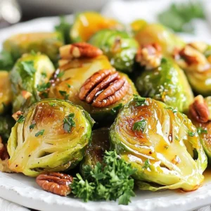 Gathering your ingredients is the first step. You want fresh Brussels sprouts for the best taste. I recommend choosing those that are firm and bright green. These small cabbages pack a lot of flavor and nutrients. Next, you need some good-quality extra-virgin olive oil. This oil adds richness and helps the sprouts roast evenly. Pure maple syrup brings a sweet touch. It balances the sharpness of Dijon mustard and adds depth to the dish. Garlic powder gives a nice punch, while sea salt and black pepper enhance all the flavors. If you like a bit of tang, balsamic vinegar is a great option. It adds a unique twist. For garnish, I suggest using chopped pecans and fresh parsley. The pecans add crunch, and the parsley brings a pop of color. Together, they make the dish look and taste fantastic. Now that you have your ingredients, you can enjoy the process of making this sweet and savory delight. The prep time is quick, and the total time is just 35 minutes. Perfect for a busy night! {{ingredient_image_2}} Set your oven to 400&deg;F (200&deg;C). This hot temperature helps the Brussels sprouts roast nicely. In a large bowl, whisk together: Mix these until smooth. This mixture adds a sweet and tangy taste to your sprouts. Add 1 pound of halved Brussels sprouts to the bowl. Toss them well in the maple-Dijon mixture. Make sure every piece is evenly coated. If you want a tangy twist, drizzle 1 tablespoon of balsamic vinegar over the sprouts. Toss them again to mix in the vinegar. Line a baking sheet with parchment paper. Spread the coated Brussels sprouts on the sheet. Make sure they are in a single layer and not overlapping. Place the baking sheet in the oven. Roast the sprouts for 20-25 minutes. Stir them halfway through cooking. This helps them get golden and crispy. While the sprouts roast, toast 2 tablespoons of chopped pecans in a skillet over medium heat. Stir them for about 3-4 minutes until they smell nice and are lightly golden. Be careful not to burn them! Once the Brussels sprouts are done, take them out of the oven. Sprinkle the toasted pecans and some chopped parsley on top for a beautiful finish. Enjoy the sweet and savory delight of your Maple Dijon Roasted Brussels Sprouts! To get crispy Brussels sprouts, lay them flat on the baking sheet. Avoid stacking them; this keeps the hot air flowing. Stir the sprouts halfway through roasting. This helps them brown evenly. For an extra touch of sweetness, drizzle more maple syrup just before serving. This will give your dish a glossy finish and make it even tastier. The added sweetness balances the Dijon mustard. If you don&rsquo;t have balsamic vinegar, try lemon juice for a fresh taste. You can also swap Dijon mustard with whole grain mustard for a different texture. Use any nuts you have on hand instead of pecans. Walnuts or almonds work well too. Pro Tips Use Fresh Brussels Sprouts: Fresh Brussels sprouts will yield the best flavor and texture. Look for bright green, firm sprouts without any yellowing or soft spots. Adjust Sweetness to Taste: Feel free to modify the amount of maple syrup based on your preference for sweetness. You can start with less and add more if desired. Experiment with Seasonings: Don't hesitate to experiment with additional spices such as paprika or chili flakes for a kick, or herbs like thyme for a more aromatic profile. Ensure Even Roasting: Make sure to spread the Brussels sprouts in a single layer on the baking sheet and not overcrowd them. This will help them roast evenly and crisp up nicely. {{image_4}} You can spice up your Maple Dijon Roasted Brussels Sprouts in many ways. Try adding: Feel free to play with these flavors and make this dish your own! Maple Dijon Roasted Brussels Sprouts are great as a side. They pair well with: You can also serve them as an appetizer at gatherings. Their sweet and savory taste will impress everyone! You can prepare Brussels sprouts in different ways. Try air frying for a quicker method: Both methods make delicious Brussels sprouts. Choose your favorite based on time and texture! Store leftovers in an airtight container. This keeps the sprouts fresh and tasty. Place them in the fridge right away. Enjoy them within three days for the best flavor. To freeze, let the Brussels sprouts cool completely. Then, pack them tightly in a freezer-safe bag. Remove any extra air before sealing. When ready to eat, thaw them overnight in the fridge. Reheat in the oven or skillet until warm. This keeps their texture and taste. In the fridge, your Maple Dijon Roasted Brussels Sprouts last about three days. If you freeze them, they can stay good for up to three months. Always check for any off smells or changes before eating. Yes, you can make this recipe vegan. Use maple syrup as your sweetener. Instead of honey, maple syrup adds a rich flavor. For the Dijon mustard, check that it&rsquo;s vegan, as most brands are. You can also replace the olive oil with avocado oil for a plant-based fat. This way, you keep all the sweet and savory flavors without any animal products. Brussels sprouts can be a bit bitter. To reduce this, cut off the stem ends and remove any yellow leaves. Rinsing them in cold water helps too. Roasting at a high heat, like 400&deg;F, caramelizes the sugars. Adding maple syrup and balsamic vinegar also balances the bitterness. Try these tips for a sweeter taste! These roasted Brussels sprouts shine next to many dishes. They go well with roasted chicken or grilled salmon. Try them with quinoa salad for a healthy side. They also pair nicely with creamy mashed potatoes. Feel free to mix and match based on what you enjoy! You can use frozen Brussels sprouts, but fresh ones taste better. If you use frozen, thaw them first. Pat them dry to avoid sogginess. They may need a few extra minutes in the oven to roast well. Fresh sprouts offer a crunchier texture and richer flavor, so I recommend using them when you can. This blog post covered how to make Maple Dijon Roasted Brussels sprouts with ease. You learned about the simple ingredients, prep steps, and tips for perfecting the dish. Remember to toss the sprouts well and roast at the right temperature. This can make them crispy and tasty. Feel free to adjust flavors or try different cooking methods. With a few tweaks, you can enjoy this dish in many ways. Now, it&rsquo;s your turn to experiment and enjoy these versatile sprouts!