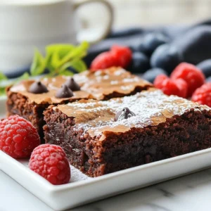 To make delicious mochi brownies, gather these ingredients: - 1 cup glutinous rice flour (mochi flour) - 1 cup granulated sugar - 1/2 cup cocoa powder - 1/2 teaspoon baking powder - 1/4 teaspoon salt - 1/2 cup milk (or your preferred dairy-free alternative) - 1/4 cup vegetable oil - 2 large eggs - 1 teaspoon vanilla extract - 1/2 cup semi-sweet chocolate chips - Powdered sugar for dusting (optional) You can easily swap some ingredients for dairy-free options. Use almond milk or oat milk instead of regular milk. For those who need gluten-free choices, look for gluten-free mochi flour. You can also use coconut oil in place of vegetable oil for added flavor. If you prefer a vegan option, substitute eggs with flaxseed meal mixed with water. - Mochi flour creates the chewy texture. It helps the brownies stretch and adds a unique flavor. - Cocoa powder gives the brownies a rich chocolate taste. It’s essential for that classic brownie flavor. - Sugar adds sweetness and helps with browning during baking. - Baking powder helps the brownies rise slightly, ensuring they don’t become too dense. - Salt enhances flavor. It balances the sweetness and makes the chocolate pop. - Milk adds moisture and richness. It keeps the brownies soft and tender. - Vegetable oil keeps the brownies moist and adds a smooth texture. - Eggs bind the ingredients together and help the brownies rise. - Vanilla extract brings warmth and depth to the flavor. - Chocolate chips add gooey chocolate bursts in every bite. They make the brownies even more delightful. - Powdered sugar is optional but adds a nice touch for presentation. {{ingredient_image_2}} First, preheat your oven to 350°F (175°C). Next, take an 8-inch square baking pan. Lightly grease it to help the brownies come out. Line the pan with parchment paper, letting some paper hang over the sides. This will help you lift the brownies out easily later. In a large bowl, mix the dry ingredients. Add 1 cup of glutinous rice flour, 1 cup of granulated sugar, 1/2 cup of cocoa powder, 1/2 teaspoon of baking powder, and 1/4 teaspoon of salt. Whisk these together until there are no lumps. In another bowl, whisk the wet ingredients. Combine 1/2 cup of milk, 1/4 cup of vegetable oil, 2 large eggs, and 1 teaspoon of vanilla extract. Mix until smooth. Slowly pour the wet ingredients into the dry mix. Stir gently until just combined. It's okay if small lumps remain. Now fold in 1/2 cup of semi-sweet chocolate chips for a rich, chocolaty flavor. Pour the batter into your prepared pan. Use a spatula to spread it evenly. Place the pan in the oven and bake for 30-35 minutes. To check if they are done, insert a toothpick into the center. It should come out with a few moist crumbs. This shows they are chewy and not overbaked. Once done, let the brownies cool in the pan for about 10 minutes. Then, lift them out using the parchment paper and let them cool completely on a wire rack. To get that perfect chewy texture in your mochi brownies, use glutinous rice flour. This flour gives them their unique chewiness. Make sure you don’t over-mix the batter. A few lumps are okay. Bake at 350°F for 30 to 35 minutes. Check with a toothpick; it should come out with moist crumbs. This tells you they are done. One common mistake is using regular rice flour instead of glutinous rice flour. This will not give you that chewy bite. Another mistake is over-mixing the batter. Mix just until combined. Lastly, don’t skip the cooling time after baking. Cutting them too soon can ruin their texture. You can enhance the flavor of your mochi brownies in simple ways. Add a teaspoon of espresso powder for a richer taste. A sprinkle of sea salt on top can elevate the sweetness. You can even swap in flavored extracts like almond or peppermint for fun twists. Pro Tips Use Fresh Ingredients: Always use fresh eggs and high-quality cocoa powder to enhance the flavor of the brownies. Don't Overmix: Mix the wet and dry ingredients until just combined to ensure a chewy texture; overmixing can lead to dense brownies. Cool Completely: Let the brownies cool completely before cutting to achieve clean, neat squares and prevent them from falling apart. Experiment with Add-ins: Feel free to add nuts, dried fruit, or different types of chocolate chips to personalize your brownies. {{image_4}} You can make your mochi brownies even better by adding nuts. Walnuts or pecans add a nice crunch. You can also try mixing in shredded coconut for a tropical feel. If you love chocolate, throw in some extra chocolate chips or even white chocolate chunks. These little changes make each bite exciting and unique. Want to switch up the taste? Try using matcha powder for a fun green twist. Mix in one tablespoon of matcha with the dry ingredients. For a fruity flavor, add strawberry puree to the wet mix. You can also use peanut butter for a rich, nutty taste. Just swirl in a few tablespoons before baking for a delightful surprise. If you need gluten-free brownies, you’re in luck! The main ingredient, glutinous rice flour, is already gluten-free. Just make sure the other ingredients, like baking powder and chocolate chips, are also gluten-free. This means everyone can enjoy these yummy treats without worry. Feel free to share them with friends and family who are gluten-sensitive! To keep your mochi brownies fresh, store them in an air-tight container. This helps maintain their chewy texture. Avoid stacking brownies on top of each other to prevent sticking. If you want to keep them longer, wrap them in plastic wrap before placing them in the container. For added flavor, place a slice of bread in the container. The bread keeps the brownies moist. Mochi brownies stay fresh at room temperature for about three days. If you refrigerate them, they can last up to a week. However, the cold can harden the brownies. For the best taste, enjoy them at room temperature. Always check for any signs of spoilage, like dryness or off smells. You can freeze mochi brownies for up to three months. Wrap each brownie in plastic wrap, then place them in a freezer bag. To thaw, simply take them out and leave them at room temperature for a few hours. For a quick fix, you can microwave them for 10-15 seconds. This helps restore some of their chewy goodness. Enjoy your treats anytime! Yes, you can make mochi brownies in advance. Once baked, let them cool completely. Then, store them in an airtight container. They will stay fresh for about three days at room temperature. You can also refrigerate them for up to a week. Just remember to bring them back to room temperature before serving. You can find pre-made mochi brownies at some specialty bakeries or Asian markets. Look for stores that focus on Asian desserts or fusion treats. Many online shops also sell them. You can even find recipes online to try making them yourself at home. Mochi brownies are chewy and soft, thanks to glutinous rice flour. Regular brownies are denser and fudgier, made with all-purpose flour. The texture of mochi brownies is unique, offering a delightful chew. They also have a slightly different taste, adding a fun twist to a classic treat. You can try using other types of flour, but they will change the texture. All-purpose flour will give you a more traditional brownie. Almond flour or coconut flour can work too, but you may need to adjust the liquid. Stick with glutinous rice flour for that classic mochi chew. Mochi brownies are unique and tasty. You now understand the key ingredients and their purpose. Following the steps ensures a rich, chewy texture. Remember to avoid common mistakes for the best outcome. You can also try different flavors or mix-ins to make them your own. Store them properly to keep them fresh for longer. With these tips, you're all set to bake perfect mochi brownies. Enjoy every bite!