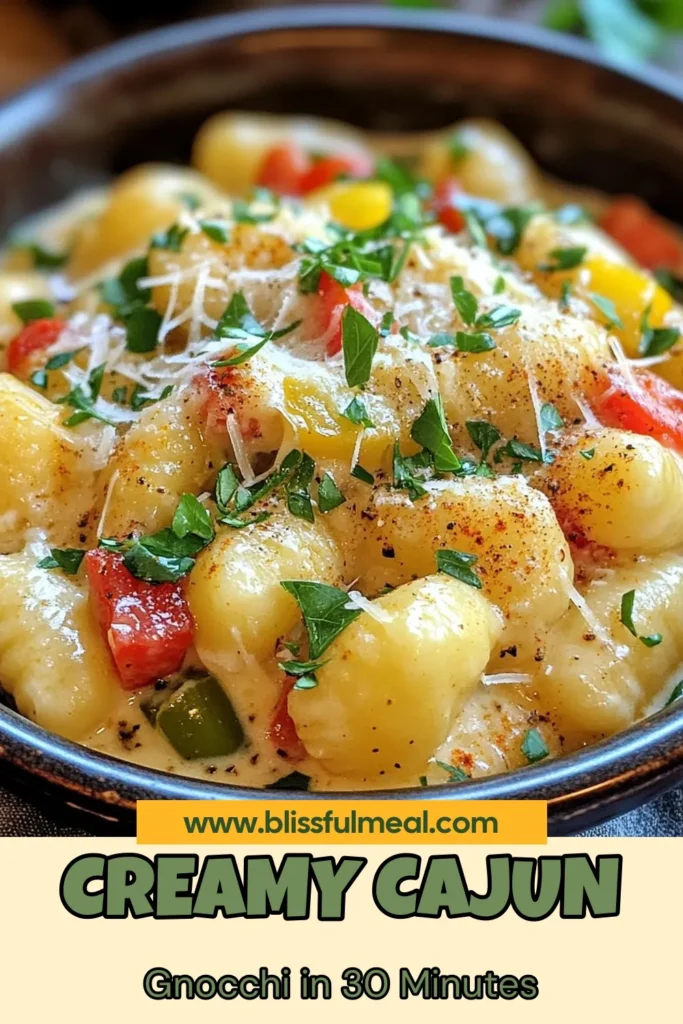 Indulge in this Creamy Cajun Gnocchi, the perfect Cajun pasta recipe that's easy to make for dinner. Enjoy a flavorful homemade gnocchi sauce with sautéed bell peppers and a touch of Cajun seasoning. This vegetarian Cajun dish is not only delicious but also quick to whip up in just 30 minutes. Treat yourself and your loved ones tonight! Save this recipe for your next easy gnocchi dinner! #CajunRecipe #Gnocchi #Vegetarian #DinnerIdeas