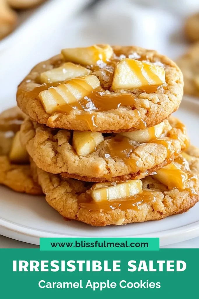 Indulge in the deliciousness of salted caramel apple pie cookies, the perfect fall baking treat! These homemade cookie recipes combine tender apples, rich caramel, and a hint of salt for a tasty apple dessert recipe that will impress your guests. Whip up these salted caramel desserts in just 30 minutes and elevate your dessert game! Don't forget to save this recipe for your next gathering! #SaltedCaramel #AppleDessertRecipes #FallBaking #HomemadeCookies
