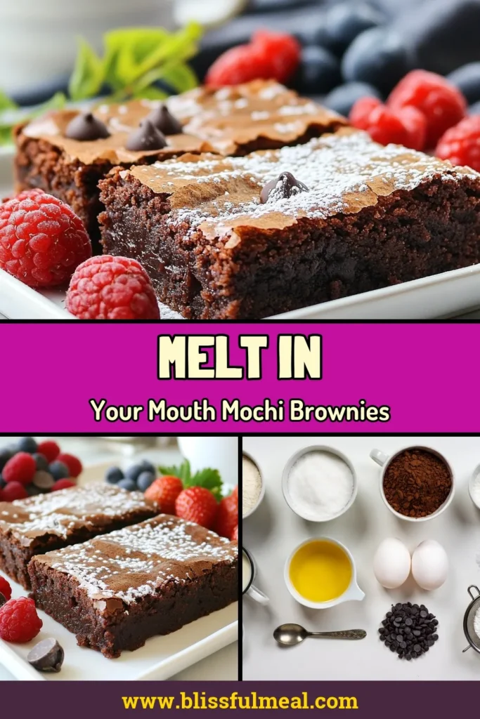 Indulge in these chewy mochi brownies that combine the rich taste of chocolate with a delightful chewy texture. This easy mochi brownies recipe is a must-try gluten-free brownie recipe perfect for satisfying your sweet cravings. Enjoy this chocolate mochi dessert anytime, and impress your friends with your baking skills! Click to discover how to make them and save this delicious treat for later! #MochiBrownies #GlutenFreeDessert #ChocolateLovers #EasyMochiDesserts
