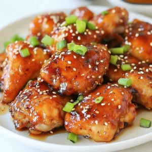 - 4 boneless, skinless chicken thighs - 1/4 cup soy sauce - 1/4 cup honey - 2 tablespoons rice vinegar - 2 cloves garlic, finely minced - 1 inch fresh ginger, grated - 1 tablespoon sesame oil - 1/2 teaspoon freshly ground black pepper - Green onions and sesame seeds for garnish To convert cups to tablespoons, remember that 1 cup equals 16 tablespoons. For chicken thigh weight, typically, one thigh weighs about 6 ounces. So, four thighs will be roughly 24 ounces. If you need alternatives to soy sauce, try tamari or coconut aminos. For honey, you can use maple syrup or agave nectar for a different taste. {{ingredient_image_2}} To start, gather your ingredients. You will need soy sauce, honey, rice vinegar, garlic, ginger, sesame oil, and black pepper. In a medium bowl, add these ingredients. Whisk them together until smooth. You want a well-blended mixture that coats the chicken well. This marinade gives the chicken its sticky and sweet taste. Next, take your chicken thighs and place them in a large resealable bag. Pour the marinade over them, ensuring each piece is covered. Seal the bag tightly to keep the flavors inside. For the best taste, let the chicken marinate for at least 30 minutes. If you have more time, marinate for up to 4 hours. This longer time allows the flavors to soak in better. Now, it&rsquo;s time to bake. Preheat your oven to 400&deg;F (200&deg;C). While the oven heats, prepare a baking dish. Line it with parchment paper for easy cleanup. After marinating, take the chicken out and set the marinade aside. Place the chicken in the dish in a single layer. Bake for 20 minutes. While the chicken bakes, take the reserved marinade and pour it into a small saucepan. Heat it on medium until it boils. Then lower the heat and let it simmer for 5 to 7 minutes. This step thickens the sauce. After 20 minutes, remove the chicken from the oven. Use a baster or spoon to coat it with the thickened marinade. Return the dish to the oven and bake for another 10 to 15 minutes. Check that the chicken reaches 165&deg;F (75&deg;C) internally. Once cooked, let the chicken rest for a few minutes. Before serving, slice it and drizzle the remaining sauce on top. Garnish with chopped green onions and sesame seeds for a nice finish. Marinating your chicken is key. It helps to soak up all the flavors. Start by mixing soy sauce, honey, rice vinegar, minced garlic, ginger, sesame oil, and black pepper. Whisk until it blends well. The longer you marinate, the better the taste. Aim for at least 30 minutes. For a big flavor boost, go for 4 hours. Use a zip-top bag for easy coating. To check if your chicken is done, use a meat thermometer. The chicken should reach 165&deg;F (75&deg;C). This ensures it&rsquo;s safe to eat. To keep the chicken moist, baste it with the thickened marinade during baking. This adds flavor and keeps it juicy. Avoid overcooking. For a stunning presentation, serve the chicken on a rustic board or colorful platter. Drizzle extra sauce over the top. Scatter green onions and sesame seeds for color. Pair this dish with steamed rice or roasted vegetables for a complete meal. You can also serve it with a fresh salad on the side. Pro Tips Marinate for Maximum Flavor: The longer you marinate the chicken, the more flavorful it will be. Aim for at least 1 hour for the best results. Use Fresh Ingredients: Always use fresh garlic and ginger for the marinade. They provide a stronger and more vibrant flavor compared to dried alternatives. Check for Doneness: Use a meat thermometer to ensure the chicken is cooked properly. The internal temperature should reach 165&deg;F (75&deg;C). Leftover Marinade Sauce: Don't waste the leftover marinade! Just simmer it on the stove until thickened, then drizzle it over the chicken before serving for extra flavor. {{image_4}} You can add a kick to your dish. Use chili flakes or sriracha to spice it up. Start with a pinch of chili flakes in your marinade. If you love heat, add more. Sriracha works well too. Just mix it in with the other marinade ingredients. This adds flavor and heat to the chicken. Want a one-pan meal? Add veggies like broccoli or bell peppers. Chop them into bite-sized pieces. Toss them in the marinade with the chicken. This way, they soak up the flavor while cooking. Bake them all together. You&rsquo;ll enjoy a colorful and healthy dish. You have options for cooking. Grilling gives a smoky flavor and crispy edges. Bake for a simple, hands-off meal. If grilling, preheat your grill to medium-high heat. Cook the chicken for about 5-7 minutes on each side. For baking, preheat your oven to 400&deg;F (200&deg;C). Bake for 20 minutes, then coat with marinade. Both methods yield juicy chicken. Choose what fits your style! To store leftovers safely, let the chicken cool first. Place it in an airtight container. This keeps out air and moisture that can spoil the food. You can also use plastic wrap or foil. Make sure it&rsquo;s tightly sealed. When reheating chicken, use the microwave or an oven. If using a microwave, heat it in short bursts to avoid drying it out. If using the oven, cover it with foil to keep it moist. Heat until the chicken reaches 165&deg;F (75&deg;C). Yes, you can freeze Sticky Honey Soy Chicken. To freeze, let the chicken cool completely. Place it in a freezer-safe container or a heavy-duty freezer bag. Be sure to remove as much air as possible to avoid freezer burn. To thaw, move the chicken to the fridge for several hours or overnight. If you need it fast, you can thaw it in cold water. Just make sure to cook it right after thawing. In the fridge, your chicken will last about 3 to 4 days. If you freeze it, it can last up to 3 months. Label your containers with the date. This helps you keep track of how long they&rsquo;ve been stored. Always check for any off smells or changes in texture before eating leftovers. You can pair Sticky Honey Soy Chicken with many tasty sides. Here are some popular options: - Steamed jasmine rice - Fried rice with vegetables - Crispy stir-fried bok choy - Roasted sweet potatoes - A fresh cucumber salad These sides add great flavor and texture to your meal. Yes, you can use chicken breasts. Just remember, cooking times change. Chicken breasts cook faster than thighs. Bake them for about 15-20 minutes. Always check the internal temperature. It should reach 165&deg;F (75&deg;C) to be safe. This way, you will enjoy juicy chicken every time. The standard recipe is not gluten-free due to soy sauce. To make it gluten-free, use tamari instead. Tamari is a gluten-free soy sauce. You can also try coconut aminos for a different flavor. Both options work great and keep your dish safe for those with gluten allergies. This blog post covered a delicious recipe for Sticky Honey Soy Chicken. We explored the key ingredients, tips for marinating, and baking methods. I shared helpful storage tips to keep your leftovers fresh. You can even tweak the recipe with spicy or veggie variations. Remember, cooking is about creativity, so don't hesitate to make this dish your own. Enjoy your meals and impress your friends with this tasty chicken. Dive into this recipe and make it your new favorite!