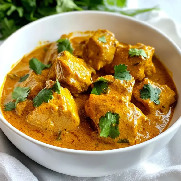 - 1.5 lbs boneless, skinless chicken thighs - 1 medium onion, finely chopped - 3 cloves garlic, minced - 1-inch piece of fresh ginger, grated - 1 tablespoon garam masala - 1 teaspoon ground cumin - 1 teaspoon ground coriander - 1 teaspoon turmeric - 1 teaspoon red chili powder - 1 can (15 oz) tomato puree - 1 cup heavy cream or coconut milk - 4 tablespoons unsalted butter - Salt to taste - Fresh cilantro, chopped, for garnish The key to this dish is fresh ingredients. Start with the chicken. I prefer boneless, skinless chicken thighs. They are juicy and tender. Next, chop a medium onion finely. The onion adds sweetness and depth. Mince three cloves of garlic. Garlic gives a nice, bold flavor. Grate a 1-inch piece of ginger. Ginger brightens the dish with its warmth. Spices bring life to butter chicken. You will need a tablespoon of garam masala. This spice mix adds rich flavor. Use a teaspoon each of ground cumin, ground coriander, and turmeric. These spices work well together. For heat, add a teaspoon of red chili powder. Adjust this to your taste. A can of 15 oz tomato puree mixes in to create a smooth sauce. Finally, the creamy base comes from a cup of heavy cream or coconut milk. Don't forget about the butter! Use four tablespoons of unsalted butter for richness. You can also add salt to taste. For a bright finish, sprinkle fresh cilantro on top. It adds color and a fresh touch. {{ingredient_image_2}} - Activate 'Sauté' mode and melt 2 tablespoons of butter in the pot. - Add 1 medium onion, finely chopped, and sauté until it turns translucent. - Incorporate 3 cloves of minced garlic and 1-inch piece of grated ginger, and cook for one more minute. - Sprinkle in 1 tablespoon of garam masala, 1 teaspoon of ground cumin, 1 teaspoon of ground coriander, 1 teaspoon of turmeric, and 1 teaspoon of red chili powder. - Mix the spices well into the onion mix. - Now, add 1.5 lbs of boneless, skinless chicken thighs, cut into bite-sized pieces, and lightly brown them for about 2-3 minutes. - Pour in 1 can of tomato puree, blending it with the chicken and spices. - Make sure to scrape the bottom of the pot to deglaze and lift any caramelized bits. - Close the lid tightly and set the valve to sealing. - Select 'Manual' or 'Pressure Cook' function and set it to high pressure for 10 minutes. - When cooking ends, perform a quick release by turning the valve to venting. - Wait until the valve drops before opening the lid carefully. - Stir in the remaining 2 tablespoons of unsalted butter and 1 cup of heavy cream or coconut milk. - Mix until the sauce is smooth. Taste and adjust salt as needed. Sautéing is key for building flavor in this dish. Start by melting butter in your Instant Pot. This step adds richness. Add the chopped onion and let it cook until it turns soft and translucent. This process brings out the sweet notes of the onion. Then, add minced garlic and grated ginger. This combination will create a fragrant base. Caramelization is important, too. It adds depth and color to your butter chicken. Don’t rush this step; the flavors grow stronger as they cook. You can customize the heat of your butter chicken. Use red chili powder to add spice. Start with a small amount and taste. If you want less heat, try using paprika or a milder chili powder. These options keep flavor without the fire. You can also add a bit of sugar to balance the spice. This will help if you find it too hot. A creamy sauce makes this dish special. To get a smooth consistency, stir in heavy cream or coconut milk at the end. This makes the sauce rich and velvety. If you want a dairy-free option, coconut milk works great. It adds creaminess and a hint of sweetness. If you use coconut milk, make sure to mix it well. This gives you a lovely, creamy sauce that coats the chicken perfectly. Pro Tips Marinate for Extra Flavor: For an even more flavorful butter chicken, consider marinating the chicken in yogurt and spices for a few hours or overnight before cooking. Use Ghee for Richness: If you have ghee on hand, substitute it for butter to enhance the dish's richness and add a nutty flavor. Adjust Spice Levels: Don't be afraid to adjust the amount of chili powder based on your spice tolerance. Start with less and add more if needed. Serve with Accompaniments: Pair this dish with basmati rice or naan to soak up the creamy sauce, and consider offering a side of cucumber raita for a refreshing contrast. {{image_4}} You can switch the chicken thighs for chicken breast if you prefer. Chicken breast is leaner but can dry out more easily. I suggest cooking it for a shorter time. If you want a plant-based option, try tofu. Cut it into cubes and follow the same steps. You can also use shrimp instead of chicken. Just add the shrimp for the last few minutes of cooking. This keeps them tender and juicy. You can choose between heavy cream and coconut milk. Heavy cream gives a rich flavor, while coconut milk adds a hint of sweetness. Both make the sauce creamy and delicious. If you want other dairy options, try half-and-half or sour cream. For non-dairy options, almond milk or oat milk can work well too. Just remember, these options may change the taste a bit. Adding vegetables boosts nutrition and flavor. Spinach is a great choice; toss it in right before you finish cooking. It wilts nicely and adds a pop of color. Bell peppers also work well. Slice them thin and add them when you sauté the onion. Peas are another tasty addition. They cook quickly and add a nice sweetness to the dish. To store leftover butter chicken, let it cool first. Place it in an airtight container. You can store it in the fridge for up to four days. When you are ready to eat, reheat it gently on the stove. Stir it often to heat evenly. You can also use the microwave. Heat in short bursts, checking often. Freezing butter chicken is easy. Use a freezer-safe container or a zip-top bag. Leave some space at the top for the sauce to expand. You can freeze it for up to three months. To thaw, move it to the fridge overnight. Reheat it in a pot or microwave. Stir well to combine the sauce. For meal prep, batch cook this recipe. You can make a double or triple batch. This saves time during busy weeks. Pair butter chicken with sides like rice or naan. This creates a complete meal. You can also use it in wraps or salads for variety. Yes, you can use frozen chicken. However, you need to make some changes. First, add an extra 5 to 7 minutes to the cooking time. If you use frozen chicken, do not thaw it first. Just add it directly to the pot. To make this dish dairy-free, use coconut milk instead of heavy cream. For butter, you can use coconut oil or a dairy-free spread. Both options keep the flavor rich while avoiding dairy. Butter chicken pairs well with several sides. Fluffy basmati rice is a classic choice. Naan bread also works great for scooping up the sauce. You might consider a fresh salad or steamed veggies for balance. To serve more people, simply scale up the ingredient amounts. For example, double the chicken and sauce ingredients. When cooking time, keep it the same if you use the same pot size. If you use a larger pot, add 5 minutes to the cooking time. This blog post explored the key ingredients and steps to make a delicious butter chicken. Starting from the aromatic spices to the creamy finish, each step is vital for great flavor. Remember, you can adjust spiciness and swap ingredients for your taste. Store leftovers wisely, and don’t hesitate to customize the dish. Butter chicken is flexible and fun to make, perfect for any meal. Enjoy your cooking journey!