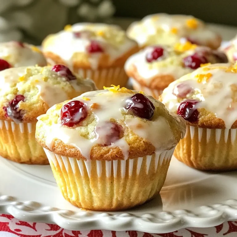 - 1 ¾ cups all-purpose flour - ¾ cup granulated sugar - 2 teaspoons baking powder - ½ teaspoon baking soda - ½ teaspoon salt - 1 teaspoon ground cinnamon - Zest and juice of 1 large orange - ½ cup unsalted butter, melted and slightly cooled - 1 large egg, at room temperature - ½ cup buttermilk (or substitute with milk mixed with 1 teaspoon vinegar) - 1 cup fresh or frozen cranberries (do not thaw if frozen) - ½ cup chopped walnuts (optional) - For the optional glaze: ½ cup powdered sugar, 1 tablespoon fresh orange juice The orange zest gives a bright flavor. If you don’t have fresh oranges, you can use lemon zest. The butter adds richness. You can use coconut oil or vegetable oil if needed. For the buttermilk, mix regular milk with vinegar for a quick substitute. This keeps the muffins moist and fluffy. The cranberries add tartness. If you can't find fresh ones, frozen ones work well too. Just don’t thaw them first. To boost the taste, try adding ½ cup of chopped walnuts. They add a nice crunch and nutty flavor. You can also mix in some chocolate chips for a sweet twist. For an extra kick, add a pinch of nutmeg or cardamom. These spices pair well with the orange and cranberry. Finally, a drizzle of glaze made from powdered sugar and orange juice makes them look and taste amazing. {{ingredient_image_2}} First, heat your oven to 400°F (200°C). This hot oven will help your muffins rise. Next, prepare your muffin tin. You can grease it with cooking spray. Or, line each cup with paper muffin liners. This step makes it easy to remove your muffins later. In a big mixing bowl, add 1 ¾ cups of all-purpose flour. Then, add ¾ cup of granulated sugar. Next, mix in 2 teaspoons of baking powder, ½ teaspoon of baking soda, ½ teaspoon of salt, and 1 teaspoon of ground cinnamon. Use a whisk to blend these dry ingredients well. This mixture gives your muffins their structure and flavor. In another bowl, combine the zest and juice of 1 large orange. Add ½ cup of melted unsalted butter, 1 large egg, and ½ cup of buttermilk. Whisk these ingredients together until they are fully mixed. Make sure your butter is not too hot, or it may cook the egg. The wet mix adds moisture and helps bind everything together. Now, pour the wet mixture into the bowl with the dry ingredients. Gently stir it with a spatula or wooden spoon. Do not overmix; a few lumps are just fine. After that, carefully fold in 1 cup of fresh or frozen cranberries. If you like nuts, add ½ cup of chopped walnuts too. This step gives your muffins extra flavor and texture. Using a spoon or ice cream scoop, fill each muffin cup about three-quarters full. This allows space for rising. Place the muffin tin in your preheated oven. Bake for 18-20 minutes. Check if they're done by inserting a toothpick into the center. It should come out clean. Once baked, let the muffins cool in the pan for about 5 minutes. After that, move them to a wire rack to cool completely. This cooling step helps keep the muffins fluffy and soft. To get the best texture in your muffins, you need to mix well but not too much. Start with your dry mix first. Combine flour, sugar, baking powder, baking soda, salt, and cinnamon. Whisk these together well. This helps distribute all the leavening agents evenly. For the wet mix, whisk the orange zest, juice, melted butter, egg, and buttermilk. Make sure the butter is not too hot. Hot butter can cook the egg. When you mix the wet and dry, stir just until combined. Do not worry about lumps. They help keep your muffins light and fluffy. The key to fluffy muffins is to avoid overmixing. When you combine the wet and dry ingredients, use a spatula or wooden spoon. Gently fold the batter. Stop mixing as soon as you see dry flour. If you keep stirring, the muffins can become tough. After that, add the cranberries and nuts. Again, fold gently. This keeps the berries whole and adds texture. You can use either fresh or frozen cranberries for your muffins. Fresh cranberries will give a tart burst of flavor. If you use frozen berries, do not thaw them. Add them directly to the batter. This helps the muffins stay moist and keeps the cranberries from breaking apart. Frozen berries can also help keep the muffins cool while baking. This prevents overbaking and keeps the texture just right. Pro Tips Use Fresh Cranberries: Fresh cranberries offer a tart flavor that complements the sweetness of the muffins perfectly. If using frozen, do not thaw them to maintain their texture. Room Temperature Ingredients: Ensure your egg and buttermilk are at room temperature for better mixing and to achieve a light, fluffy muffin. Avoid Overmixing: When combining wet and dry ingredients, mix gently. Overmixing can lead to dense muffins, so a few lumps are okay! Customize Your Nuts: Feel free to replace walnuts with pecans or omit them altogether for a nut-free version. Each nut adds a different flavor and texture! {{image_4}} To make gluten-free cranberry orange muffins, swap all-purpose flour for a gluten-free blend. Look for a blend that includes xanthan gum for better structure. This keeps the muffins light and fluffy. Also, check that your baking powder is gluten-free. Enjoy a delicious treat without gluten! For a vegan version, replace the egg with a flaxseed egg. Mix one tablespoon of ground flaxseed with three tablespoons of water. Let it sit until it thickens. You can also substitute buttermilk with plant-based milk mixed with vinegar. Use melted coconut oil instead of butter for a rich taste. These swaps keep the muffins moist and tasty. To change up the flavor, try adding different fruits. Diced pears or blueberries work well. You can also mix in spices like nutmeg for warmth. If you prefer a nut-free option, leave out walnuts. For a touch of sweetness, fold in chocolate chips or top with a sprinkle of sugar before baking. These small changes can create a new favorite muffin! After baking, let your muffins cool for 5 minutes in the pan. Then, move them to a wire rack. This step helps them cool evenly. Once cool, store the muffins in an airtight container. They stay fresh at room temperature for 2-3 days. If you want to keep them longer, consider the next step. Freezing is a great way to save muffins for later. To freeze, first, ensure your muffins are completely cool. Wrap each muffin in plastic wrap. Then, place them in a freezer-safe bag or container. This method helps lock in freshness. You can freeze them for up to 3 months. When you're ready to enjoy, just take out a muffin and let it thaw at room temperature. To reheat your muffins, there are a few methods. You can use the microwave for a quick fix. Heat each muffin for about 15-20 seconds. If you prefer a crispier texture, use the oven. Preheat your oven to 350°F (175°C). Place the muffins on a baking sheet and heat for about 5-10 minutes. This way, they taste fresh and warm, just like the day you made them! Yes, you can use dried cranberries. They will add a sweeter taste. You may want to reduce the sugar a bit. Just remember, dried cranberries will not give the same tartness as fresh ones. You can make a quick substitute for buttermilk. Mix ½ cup of milk with 1 teaspoon of vinegar. Let it sit for about five minutes. This will create a thick, tangy mix that works well in the muffins. You can check if the muffins are done with a toothpick. Insert it into the center of a muffin. If it comes out clean, they are ready. The tops should also be golden brown. You can skip the glaze if you prefer. The muffins will still taste great without it. However, the glaze adds a nice sweetness and citrus kick. Many flavors go well with cranberry orange muffins. You can try adding nuts like pecans or walnuts. Spices like nutmeg or ginger also work. A touch of coconut or white chocolate can add fun twists too. Cranberry orange muffins are easy to make and taste great. We discussed the key ingredients, how to mix them, and important baking tips. You can try various adaptations, like gluten-free or vegan options. Storing and reheating properly keeps them fresh for longer. These muffins are fun to bake and share. Enjoy the flavors and feel free to get creative with your own twists! Happy baking!