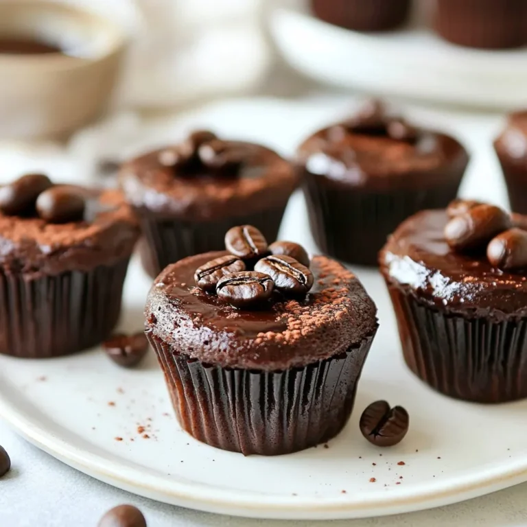To make your espresso brownie bites, gather these key ingredients: - 1 cup semi-sweet chocolate chips - 1/2 cup unsalted butter, cut into pieces - 1 cup granulated sugar - 2 large eggs - 2 teaspoons pure vanilla extract - 1/2 cup all-purpose flour - 1/4 cup unsweetened cocoa powder - 1 teaspoon instant espresso powder - 1/4 teaspoon fine sea salt - 1/2 cup walnuts, coarsely chopped (optional) These ingredients combine to create a rich, chocolatey treat with a delightful coffee kick. You can add a few optional ingredients to boost the flavor of your espresso brownie bites: - 1/2 teaspoon cinnamon for warmth - 1/4 cup chocolate or coffee liqueur for richness - A pinch of cayenne pepper for a spicy twist These enhancements can take your brownies to a new level of deliciousness! If you need to make substitutions, here are some easy swaps: - Use coconut oil instead of butter for a dairy-free option. - Swap granulated sugar for brown sugar for extra moisture. - Replace all-purpose flour with almond flour for a gluten-free option. These substitutions maintain flavor while catering to different dietary needs. Enjoy experimenting with your ingredients! {{ingredient_image_2}} To start, gather all your ingredients to make the process smooth. - 1 cup semi-sweet chocolate chips - 1/2 cup unsalted butter, cut into pieces - 1 cup granulated sugar - 2 large eggs - 2 teaspoons pure vanilla extract - 1/2 cup all-purpose flour - 1/4 cup unsweetened cocoa powder - 1 teaspoon instant espresso powder - 1/4 teaspoon fine sea salt - 1/2 cup walnuts, coarsely chopped (optional) Preheat your oven to 350°F (175°C). Grab a mini muffin pan and line each cup with paper liners. This helps the brownie bites come out easily after baking. In a medium saucepan, combine the chocolate chips and butter. Melt them over low heat. Stir until smooth, then remove from heat and let it cool for about 5 minutes. In a large bowl, mix the sugar and eggs. Whisk them until they look light and thick. Pour the cooled chocolate-butter mix into the bowl. Add the vanilla extract, then stir everything until it looks shiny and mixed well. In another bowl, sift the flour, cocoa powder, espresso powder, and sea salt. Gradually fold these dry ingredients into the wet mix using a spatula. Do not overmix! You want to keep that fudgy texture. If you like, gently fold in the chopped walnuts for some nice crunch. With a spoon or a small cookie scoop, fill each muffin cup about 2/3 full. This gives them room to rise in the oven. Bake for 10-12 minutes. Use a toothpick to check doneness; it should come out with a few moist crumbs. Be careful not to overbake! After baking, let the brownie bites cool in the pan for about 5 minutes. This helps them set. Then, transfer them to a wire rack to cool completely. For serving, arrange the bites on a nice platter. You can dust them with powdered sugar or cocoa powder for a fancy touch. A few whole coffee beans on top make a great garnish too! To get that rich, fudgy texture, focus on mixing. Don't overmix your batter. After combining the wet and dry ingredients, stop as soon as you see no dry flour. Overmixing adds air, which makes brownies cake-like instead of fudgy. You want a dense, rich bite, so keep it simple. When melting chocolate, use low heat. I like to use a medium saucepan. Combine the semi-sweet chocolate chips and butter. Stir continuously until it's smooth. If you rush, the chocolate can burn. A double boiler also works well if you prefer. Having the right tools makes baking easier. Here’s what I recommend: - Mini muffin pan with paper liners - Medium saucepan for melting - Large mixing bowl for batter - Whisk for mixing eggs and sugar - Spatula for folding in dry ingredients - Toothpick for testing doneness These tools help ensure your brownie bites turn out perfect every time. Pro Tips Use Quality Chocolate: The flavor of your brownies largely depends on the quality of the chocolate used. Opt for high-quality semi-sweet chocolate chips for a richer taste. Cool Before Serving: Allow the brownie bites to cool completely before serving. This helps them set properly and enhances their fudgy texture. Experiment with Add-ins: Feel free to customize your brownie bites by adding different mix-ins like chocolate chunks, dried fruit, or other nuts for variety. Check for Doneness: To ensure a perfect bake, check your brownie bites a minute or two before the suggested baking time. They should have a few moist crumbs on the toothpick when done. {{image_4}} Espresso brownie bites are rich and bold. You can enhance their taste with fun pairings. Consider adding a sprinkle of sea salt on top. The salt brings out the chocolate flavor. For a fruity twist, serve them with fresh raspberries. The tartness of the berries contrasts well with the sweetness. You could also try a scoop of vanilla ice cream on the side. The creamy texture complements the fudgy brownie bites perfectly. You can make these brownie bites gluten-free easily. Just swap the all-purpose flour for a gluten-free blend. Many stores sell these mixes, and they work well in brownies. Another option is to use almond flour. This will give your brownies a nice nutty flavor. Just remember to adjust the amount. You may need a little less almond flour than regular flour. To make vegan espresso brownie bites, replace the eggs with flax eggs. Mix one tablespoon of ground flaxseed with three tablespoons of water. Let it sit for about five minutes until it thickens. You can also substitute the butter. Use coconut oil or vegan butter instead. This keeps the rich texture but makes it plant-based. Lastly, make sure to use dairy-free chocolate chips. This way, everyone can enjoy these tasty treats! To keep your espresso brownie bites fresh, place them in an airtight container. This helps prevent them from drying out. You can store them at room temperature for up to three days. If you want to keep them longer, consider refrigerating them. Just be sure to let them come to room temperature before serving. You can freeze these brownie bites for later use. First, let them cool completely. Next, arrange them in a single layer on a baking sheet. Freeze them for about an hour. Once frozen, transfer them to a freezer-safe bag. They can last up to three months in the freezer. When you crave a treat, just take out how many you want. To enjoy your brownie bites warm, preheat your oven to 350°F (175°C). Place the bites on a baking sheet and cover them loosely with aluminum foil. Heat for about 5-7 minutes. This keeps them soft and fudgy. You can also microwave them for about 10-15 seconds. Just be careful not to heat them too long, or they may dry out. Espresso brownie bites are small, rich treats that combine chocolate and coffee flavors. They pack a delicious punch in every bite. These treats are made from simple ingredients, like chocolate chips, butter, eggs, and espresso powder. The espresso gives a nice coffee flavor without being too strong. You can make about 24 of these bites, perfect for sharing or enjoying yourself. Yes, you can use dark chocolate if you prefer a richer flavor. Dark chocolate has less sugar than semi-sweet, which might change the taste a bit. If you go this route, keep an eye on the sweetness of your brownie bites. You might want to adjust the sugar slightly to balance the flavors. Dark chocolate can add depth to your espresso brownie bites. To check if your brownie bites are done, insert a toothpick into the center. If it comes out with a few moist crumbs, they are ready! Be careful not to overbake them, as this can make them dry. The goal is to keep that fudgy texture. Trust your instincts, and remember, they will continue to cook a little after you take them out of the oven. In this blog post, we explored how to make delicious Espresso Brownie Bites. We covered essential ingredients, step-by-step instructions, and helpful tips to achieve that perfect fudgy texture. You learned about variations for different diets and how to store them for freshness. Now, with these easy steps and ideas, you can bake the best brownie bites ever. Enjoy the rich flavor and share them with friends! Happy baking!