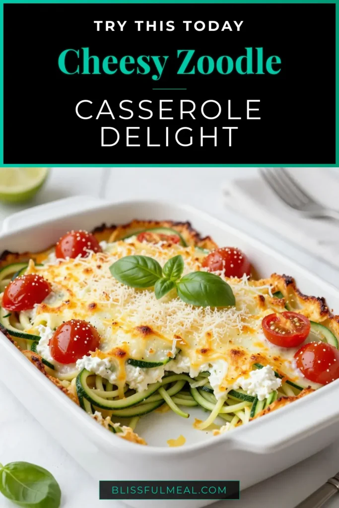 Discover the delightful Baked Zoodle Casserole, a must-try Parmesan Zucchini Recipe that’s perfect for a healthy dinner. This Vegetarian Casserole Recipe is a fantastic low-carb pasta alternative, packed with flavor and nutrients. Enjoy a delicious Healthy Zoodle Dish that will impress everyone at the table. Save this recipe for your next meal and enjoy the benefits of a wholesome, guilt-free dish. #ZoodleCasserole #HealthyRecipes #LowCarb #VegetarianMeal