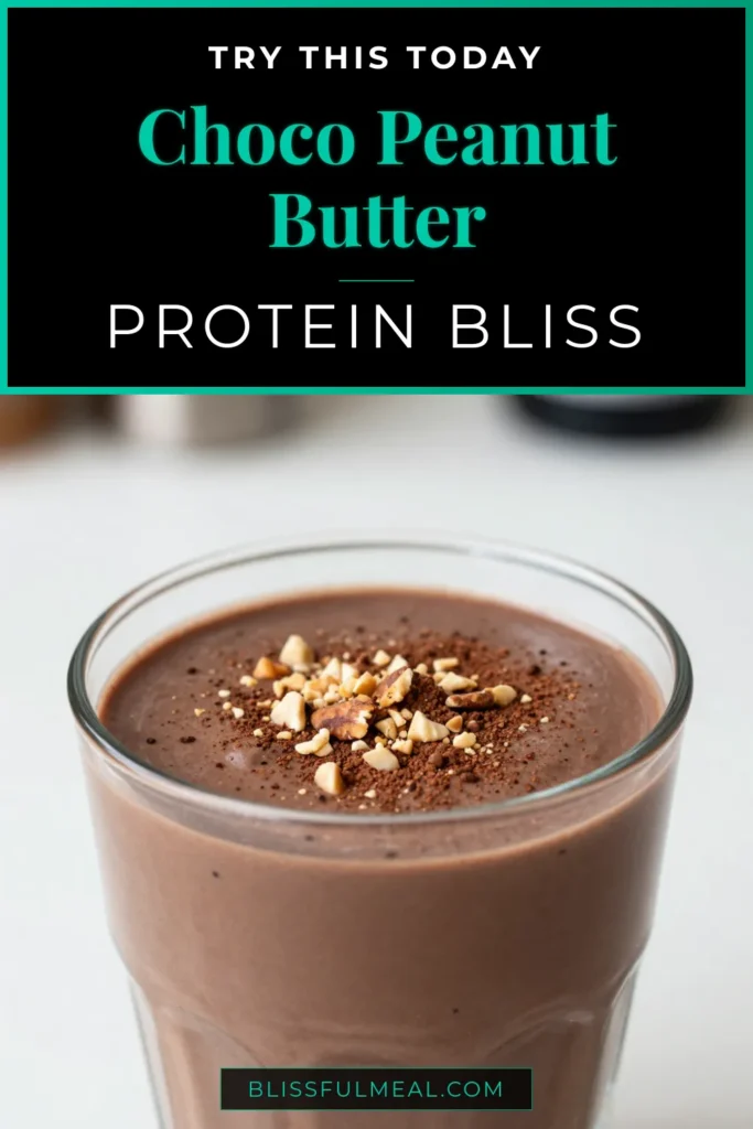 Discover the ultimate Chocolate Peanut Butter Protein Smoothie that combines rich flavors and healthy ingredients. This delicious chocolate protein smoothie is perfect for breakfast or a post-workout snack. Packed with protein, it's also a fantastic peanut butter smoothie recipe that includes a healthy smoothie with cocoa, a ripe banana, and your favorite milk. Enjoy this vegan chocolate smoothie for a guilt-free treat. Try it today and fuel your body! #ChocolateSmoothie #HealthyRecipes #VeganSmoothie #ProteinShake