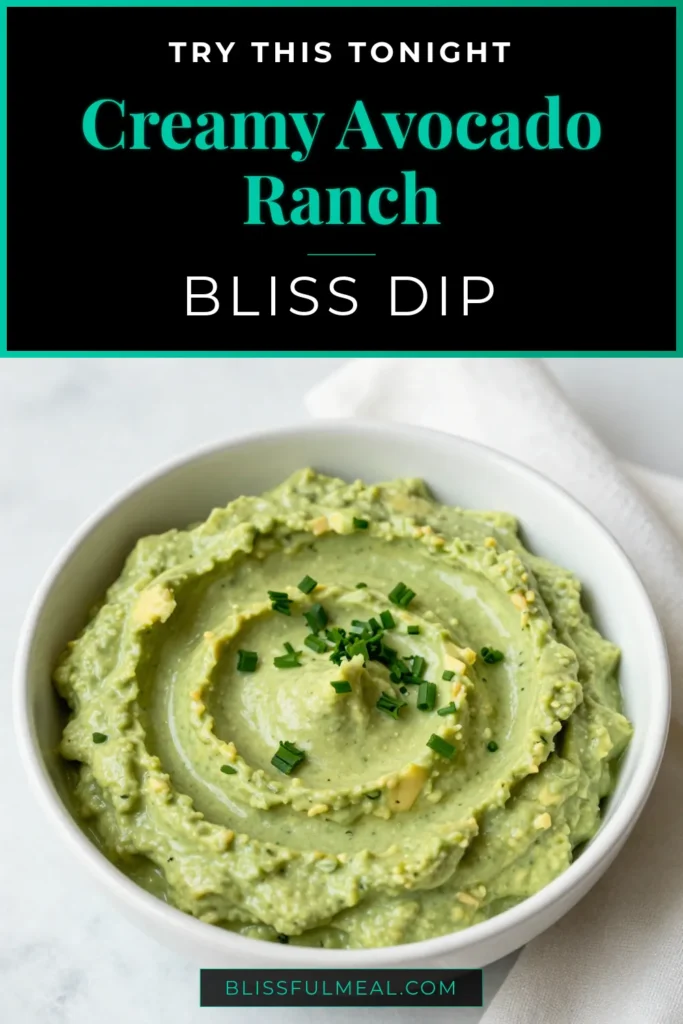 Discover the ultimate creamy avocado dip with this easy avocado ranch dip recipe! Made with ripe avocados, sour cream, and ranch seasoning, this avocado ranch dip is a deliciously healthy dip option perfect for parties or snack time. Whip it up in just 10 minutes and enjoy with veggies or chips. Don’t miss out on this delightful recipe! Save it now! #CreamyAvocadoDip #RanchDipRecipe #HealthyDipRecipes #EasyAvocadoDip