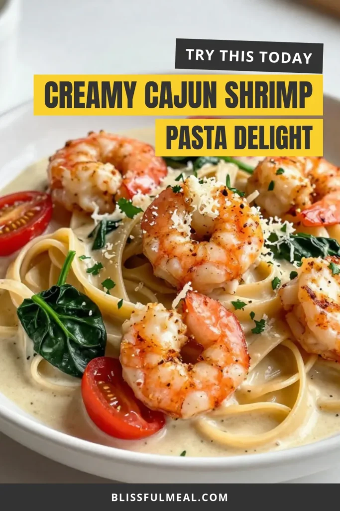 Indulge in this creamy Cajun shrimp pasta recipe that transforms simple ingredients into a delightful meal. This easy shrimp pasta dish features succulent shrimp seasoned with Cajun spice, mixed with fettuccine, and enveloped in a rich cream sauce. Perfect for a quick weeknight dinner or a special occasion. Save this creamy shrimp pasta recipe for a taste of Louisiana at home! #CajunShrimpPasta #CreamyShrimpPasta #EasyShrimpPasta #FettuccineWithShrimp