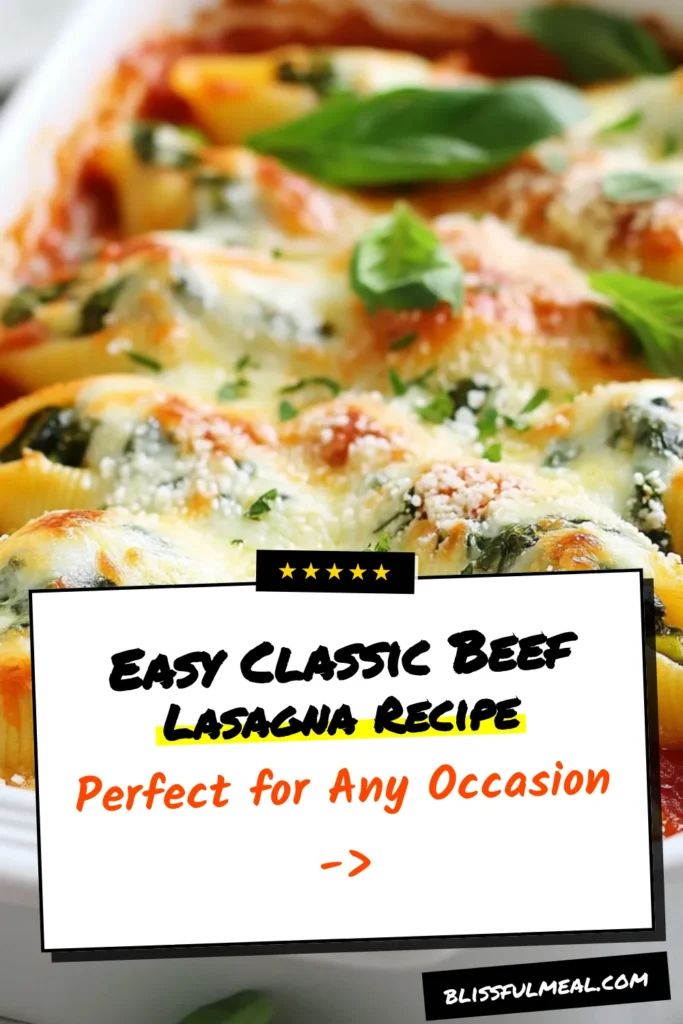 Savor the deliciousness of Baked Ricotta Spinach Stuffed Shells, a creamy ricotta recipe that's perfect for any weeknight dinner. These spinach stuffed pasta shells are easy to prepare and make for an impressive vegetarian meal. Enjoy this comforting dish that combines gooey mozzarella and flavorful marinara sauce. Save this easy pasta dish for your next family gathering and delight in every cheesy bite! #BakedRicottaStuffedShells #SpinachStuffedPasta #EasyPastaDishes #VegetarianStuffedShells