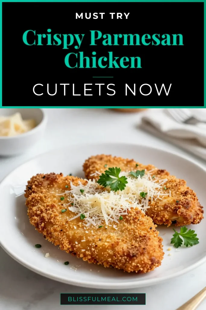 Elevate your dinner with these delicious Parmesan crusted chicken cutlets! This easy baked chicken cutlets recipe features crunchy chicken cutlets coated in whole wheat breadcrumbs for a healthier twist. With a hint of Dijon mustard, this Dijon mustard chicken recipe is sure to impress. Perfect for a family meal or entertaining guests. Save this recipe for a tasty and satisfying dinner tonight! #ParmesanCrustedChicken #CrunchyChickenCutlets #BakedChickenCutletsRecipe #DijonMustardChickenRecipe