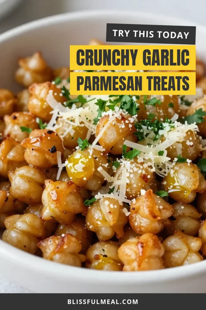 Looking for a delicious and healthy snack? Try these Crunchy Garlic Parmesan Chickpeas! This easy Roasted Chickpeas Recipe features garlic, smoky paprika, and a sprinkle of Parmesan for a perfect crispy bite. Ideal as Garlic Parmesan Snacks or a unique Crispy Chickpea Appetizer, it's a delightful addition to any gathering. Don’t miss out on this healthy treat! Save this recipe for your next snack attack! #HealthySnackIdeas #GarlicParmesanSnacks #CrispyChickpeaAppetizer #RoastedChickpeasRecipe