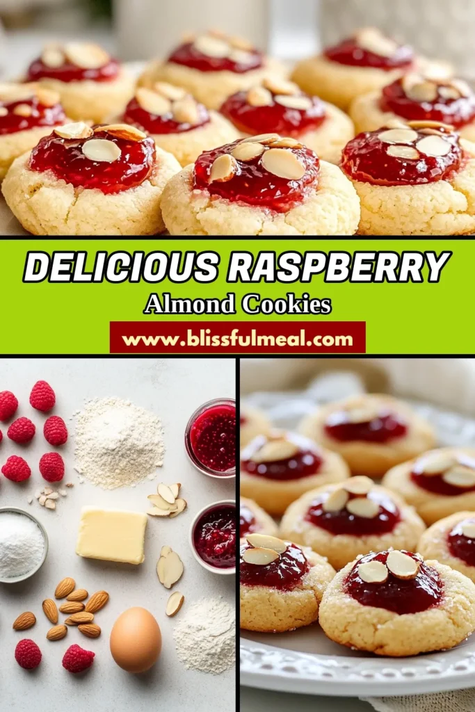 Enjoy making these delightful raspberry almond cookies with this easy thumbprint cookie recipe! Bursting with flavor, these jam-filled cookies combine the rich nuttiness of almond flour cookies and the sweetness of raspberry jam, resulting in a perfect treat for any occasion. Bake up a batch and savor the deliciousness. Perfect for sharing or indulging yourself—click to try this recipe today! #RaspberryAlmondCookies #ThumbprintCookies #EasyRaspberryCookies #AlmondFlourCookies