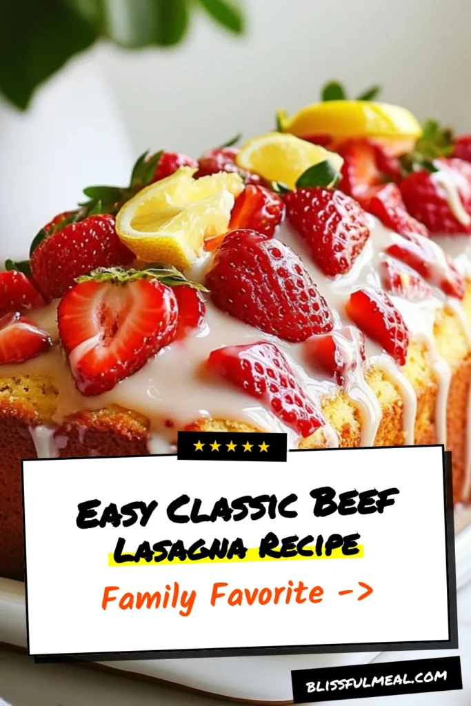 Indulge in the delightful flavors of this Strawberry Lemon Yogurt Loaf, a must-try Greek yogurt loaf recipe. This easy yogurt bread recipe combines creamy Greek yogurt with fresh strawberries for a refreshing lemon yogurt cake that's perfect for any occasion. Enjoy every slice of this fresh strawberry dessert! Discover how to bake it at home and elevate your dessert game. Save this recipe now! #YogurtLoaf #StrawberryDessert #LemonCake #EasyBaking