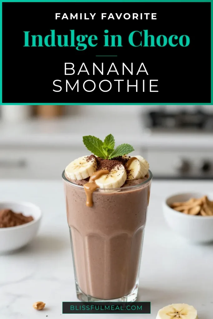 Indulge in this delicious Choco-Banana smoothie that blends frozen banana, creamy peanut butter, and rich cocoa powder for a healthy chocolate smoothie. Perfect for breakfast or a post-workout snack, this vegan chocolate smoothie is both nutritious and satisfying. Try this refreshing peanut butter banana smoothie in just 5 minutes! Click to get the full recipe and enjoy a frozen banana smoothie like never before! #ChocolateSmoothie #VeganRecipes #HealthyEating #SmoothieRecipe