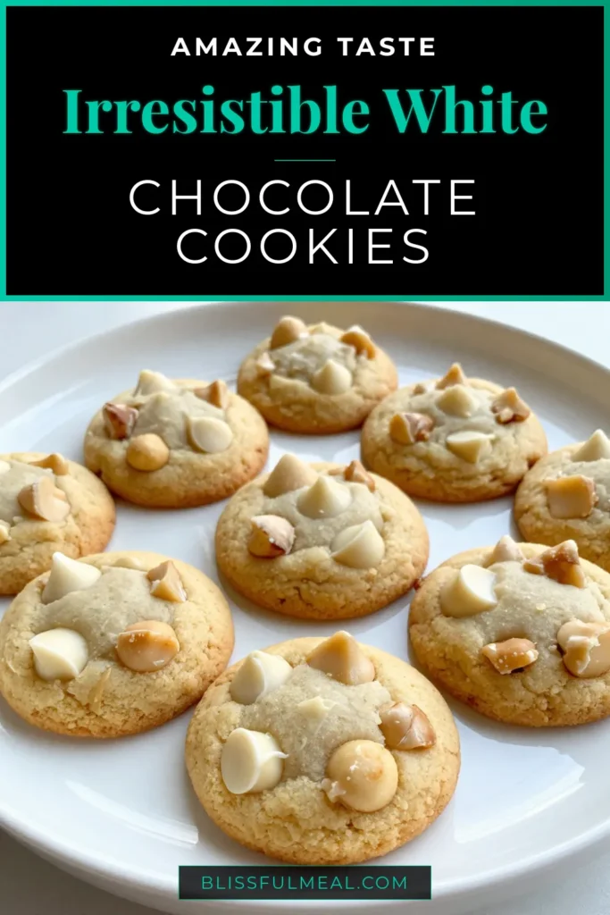 Indulge in these heavenly white chocolate macadamia cookies that are sure to impress! This easy macadamia nut cookie recipe combines creamy white chocolate chips with crunchy macadamia nuts for the best macadamia cookies you'll ever taste. Perfect for any occasion, these homemade cookie recipes are a must-try. Bake a batch today and watch them disappear! Save this delicious recipe for later! #WhiteChocolateMacadamiaCookies #EasyCookieRecipes #HomemadeCookies #BakingJoy