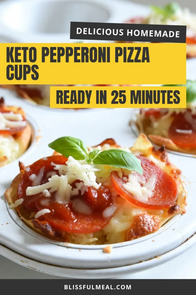 Discover the ultimate Keto pizza cups with this easy sugar-free pizza recipe! Perfect for low carb pepperoni snacks, these almond flour pizza bites are gluten-free and packed with flavor. Made with gooey mozzarella cheese, they're a hit for any gathering. Create fun appetizers that satisfy pizza cravings without the carbs. Try these delicious Keto pepperoni pizza cups today and save for later! #KetoPizza #LowCarbSnacks #AlmondFlourRecipes #MozzarellaAppetizers
