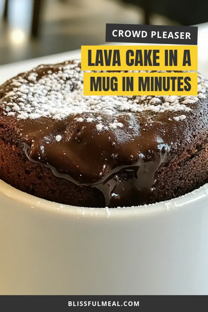 Satisfy your sweet cravings with this easy and decadent chocolate lava mug cake! Ready in just minutes, this microwave mug cake recipe is the perfect quick chocolate dessert for any occasion. Simple ingredients come together for a gooey, molten center that will impress your taste buds. Make this chocolate lava mug cake today and indulge in a delicious treat! Don't forget to save and share! #ChocolateLavaMugCake #EasyDessertRecipe #QuickChocolateDessert #DecadentChocolateRecipe