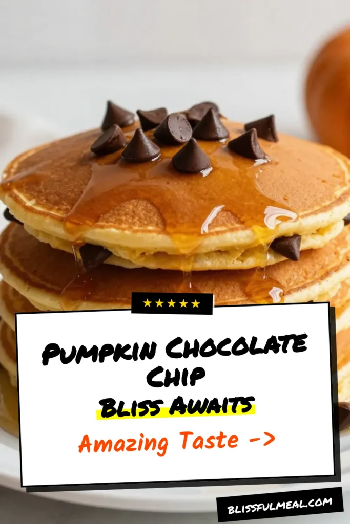 Indulge in the perfect fall breakfast with these delicious pumpkin chocolate chip pancakes! This fluffy pumpkin pancakes recipe combines warm spices and rich chocolate chips for a treat your family will love. Easy pumpkin pancakes made with pumpkin puree are ready in just 20 minutes! Try this pumpkin puree pancake recipe today and elevate your breakfast game. Don't forget to save this recipe for later! #FallBreakfastIdeas #PumpkinPancakes #ChocolateChipPancakes #PumpkinRecipe
