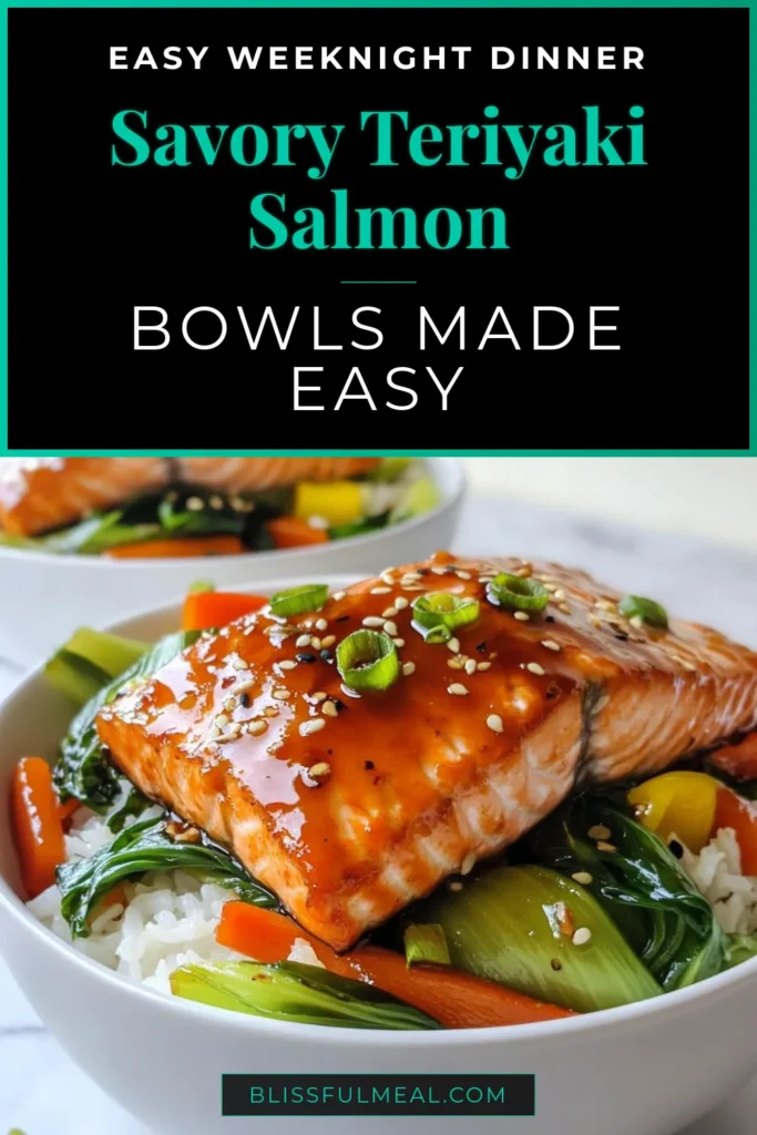 Dive into these delicious teriyaki salmon bowls, a savory salmon recipe that’s both healthy and satisfying! This healthy salmon bowl combines tender salmon with fluffy jasmine rice, sautéed bok choy, and colorful veggies for a perfect balance of flavors. Ideal for a quick and nutritious dinner, this jasmine rice salmon recipe is sure to impress. Don’t miss out—try this bok choy teriyaki dish today! Save this recipe for later! #TeriyakiSalmonBowls #HealthyEating #SavorySalmon #DinnerInspiration